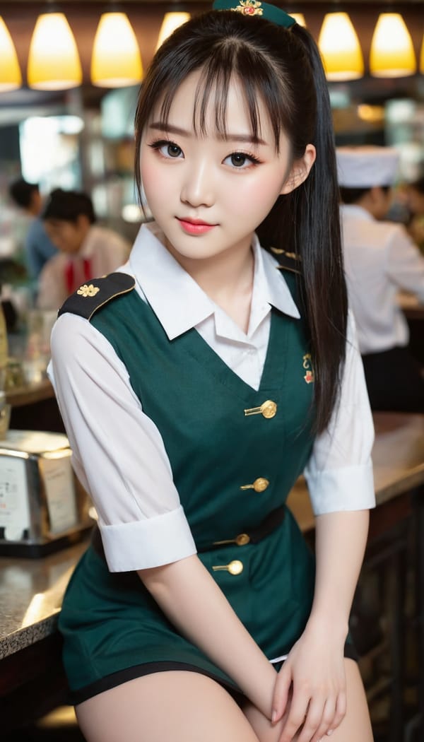 Tags: 21872187, SDXL
{"3": {"inputs": {"seed": 761529221558258, "steps": 32, "cfg": 7.4, "sampler_name": "dpmpp_2m", "scheduler": "karras", "denoise": 1.0, "model": ["27", 0], "positive": ["6", 0], "negative": ["7", 0], "latent_image": ["5", 0]}, "class_type": "KSampler"}, "4": {"inputs": {"ckpt_name": "juggernautXL_v8Rundiffusion.safetensors"}, "class_type": "CheckpointLoaderSimple"}, "5": {"inputs": {"width": 768, "height": 1344, "batch_size": 1}, "class_type": "EmptyLatentImage"}, "6": {"inputs": {"text": "18 year old girl, (chinese:1.10), (irish:1.03), (korean:1.05), (japanese:1.05), (idol:1.12), (detailed face:1.01), (sexy lips:0.95), (temptress:0.97), (seductive facial expression:0.96), (seductive pose:1.03), (double eyelids:1.14), (beautiful eyes:1.10), (blush:1.12), (pale skin:1.06), (eyelashes:1.14), (cute:1.06), (perky ass:0.98), (exposed ass:1.06), (looking back:1.13), (sexy ass:1.12), (thigh gap:1.07), (a waitress in uniform:1.01) working at a restaurant, (skin fuzz:1.06), (film:1.02), (soft lighting:1.03), (portra:1.03), (detailed skin:1.09), (natural looking skin:1.03), (textured skin:1.05), (candid cinema:1.07)", "clip": ["27", 1]}, "class_type": "CLIPTextEncode"}, "7": {"inputs": {"text": "(low resolution:1.09), (watermark:1.09), (twisted:1.08), (open mouth:1.13), (bad hands:1.05), (distorted:1.09), (worst quality:1.14)", "clip": ["27", 1]}, "class_type": "CLIPTextEncode"}, "8": {"inputs": {"samples": ["3", 0], "vae": ["4", 2]}, "class_type": "VAEDecode"}, "25": {"inputs": {"lora_name": "nudify_xl.safetensors", "strength_model": 0.13, "strength_clip": 0.38, "model": ["4", 0], "clip": ["4", 1]}, "class_type": "LoraLoader"}, "26": {"inputs": {"lora_name": "shirtlift_SDXL_v2.safetensors", "strength_model": 0.02, "strength_clip": 0.13, "model": ["25", 0], "clip": ["25", 1]}, "class_type": "LoraLoader"}, "27": {"inputs": {"lora_name": "PerfectEyesXL.safetensors", "strength_model": 0.14, "strength_clip": 0.19, "model": ["26", 0], "clip": ["26", 1]}, "class_type": "LoraLoader"}, "30": {"inputs": {"model_name": "4x_NMKD-Superscale-SP_178000_G.pth"}, "class_type": "UpscaleModelLoader"}, "31": {"inputs": {"upscale_model": ["30", 0], "image": ["8", 0]}, "class_type": "ImageUpscaleWithModel"}, "32": {"inputs": {"upscale_method": "lanczos", "scale_by": 0.5, "image": ["31", 0]}, "class_type": "ImageScaleBy"}, "33": {"inputs": {"pixels": ["32", 0], "vae": ["4", 2]}, "class_type": "VAEEncode"}, "34": {"inputs": {"seed": 761529221558258, "steps": 32, "cfg": 7.4, "sampler_name": "dpmpp_2m", "scheduler": "karras", "denoise": 0.3, "model": ["27", 0], "positive": ["6", 0], "negative": ["7", 0], "latent_image": ["33", 0]}, "class_type": "KSampler"}, "36": {"inputs": {"samples": ["34", 0], "vae": ["4", 2]}, "class_type": "VAEDecode"}, "39": {"inputs": {"filename_prefix": "comfyapi-1707906505164", "images": ["36", 0]}, "class_type": "SaveImage"}}