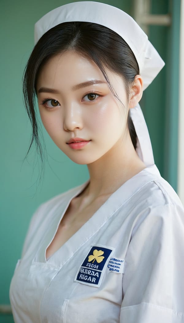 Tags: 21872187, SDXL
{"3": {"inputs": {"seed": 772888422000746, "steps": 64, "cfg": 7.71, "sampler_name": "dpmpp_2m", "scheduler": "karras", "denoise": 1.0, "model": ["27", 0], "positive": ["6", 0], "negative": ["7", 0], "latent_image": ["5", 0]}, "class_type": "KSampler"}, "4": {"inputs": {"ckpt_name": "juggernautxl.safetensors"}, "class_type": "CheckpointLoaderSimple"}, "5": {"inputs": {"width": 768, "height": 1344, "batch_size": 1}, "class_type": "EmptyLatentImage"}, "6": {"inputs": {"text": "18 year old girl, (irish:1.13), (korean:0.95), (idol:1.02), (slim:1.14), (detailed face:1.04), (sexy lips:0.95), (temptress:1.01), (pale skin:1.02), (seductive facial expression:1.09), (beautiful eyes:1.13), (cute:1.09), (eyelashes:0.97), (seductive pose:0.95), (double eyelids:1.10), (in a seductive pose:1.13), (large perky breasts:1.04), (cleavage:1.07), (thigh gap:1.08), (nurse in uniform:1.11) working in a hospital ward, (candid cinema:1.05), (detailed skin:1.01), (skin fuzz:1.06), (RAW:1.07), (film:1.09), (portra:1.06), (textured skin:1.00), (natural looking skin:1.01), (soft lighting:1.08)", "clip": ["27", 1]}, "class_type": "CLIPTextEncode"}, "7": {"inputs": {"text": "(open mouth:1.12), (distorted:1.07), (low resolution:1.12), (worst quality:1.09), (bad hands:1.11), (watermark:1.09), (twisted:1.06)", "clip": ["27", 1]}, "class_type": "CLIPTextEncode"}, "8": {"inputs": {"samples": ["3", 0], "vae": ["4", 2]}, "class_type": "VAEDecode"}, "25": {"inputs": {"lora_name": "nudify_xl.safetensors", "strength_model": 0.34, "strength_clip": 0.07, "model": ["4", 0], "clip": ["4", 1]}, "class_type": "LoraLoader"}, "26": {"inputs": {"lora_name": "shirtlift_SDXL_v2.safetensors", "strength_model": 0.17, "strength_clip": 0.06, "model": ["25", 0], "clip": ["25", 1]}, "class_type": "LoraLoader"}, "27": {"inputs": {"lora_name": "PerfectEyesXL.safetensors", "strength_model": 0.0, "strength_clip": 0.06, "model": ["26", 0], "clip": ["26", 1]}, "class_type": "LoraLoader"}, "30": {"inputs": {"model_name": "4x_NMKD-Superscale-SP_178000_G.pth"}, "class_type": "UpscaleModelLoader"}, "31": {"inputs": {"upscale_model": ["30", 0], "image": ["8", 0]}, "class_type": "ImageUpscaleWithModel"}, "32": {"inputs": {"upscale_method": "lanczos", "scale_by": 0.5, "image": ["31", 0]}, "class_type": "ImageScaleBy"}, "33": {"inputs": {"pixels": ["32", 0], "vae": ["4", 2]}, "class_type": "VAEEncode"}, "34": {"inputs": {"seed": 772888422000746, "steps": 64, "cfg": 7.71, "sampler_name": "dpmpp_2m", "scheduler": "karras", "denoise": 0.3, "model": ["27", 0], "positive": ["6", 0], "negative": ["7", 0], "latent_image": ["33", 0]}, "class_type": "KSampler"}, "36": {"inputs": {"samples": ["34", 0], "vae": ["4", 2]}, "class_type": "VAEDecode"}, "39": {"inputs": {"filename_prefix": "comfyapi-1723827621729", "images": ["36", 0]}, "class_type": "SaveImage"}}