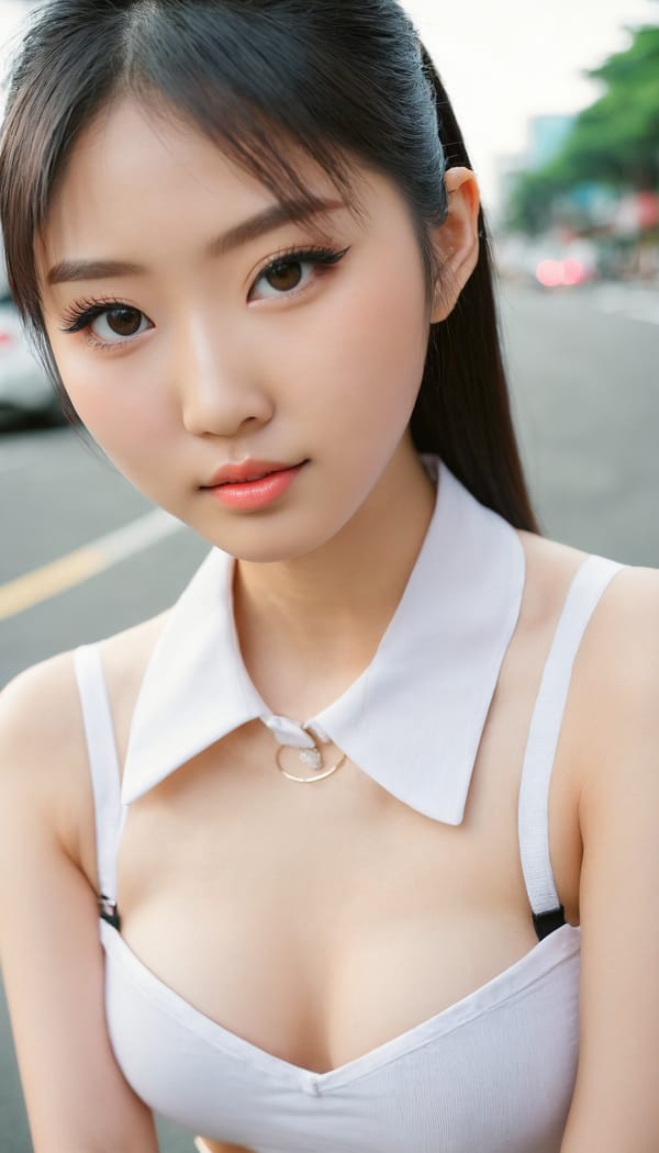 Tags: 21872187, SDXL
{"3": {"inputs": {"seed": 949656090336439, "steps": 32, "cfg": 6.4, "sampler_name": "dpmpp_2m", "scheduler": "karras", "denoise": 1.0, "model": ["27", 0], "positive": ["6", 0], "negative": ["7", 0], "latent_image": ["5", 0]}, "class_type": "KSampler"}, "4": {"inputs": {"ckpt_name": "juggernautxl.safetensors"}, "class_type": "CheckpointLoaderSimple"}, "5": {"inputs": {"width": 768, "height": 1344, "batch_size": 1}, "class_type": "EmptyLatentImage"}, "6": {"inputs": {"text": "21 year old girl, (taiwanese:1.05), (temptress:1.06), (beautiful eyes:0.99), (idol:0.99), (double eyelids:1.02), (detailed face:1.03), (slim:0.95), (pale skin:1.06), (eyelashes:1.14), (seductive facial expression:1.04), (cute:1.01), (sexy lips:0.99), (blush:1.07), (seductive pose:1.12), (perky ass:1.03), (exposed ass:1.10), (looking back:0.97), (sexy ass:1.11), (thigh gap:0.99), (school uniform:0.97), choker, busy street, (skin fuzz:1.02), (candid cinema:1.00), (natural looking skin:1.07), (textured skin:1.08), (portra:1.00), (film:1.09), (RAW:1.06), (soft lighting:1.09), (detailed skin:1.08)", "clip": ["27", 1]}, "class_type": "CLIPTextEncode"}, "7": {"inputs": {"text": "(watermark:1.06), (bad hands:1.13), (distorted:1.11), (open mouth:1.05), (twisted:1.11), (worst quality:1.09), (low resolution:1.06)", "clip": ["27", 1]}, "class_type": "CLIPTextEncode"}, "8": {"inputs": {"samples": ["3", 0], "vae": ["4", 2]}, "class_type": "VAEDecode"}, "25": {"inputs": {"lora_name": "nudify_xl.safetensors", "strength_model": 0.08, "strength_clip": 0.11, "model": ["4", 0], "clip": ["4", 1]}, "class_type": "LoraLoader"}, "26": {"inputs": {"lora_name": "shirtlift_SDXL_v2.safetensors", "strength_model": 0.02, "strength_clip": 0.04, "model": ["25", 0], "clip": ["25", 1]}, "class_type": "LoraLoader"}, "27": {"inputs": {"lora_name": "PerfectEyesXL.safetensors", "strength_model": 0.17, "strength_clip": 0.18, "model": ["26", 0], "clip": ["26", 1]}, "class_type": "LoraLoader"}, "30": {"inputs": {"model_name": "4x_NMKD-Superscale-SP_178000_G.pth"}, "class_type": "UpscaleModelLoader"}, "31": {"inputs": {"upscale_model": ["30", 0], "image": ["8", 0]}, "class_type": "ImageUpscaleWithModel"}, "32": {"inputs": {"upscale_method": "lanczos", "scale_by": 0.5, "image": ["31", 0]}, "class_type": "ImageScaleBy"}, "33": {"inputs": {"pixels": ["32", 0], "vae": ["4", 2]}, "class_type": "VAEEncode"}, "34": {"inputs": {"seed": 949656090336439, "steps": 32, "cfg": 6.4, "sampler_name": "dpmpp_2m", "scheduler": "karras", "denoise": 0.3, "model": ["27", 0], "positive": ["6", 0], "negative": ["7", 0], "latent_image": ["33", 0]}, "class_type": "KSampler"}, "36": {"inputs": {"samples": ["34", 0], "vae": ["4", 2]}, "class_type": "VAEDecode"}, "39": {"inputs": {"filename_prefix": "comfyapi-1731470678104", "images": ["36", 0]}, "class_type": "SaveImage"}}