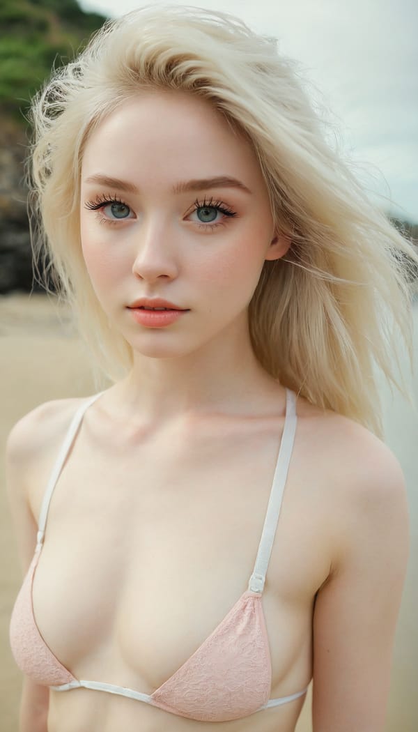 Tags: 21872187, SDXL
{"3": {"inputs": {"seed": 568739212046737, "steps": 64, "cfg": 5.73, "sampler_name": "dpmpp_2m", "scheduler": "karras", "denoise": 1.0, "model": ["27", 0], "positive": ["6", 0], "negative": ["7", 0], "latent_image": ["5", 0]}, "class_type": "KSampler"}, "4": {"inputs": {"ckpt_name": "juggernautxl.safetensors"}, "class_type": "CheckpointLoaderSimple"}, "5": {"inputs": {"width": 768, "height": 1344, "batch_size": 1}, "class_type": "EmptyLatentImage"}, "6": {"inputs": {"text": "20 year old girl, (slim:0.95), (eyelashes:1.14), (beautiful eyes:1.11), (cute:1.09), (pale skin:1.12), (blush:0.97), (seductive pose:1.03), (detailed face:1.08), (temptress:1.05), (idol:1.13), (seductive facial expression:1.12), (sexy lips:1.06), (double eyelids:1.08), (perky ass:0.98), (exposed ass:1.01), (looking back:0.95), (sexy ass:1.08), (thigh gap:1.04), wearing (bikini:1.05) at a beach, (candid cinema:1.06), (detailed skin:1.07), (film:1.06), (skin fuzz:1.00), (RAW:1.04), (textured skin:1.01), (natural looking skin:1.07), (soft lighting:1.06), (portra:1.00)", "clip": ["27", 1]}, "class_type": "CLIPTextEncode"}, "7": {"inputs": {"text": "(distorted:1.10), (worst quality:1.10), (bad hands:1.09), (low resolution:1.11), (twisted:1.13), (open mouth:1.05), (watermark:1.14)", "clip": ["27", 1]}, "class_type": "CLIPTextEncode"}, "8": {"inputs": {"samples": ["3", 0], "vae": ["4", 2]}, "class_type": "VAEDecode"}, "25": {"inputs": {"lora_name": "nudify_xl.safetensors", "strength_model": 0.06, "strength_clip": 0.15, "model": ["4", 0], "clip": ["4", 1]}, "class_type": "LoraLoader"}, "26": {"inputs": {"lora_name": "shirtlift_SDXL_v2.safetensors", "strength_model": 0.14, "strength_clip": 0.09, "model": ["25", 0], "clip": ["25", 1]}, "class_type": "LoraLoader"}, "27": {"inputs": {"lora_name": "PerfectEyesXL.safetensors", "strength_model": 0.15, "strength_clip": 0.1, "model": ["26", 0], "clip": ["26", 1]}, "class_type": "LoraLoader"}, "30": {"inputs": {"model_name": "4x_NMKD-Superscale-SP_178000_G.pth"}, "class_type": "UpscaleModelLoader"}, "31": {"inputs": {"upscale_model": ["30", 0], "image": ["8", 0]}, "class_type": "ImageUpscaleWithModel"}, "32": {"inputs": {"upscale_method": "lanczos", "scale_by": 0.5, "image": ["31", 0]}, "class_type": "ImageScaleBy"}, "33": {"inputs": {"pixels": ["32", 0], "vae": ["4", 2]}, "class_type": "VAEEncode"}, "34": {"inputs": {"seed": 568739212046737, "steps": 64, "cfg": 5.73, "sampler_name": "dpmpp_2m", "scheduler": "karras", "denoise": 0.3, "model": ["27", 0], "positive": ["6", 0], "negative": ["7", 0], "latent_image": ["33", 0]}, "class_type": "KSampler"}, "36": {"inputs": {"samples": ["34", 0], "vae": ["4", 2]}, "class_type": "VAEDecode"}, "39": {"inputs": {"filename_prefix": "comfyapi-1714176652634", "images": ["36", 0]}, "class_type": "SaveImage"}}