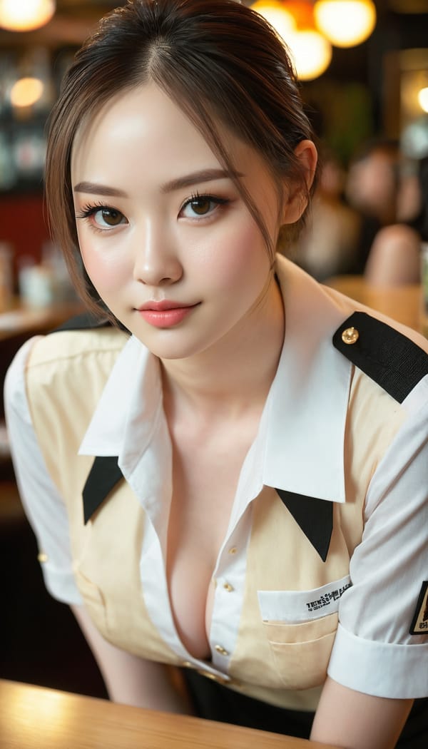 Tags: 21872187, SDXL
{"3": {"inputs": {"seed": 842721677849120, "steps": 64, "cfg": 7.84, "sampler_name": "dpmpp_2m", "scheduler": "karras", "denoise": 1.0, "model": ["27", 0], "positive": ["6", 0], "negative": ["7", 0], "latent_image": ["5", 0]}, "class_type": "KSampler"}, "4": {"inputs": {"ckpt_name": "juggernautxl.safetensors"}, "class_type": "CheckpointLoaderSimple"}, "5": {"inputs": {"width": 768, "height": 1344, "batch_size": 1}, "class_type": "EmptyLatentImage"}, "6": {"inputs": {"text": "26 year old girl, (double eyelids:0.99), (beautiful eyes:0.95), (pale skin:0.95), (eyelashes:1.05), (seductive facial expression:0.98), (temptress:1.05), (sexy lips:1.08), (blush:1.01), (seductive pose:1.09), (slim:1.07), (idol:0.98), (on all fours:1.12), (spreading ass cheeks:0.96), (from behind:1.09), (backboob:0.99), (a waitress in uniform:1.12) working at a restaurant, (film:1.04), (candid cinema:1.01), (soft lighting:1.08), (natural looking skin:1.00), (textured skin:1.03), (skin fuzz:1.00), (portra:1.05), (RAW:1.08), (detailed skin:1.01)", "clip": ["27", 1]}, "class_type": "CLIPTextEncode"}, "7": {"inputs": {"text": "(bad hands:1.10), (low resolution:1.11), (watermark:1.10), (worst quality:1.08), (twisted:1.14), (distorted:1.11), (open mouth:1.07)", "clip": ["27", 1]}, "class_type": "CLIPTextEncode"}, "8": {"inputs": {"samples": ["3", 0], "vae": ["4", 2]}, "class_type": "VAEDecode"}, "25": {"inputs": {"lora_name": "nudify_xl.safetensors", "strength_model": 0.28, "strength_clip": 0.15, "model": ["4", 0], "clip": ["4", 1]}, "class_type": "LoraLoader"}, "26": {"inputs": {"lora_name": "shirtlift_SDXL_v2.safetensors", "strength_model": 0.01, "strength_clip": 0.15, "model": ["25", 0], "clip": ["25", 1]}, "class_type": "LoraLoader"}, "27": {"inputs": {"lora_name": "PerfectEyesXL.safetensors", "strength_model": 0.04, "strength_clip": 0.13, "model": ["26", 0], "clip": ["26", 1]}, "class_type": "LoraLoader"}, "30": {"inputs": {"model_name": "4x_NMKD-Superscale-SP_178000_G.pth"}, "class_type": "UpscaleModelLoader"}, "31": {"inputs": {"upscale_model": ["30", 0], "image": ["8", 0]}, "class_type": "ImageUpscaleWithModel"}, "32": {"inputs": {"upscale_method": "lanczos", "scale_by": 0.5, "image": ["31", 0]}, "class_type": "ImageScaleBy"}, "33": {"inputs": {"pixels": ["32", 0], "vae": ["4", 2]}, "class_type": "VAEEncode"}, "34": {"inputs": {"seed": 842721677849120, "steps": 64, "cfg": 7.84, "sampler_name": "dpmpp_2m", "scheduler": "karras", "denoise": 0.3, "model": ["27", 0], "positive": ["6", 0], "negative": ["7", 0], "latent_image": ["33", 0]}, "class_type": "KSampler"}, "36": {"inputs": {"samples": ["34", 0], "vae": ["4", 2]}, "class_type": "VAEDecode"}, "39": {"inputs": {"filename_prefix": "comfyapi-1716647131558", "images": ["36", 0]}, "class_type": "SaveImage"}}