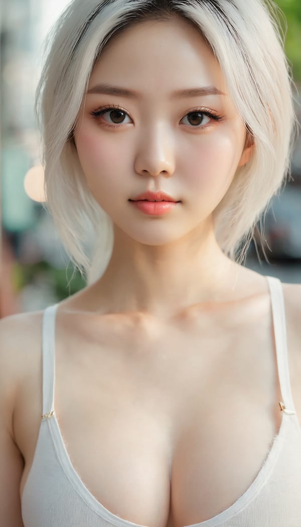 Tags: 21872187, SDXL
{"3": {"inputs": {"seed": 987336048987364, "steps": 32, "cfg": 5.82, "sampler_name": "dpmpp_2m", "scheduler": "karras", "denoise": 1.0, "model": ["27", 0], "positive": ["6", 0], "negative": ["7", 0], "latent_image": ["5", 0]}, "class_type": "KSampler"}, "4": {"inputs": {"ckpt_name": "juggernautxl.safetensors"}, "class_type": "CheckpointLoaderSimple"}, "5": {"inputs": {"width": 768, "height": 1344, "batch_size": 1}, "class_type": "EmptyLatentImage"}, "6": {"inputs": {"text": "18 year old girl, (korean:0.98), (temptress:1.14), (beautiful eyes:1.00), (eyelashes:1.09), (pale skin:1.08), (slim:1.05), (detailed face:1.10), (seductive facial expression:1.13), (cute:1.07), (blush:1.13), (sexy lips:1.08), (double eyelids:1.02), (idol:1.01), (seductive pose:0.95), (in a seductive pose:1.01), (large perky breasts:1.10), (cleavage:1.13), (thigh gap:1.06), (white tanktop:1.13), busy street, (detailed skin:1.01), (RAW:1.05), (skin fuzz:1.06), (candid cinema:1.05), (portra:1.02), (textured skin:1.01), (soft lighting:1.07), (natural looking skin:1.07), (film:1.05)", "clip": ["27", 1]}, "class_type": "CLIPTextEncode"}, "7": {"inputs": {"text": "(twisted:1.05), (open mouth:1.13), (bad hands:1.05), (watermark:1.14), (worst quality:1.08), (low resolution:1.11), (distorted:1.14)", "clip": ["27", 1]}, "class_type": "CLIPTextEncode"}, "8": {"inputs": {"samples": ["3", 0], "vae": ["4", 2]}, "class_type": "VAEDecode"}, "25": {"inputs": {"lora_name": "nudify_xl.safetensors", "strength_model": 0.11, "strength_clip": 0.26, "model": ["4", 0], "clip": ["4", 1]}, "class_type": "LoraLoader"}, "26": {"inputs": {"lora_name": "shirtlift_SDXL_v2.safetensors", "strength_model": 0.0, "strength_clip": 0.0, "model": ["25", 0], "clip": ["25", 1]}, "class_type": "LoraLoader"}, "27": {"inputs": {"lora_name": "PerfectEyesXL.safetensors", "strength_model": 0.05, "strength_clip": 0.07, "model": ["26", 0], "clip": ["26", 1]}, "class_type": "LoraLoader"}, "30": {"inputs": {"model_name": "4x_NMKD-Superscale-SP_178000_G.pth"}, "class_type": "UpscaleModelLoader"}, "31": {"inputs": {"upscale_model": ["30", 0], "image": ["8", 0]}, "class_type": "ImageUpscaleWithModel"}, "32": {"inputs": {"upscale_method": "lanczos", "scale_by": 0.5, "image": ["31", 0]}, "class_type": "ImageScaleBy"}, "33": {"inputs": {"pixels": ["32", 0], "vae": ["4", 2]}, "class_type": "VAEEncode"}, "34": {"inputs": {"seed": 987336048987364, "steps": 32, "cfg": 5.82, "sampler_name": "dpmpp_2m", "scheduler": "karras", "denoise": 0.3, "model": ["27", 0], "positive": ["6", 0], "negative": ["7", 0], "latent_image": ["33", 0]}, "class_type": "KSampler"}, "36": {"inputs": {"samples": ["34", 0], "vae": ["4", 2]}, "class_type": "VAEDecode"}, "39": {"inputs": {"filename_prefix": "comfyapi-1718814538111", "images": ["36", 0]}, "class_type": "SaveImage"}}