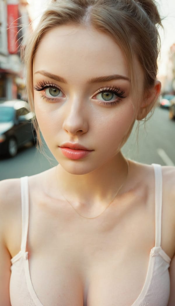 Tags: 21872187, SDXL
{"3": {"inputs": {"seed": 521403720826084, "steps": 64, "cfg": 6.85, "sampler_name": "dpmpp_2m", "scheduler": "karras", "denoise": 1.0, "model": ["27", 0], "positive": ["6", 0], "negative": ["7", 0], "latent_image": ["5", 0]}, "class_type": "KSampler"}, "4": {"inputs": {"ckpt_name": "juggernautxl.safetensors"}, "class_type": "CheckpointLoaderSimple"}, "5": {"inputs": {"width": 768, "height": 1344, "batch_size": 1}, "class_type": "EmptyLatentImage"}, "6": {"inputs": {"text": "24 year old girl, (ukrainian:1.03), (irish:0.95), (slim:1.13), (beautiful eyes:1.02), (pale skin:1.02), (cute:1.11), (eyelashes:1.14), (seductive pose:0.98), (double eyelids:1.08), (sexy lips:1.06), (detailed face:0.98), (blush:1.08), (temptress:0.96), (seductive facial expression:0.99), (in a seductive pose:1.08), (large perky breasts:1.01), (cleavage:1.06), (thigh gap:1.10), (white tanktop:0.99), busy street, (RAW:1.03), (detailed skin:1.07), (film:1.02), (textured skin:1.04), (candid cinema:1.09), (soft lighting:1.02), (skin fuzz:1.09), (natural looking skin:1.09), (portra:1.03)", "clip": ["27", 1]}, "class_type": "CLIPTextEncode"}, "7": {"inputs": {"text": "(watermark:1.07), (bad hands:1.09), (low resolution:1.11), (open mouth:1.08), (worst quality:1.10), (distorted:1.06), (twisted:1.11)", "clip": ["27", 1]}, "class_type": "CLIPTextEncode"}, "8": {"inputs": {"samples": ["3", 0], "vae": ["4", 2]}, "class_type": "VAEDecode"}, "25": {"inputs": {"lora_name": "nudify_xl.safetensors", "strength_model": 0.14, "strength_clip": 0.26, "model": ["4", 0], "clip": ["4", 1]}, "class_type": "LoraLoader"}, "26": {"inputs": {"lora_name": "shirtlift_SDXL_v2.safetensors", "strength_model": 0.04, "strength_clip": 0.14, "model": ["25", 0], "clip": ["25", 1]}, "class_type": "LoraLoader"}, "27": {"inputs": {"lora_name": "PerfectEyesXL.safetensors", "strength_model": 0.16, "strength_clip": 0.16, "model": ["26", 0], "clip": ["26", 1]}, "class_type": "LoraLoader"}, "30": {"inputs": {"model_name": "4x_NMKD-Superscale-SP_178000_G.pth"}, "class_type": "UpscaleModelLoader"}, "31": {"inputs": {"upscale_model": ["30", 0], "image": ["8", 0]}, "class_type": "ImageUpscaleWithModel"}, "32": {"inputs": {"upscale_method": "lanczos", "scale_by": 0.5, "image": ["31", 0]}, "class_type": "ImageScaleBy"}, "33": {"inputs": {"pixels": ["32", 0], "vae": ["4", 2]}, "class_type": "VAEEncode"}, "34": {"inputs": {"seed": 521403720826084, "steps": 64, "cfg": 6.85, "sampler_name": "dpmpp_2m", "scheduler": "karras", "denoise": 0.3, "model": ["27", 0], "positive": ["6", 0], "negative": ["7", 0], "latent_image": ["33", 0]}, "class_type": "KSampler"}, "36": {"inputs": {"samples": ["34", 0], "vae": ["4", 2]}, "class_type": "VAEDecode"}, "39": {"inputs": {"filename_prefix": "comfyapi-1714746123948", "images": ["36", 0]}, "class_type": "SaveImage"}}