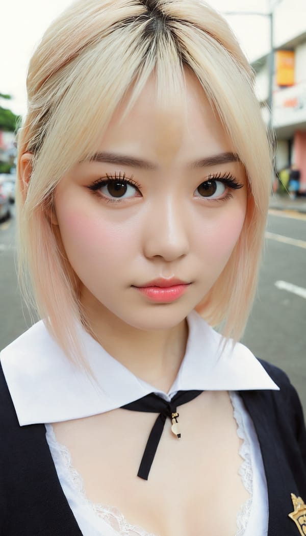 Tags: 21872187, SDXL
{"3": {"inputs": {"seed": 922275251913041, "steps": 32, "cfg": 6.55, "sampler_name": "dpmpp_2m", "scheduler": "karras", "denoise": 1.0, "model": ["27", 0], "positive": ["6", 0], "negative": ["7", 0], "latent_image": ["5", 0]}, "class_type": "KSampler"}, "4": {"inputs": {"ckpt_name": "juggernautxl.safetensors"}, "class_type": "CheckpointLoaderSimple"}, "5": {"inputs": {"width": 768, "height": 1344, "batch_size": 1}, "class_type": "EmptyLatentImage"}, "6": {"inputs": {"text": "28 year old girl, (double eyelids:1.13), (idol:1.00), (pale skin:1.05), (cute:1.12), (temptress:1.00), (sexy lips:0.96), (blush:1.04), (seductive pose:0.96), (eyelashes:1.01), (slim:1.00), (detailed face:1.09), (seductive facial expression:1.08), (in a seductive pose:1.13), (large perky breasts:0.97), (cleavage:1.02), (thigh gap:1.00), (school uniform:0.95), choker, busy street, (portra:1.06), (candid cinema:1.01), (film:1.02), (RAW:1.06), (skin fuzz:1.07), (textured skin:1.08), (natural looking skin:1.03), (soft lighting:1.01), (detailed skin:1.08)", "clip": ["27", 1]}, "class_type": "CLIPTextEncode"}, "7": {"inputs": {"text": "(distorted:1.05), (low resolution:1.10), (watermark:1.10), (open mouth:1.13), (bad hands:1.10), (twisted:1.14), (worst quality:1.05)", "clip": ["27", 1]}, "class_type": "CLIPTextEncode"}, "8": {"inputs": {"samples": ["3", 0], "vae": ["4", 2]}, "class_type": "VAEDecode"}, "25": {"inputs": {"lora_name": "nudify_xl.safetensors", "strength_model": 0.06, "strength_clip": 0.32, "model": ["4", 0], "clip": ["4", 1]}, "class_type": "LoraLoader"}, "26": {"inputs": {"lora_name": "shirtlift_SDXL_v2.safetensors", "strength_model": 0.14, "strength_clip": 0.18, "model": ["25", 0], "clip": ["25", 1]}, "class_type": "LoraLoader"}, "27": {"inputs": {"lora_name": "PerfectEyesXL.safetensors", "strength_model": 0.14, "strength_clip": 0.05, "model": ["26", 0], "clip": ["26", 1]}, "class_type": "LoraLoader"}, "30": {"inputs": {"model_name": "4x_NMKD-Superscale-SP_178000_G.pth"}, "class_type": "UpscaleModelLoader"}, "31": {"inputs": {"upscale_model": ["30", 0], "image": ["8", 0]}, "class_type": "ImageUpscaleWithModel"}, "32": {"inputs": {"upscale_method": "lanczos", "scale_by": 0.5, "image": ["31", 0]}, "class_type": "ImageScaleBy"}, "33": {"inputs": {"pixels": ["32", 0], "vae": ["4", 2]}, "class_type": "VAEEncode"}, "34": {"inputs": {"seed": 922275251913041, "steps": 32, "cfg": 6.55, "sampler_name": "dpmpp_2m", "scheduler": "karras", "denoise": 0.3, "model": ["27", 0], "positive": ["6", 0], "negative": ["7", 0], "latent_image": ["33", 0]}, "class_type": "KSampler"}, "36": {"inputs": {"samples": ["34", 0], "vae": ["4", 2]}, "class_type": "VAEDecode"}, "39": {"inputs": {"filename_prefix": "comfyapi-1733731598366", "images": ["36", 0]}, "class_type": "SaveImage"}}