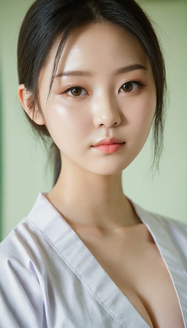 Tags: 21872187, SDXL
{"3": {"inputs": {"seed": 839393600017827, "steps": 64, "cfg": 5.86, "sampler_name": "dpmpp_2m", "scheduler": "karras", "denoise": 1.0, "model": ["27", 0], "positive": ["6", 0], "negative": ["7", 0], "latent_image": ["5", 0]}, "class_type": "KSampler"}, "4": {"inputs": {"ckpt_name": "juggernautxl.safetensors"}, "class_type": "CheckpointLoaderSimple"}, "5": {"inputs": {"width": 768, "height": 1344, "batch_size": 1}, "class_type": "EmptyLatentImage"}, "6": {"inputs": {"text": "18 year old girl, (irish:1.14), (taiwanese:1.04), (detailed face:1.14), (double eyelids:0.97), (slim:0.96), (pale skin:0.95), (temptress:1.07), (seductive facial expression:1.05), (idol:1.07), (cute:1.12), (blush:1.07), (sexy lips:1.03), (eyelashes:0.96), (seductive pose:1.00), (beautiful eyes:0.99), (in a seductive pose:0.97), (large perky breasts:1.10), (cleavage:1.09), (thigh gap:1.02), (nurse in uniform:0.97) working in a hospital ward, (candid cinema:1.03), (RAW:1.03), (film:1.06), (soft lighting:1.07), (detailed skin:1.02), (textured skin:1.02), (portra:1.00), (skin fuzz:1.05), (natural looking skin:1.02)", "clip": ["27", 1]}, "class_type": "CLIPTextEncode"}, "7": {"inputs": {"text": "(twisted:1.07), (open mouth:1.14), (low resolution:1.08), (bad hands:1.06), (distorted:1.05), (worst quality:1.07), (watermark:1.13)", "clip": ["27", 1]}, "class_type": "CLIPTextEncode"}, "8": {"inputs": {"samples": ["3", 0], "vae": ["4", 2]}, "class_type": "VAEDecode"}, "25": {"inputs": {"lora_name": "nudify_xl.safetensors", "strength_model": 0.18, "strength_clip": 0.12, "model": ["4", 0], "clip": ["4", 1]}, "class_type": "LoraLoader"}, "26": {"inputs": {"lora_name": "shirtlift_SDXL_v2.safetensors", "strength_model": 0.01, "strength_clip": 0.03, "model": ["25", 0], "clip": ["25", 1]}, "class_type": "LoraLoader"}, "27": {"inputs": {"lora_name": "PerfectEyesXL.safetensors", "strength_model": 0.08, "strength_clip": 0.19, "model": ["26", 0], "clip": ["26", 1]}, "class_type": "LoraLoader"}, "30": {"inputs": {"model_name": "4x_NMKD-Superscale-SP_178000_G.pth"}, "class_type": "UpscaleModelLoader"}, "31": {"inputs": {"upscale_model": ["30", 0], "image": ["8", 0]}, "class_type": "ImageUpscaleWithModel"}, "32": {"inputs": {"upscale_method": "lanczos", "scale_by": 0.5, "image": ["31", 0]}, "class_type": "ImageScaleBy"}, "33": {"inputs": {"pixels": ["32", 0], "vae": ["4", 2]}, "class_type": "VAEEncode"}, "34": {"inputs": {"seed": 839393600017827, "steps": 64, "cfg": 5.86, "sampler_name": "dpmpp_2m", "scheduler": "karras", "denoise": 0.3, "model": ["27", 0], "positive": ["6", 0], "negative": ["7", 0], "latent_image": ["33", 0]}, "class_type": "KSampler"}, "36": {"inputs": {"samples": ["34", 0], "vae": ["4", 2]}, "class_type": "VAEDecode"}, "39": {"inputs": {"filename_prefix": "comfyapi-1714626254448", "images": ["36", 0]}, "class_type": "SaveImage"}}