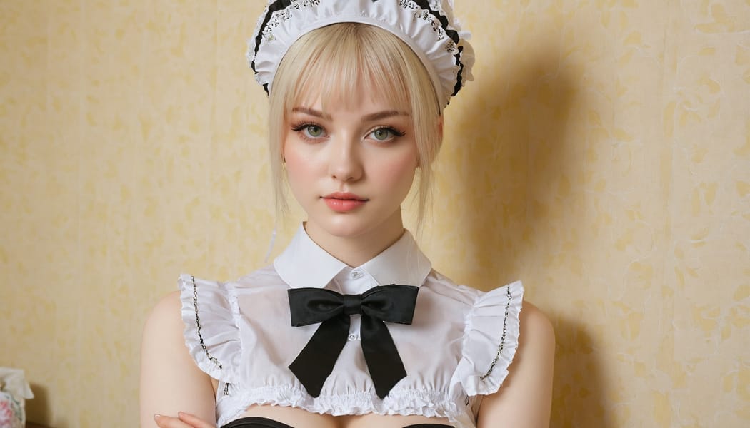 Tags: 21872187, SDXL
{"3": {"inputs": {"seed": 907928272000910, "steps": 64, "cfg": 5.65, "sampler_name": "dpmpp_2m", "scheduler": "karras", "denoise": 1.0, "model": ["27", 0], "positive": ["6", 0], "negative": ["7", 0], "latent_image": ["5", 0]}, "class_type": "KSampler"}, "4": {"inputs": {"ckpt_name": "juggernautxl.safetensors"}, "class_type": "CheckpointLoaderSimple"}, "5": {"inputs": {"width": 1344, "height": 768, "batch_size": 1}, "class_type": "EmptyLatentImage"}, "6": {"inputs": {"text": "18 year old girl, (ukrainian:1.04), (russian:1.06), (slim:0.95), (sexy lips:1.09), (detailed face:1.03), (seductive pose:1.08), (pale skin:1.09), (eyelashes:0.98), (temptress:0.97), (idol:0.96), (beautiful eyes:1.13), (double eyelids:0.98), (cute:1.00), (in a seductive pose:1.10), (large perky breasts:1.02), (cleavage:0.96), (thigh gap:1.05), in a (skimpy maid costume:1.03) working at a maid cafe, choker, bowtie, headband, pleated skirt, (detailed skin:1.04), (natural looking skin:1.02), (RAW:1.06), (soft lighting:1.09), (skin fuzz:1.06), (textured skin:1.00), (film:1.09), (portra:1.02), (candid cinema:1.00)", "clip": ["27", 1]}, "class_type": "CLIPTextEncode"}, "7": {"inputs": {"text": "(watermark:1.08), (open mouth:1.11), (twisted:1.06), (worst quality:1.11), (bad hands:1.12), (distorted:1.09), (low resolution:1.14)", "clip": ["27", 1]}, "class_type": "CLIPTextEncode"}, "8": {"inputs": {"samples": ["3", 0], "vae": ["4", 2]}, "class_type": "VAEDecode"}, "25": {"inputs": {"lora_name": "nudify_xl.safetensors", "strength_model": 0.16, "strength_clip": 0.05, "model": ["4", 0], "clip": ["4", 1]}, "class_type": "LoraLoader"}, "26": {"inputs": {"lora_name": "shirtlift_SDXL_v2.safetensors", "strength_model": 0.07, "strength_clip": 0.07, "model": ["25", 0], "clip": ["25", 1]}, "class_type": "LoraLoader"}, "27": {"inputs": {"lora_name": "PerfectEyesXL.safetensors", "strength_model": 0.0, "strength_clip": 0.09, "model": ["26", 0], "clip": ["26", 1]}, "class_type": "LoraLoader"}, "30": {"inputs": {"model_name": "4x_NMKD-Superscale-SP_178000_G.pth"}, "class_type": "UpscaleModelLoader"}, "31": {"inputs": {"upscale_model": ["30", 0], "image": ["8", 0]}, "class_type": "ImageUpscaleWithModel"}, "32": {"inputs": {"upscale_method": "lanczos", "scale_by": 0.5, "image": ["31", 0]}, "class_type": "ImageScaleBy"}, "33": {"inputs": {"pixels": ["32", 0], "vae": ["4", 2]}, "class_type": "VAEEncode"}, "34": {"inputs": {"seed": 907928272000910, "steps": 64, "cfg": 5.65, "sampler_name": "dpmpp_2m", "scheduler": "karras", "denoise": 0.3, "model": ["27", 0], "positive": ["6", 0], "negative": ["7", 0], "latent_image": ["33", 0]}, "class_type": "KSampler"}, "36": {"inputs": {"samples": ["34", 0], "vae": ["4", 2]}, "class_type": "VAEDecode"}, "39": {"inputs": {"filename_prefix": "comfyapi-1726772835749", "images": ["36", 0]}, "class_type": "SaveImage"}}