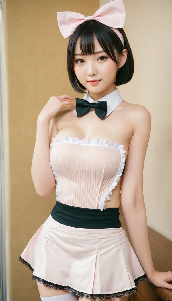 Tags: 21872187, SDXL
{"3": {"inputs": {"seed": 316952865863803, "steps": 32, "cfg": 7.63, "sampler_name": "dpmpp_2m", "scheduler": "karras", "denoise": 1.0, "model": ["27", 0], "positive": ["6", 0], "negative": ["7", 0], "latent_image": ["5", 0]}, "class_type": "KSampler"}, "4": {"inputs": {"ckpt_name": "juggernautxl.safetensors"}, "class_type": "CheckpointLoaderSimple"}, "5": {"inputs": {"width": 768, "height": 1344, "batch_size": 1}, "class_type": "EmptyLatentImage"}, "6": {"inputs": {"text": "18 year old girl, (japanese:1.06), (seductive pose:1.09), (temptress:1.12), (cute:1.12), (seductive facial expression:1.10), (slim:1.11), (beautiful eyes:1.06), (detailed face:1.11), (sexy lips:1.07), (eyelashes:1.08), (blush:0.97), (double eyelids:0.99), (idol:0.98), (pale skin:0.95), (perky ass:0.98), (exposed ass:1.10), (looking back:0.98), (sexy ass:1.14), (thigh gap:1.10), in a (skimpy maid costume:0.95) working at a maid cafe, choker, bowtie, headband, pleated skirt, (detailed skin:1.06), (textured skin:1.05), (film:1.07), (RAW:1.06), (portra:1.01), (candid cinema:1.04), (soft lighting:1.00), (skin fuzz:1.07), (natural looking skin:1.04)", "clip": ["27", 1]}, "class_type": "CLIPTextEncode"}, "7": {"inputs": {"text": "(twisted:1.11), (watermark:1.06), (low resolution:1.14), (open mouth:1.12), (worst quality:1.10), (distorted:1.09), (bad hands:1.07)", "clip": ["27", 1]}, "class_type": "CLIPTextEncode"}, "8": {"inputs": {"samples": ["3", 0], "vae": ["4", 2]}, "class_type": "VAEDecode"}, "25": {"inputs": {"lora_name": "nudify_xl.safetensors", "strength_model": 0.08, "strength_clip": 0.32, "model": ["4", 0], "clip": ["4", 1]}, "class_type": "LoraLoader"}, "26": {"inputs": {"lora_name": "shirtlift_SDXL_v2.safetensors", "strength_model": 0.18, "strength_clip": 0.08, "model": ["25", 0], "clip": ["25", 1]}, "class_type": "LoraLoader"}, "27": {"inputs": {"lora_name": "PerfectEyesXL.safetensors", "strength_model": 0.09, "strength_clip": 0.06, "model": ["26", 0], "clip": ["26", 1]}, "class_type": "LoraLoader"}, "30": {"inputs": {"model_name": "4x_NMKD-Superscale-SP_178000_G.pth"}, "class_type": "UpscaleModelLoader"}, "31": {"inputs": {"upscale_model": ["30", 0], "image": ["8", 0]}, "class_type": "ImageUpscaleWithModel"}, "32": {"inputs": {"upscale_method": "lanczos", "scale_by": 0.5, "image": ["31", 0]}, "class_type": "ImageScaleBy"}, "33": {"inputs": {"pixels": ["32", 0], "vae": ["4", 2]}, "class_type": "VAEEncode"}, "34": {"inputs": {"seed": 316952865863803, "steps": 32, "cfg": 7.63, "sampler_name": "dpmpp_2m", "scheduler": "karras", "denoise": 0.3, "model": ["27", 0], "positive": ["6", 0], "negative": ["7", 0], "latent_image": ["33", 0]}, "class_type": "KSampler"}, "36": {"inputs": {"samples": ["34", 0], "vae": ["4", 2]}, "class_type": "VAEDecode"}, "39": {"inputs": {"filename_prefix": "comfyapi-1724256029229", "images": ["36", 0]}, "class_type": "SaveImage"}}