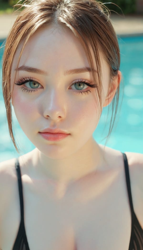 Tags: 21872187, SDXL
{"3": {"inputs": {"seed": 862803678120636, "steps": 32, "cfg": 7.84, "sampler_name": "dpmpp_2m", "scheduler": "karras", "denoise": 1.0, "model": ["27", 0], "positive": ["6", 0], "negative": ["7", 0], "latent_image": ["5", 0]}, "class_type": "KSampler"}, "4": {"inputs": {"ckpt_name": "juggernautxl.safetensors"}, "class_type": "CheckpointLoaderSimple"}, "5": {"inputs": {"width": 768, "height": 1344, "batch_size": 1}, "class_type": "EmptyLatentImage"}, "6": {"inputs": {"text": "20 year old girl, (eyelashes:1.14), (slim:0.99), (idol:1.12), (blush:0.96), (pale skin:1.06), (detailed face:0.96), (cute:1.02), (double eyelids:0.98), (sexy lips:1.09), (beautiful eyes:0.96), (temptress:1.06), (in a seductive pose:1.04), (large perky breasts:1.07), (cleavage:1.01), (thigh gap:1.00), (in a swimsuit:1.13) at a pool, (RAW:1.01), (textured skin:1.07), (candid cinema:1.08), (detailed skin:1.02), (film:1.05), (soft lighting:1.00), (skin fuzz:1.02), (natural looking skin:1.05), (portra:1.03)", "clip": ["27", 1]}, "class_type": "CLIPTextEncode"}, "7": {"inputs": {"text": "(worst quality:1.06), (distorted:1.10), (bad hands:1.11), (watermark:1.06), (low resolution:1.13), (open mouth:1.14), (twisted:1.08)", "clip": ["27", 1]}, "class_type": "CLIPTextEncode"}, "8": {"inputs": {"samples": ["3", 0], "vae": ["4", 2]}, "class_type": "VAEDecode"}, "25": {"inputs": {"lora_name": "nudify_xl.safetensors", "strength_model": 0.1, "strength_clip": 0.11, "model": ["4", 0], "clip": ["4", 1]}, "class_type": "LoraLoader"}, "26": {"inputs": {"lora_name": "shirtlift_SDXL_v2.safetensors", "strength_model": 0.03, "strength_clip": 0.18, "model": ["25", 0], "clip": ["25", 1]}, "class_type": "LoraLoader"}, "27": {"inputs": {"lora_name": "PerfectEyesXL.safetensors", "strength_model": 0.09, "strength_clip": 0.14, "model": ["26", 0], "clip": ["26", 1]}, "class_type": "LoraLoader"}, "30": {"inputs": {"model_name": "4x_NMKD-Superscale-SP_178000_G.pth"}, "class_type": "UpscaleModelLoader"}, "31": {"inputs": {"upscale_model": ["30", 0], "image": ["8", 0]}, "class_type": "ImageUpscaleWithModel"}, "32": {"inputs": {"upscale_method": "lanczos", "scale_by": 0.5, "image": ["31", 0]}, "class_type": "ImageScaleBy"}, "33": {"inputs": {"pixels": ["32", 0], "vae": ["4", 2]}, "class_type": "VAEEncode"}, "34": {"inputs": {"seed": 862803678120636, "steps": 32, "cfg": 7.84, "sampler_name": "dpmpp_2m", "scheduler": "karras", "denoise": 0.3, "model": ["27", 0], "positive": ["6", 0], "negative": ["7", 0], "latent_image": ["33", 0]}, "class_type": "KSampler"}, "36": {"inputs": {"samples": ["34", 0], "vae": ["4", 2]}, "class_type": "VAEDecode"}, "39": {"inputs": {"filename_prefix": "comfyapi-1735369311925", "images": ["36", 0]}, "class_type": "SaveImage"}}