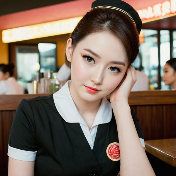 Tags: 21872187, SDXL
{"3": {"inputs": {"seed": 636458037890438, "steps": 64, "cfg": 7.66, "sampler_name": "dpmpp_2m", "scheduler": "karras", "denoise": 1.0, "model": ["27", 0], "positive": ["6", 0], "negative": ["7", 0], "latent_image": ["5", 0]}, "class_type": "KSampler"}, "4": {"inputs": {"ckpt_name": "juggernautXL_v8Rundiffusion.safetensors"}, "class_type": "CheckpointLoaderSimple"}, "5": {"inputs": {"width": 1024, "height": 1024, "batch_size": 1}, "class_type": "EmptyLatentImage"}, "6": {"inputs": {"text": "27 year old girl, (eyelashes:1.07), (beautiful eyes:1.02), (temptress:1.05), (pale skin:1.01), (double eyelids:0.99), (idol:1.08), (blush:0.96), (detailed face:1.04), (seductive facial expression:1.09), (slim:0.99), (seductive pose:1.13), (sexy lips:1.05), (perky ass:0.97), (exposed ass:1.09), (looking back:1.06), (sexy ass:1.06), (thigh gap:0.95), (a waitress in uniform:1.02) working at a restaurant, (candid cinema:1.04), (RAW:1.06), (natural looking skin:1.07), (portra:1.07), (detailed skin:1.07), (textured skin:1.02), (skin fuzz:1.02), (film:1.04), (soft lighting:1.08)", "clip": ["27", 1]}, "class_type": "CLIPTextEncode"}, "7": {"inputs": {"text": "(low resolution:1.08), (twisted:1.05), (watermark:1.07), (open mouth:1.09), (bad hands:1.12), (distorted:1.10), (worst quality:1.14)", "clip": ["27", 1]}, "class_type": "CLIPTextEncode"}, "8": {"inputs": {"samples": ["3", 0], "vae": ["4", 2]}, "class_type": "VAEDecode"}, "25": {"inputs": {"lora_name": "nudify_xl.safetensors", "strength_model": 0.16, "strength_clip": 0.34, "model": ["4", 0], "clip": ["4", 1]}, "class_type": "LoraLoader"}, "26": {"inputs": {"lora_name": "shirtlift_SDXL_v2.safetensors", "strength_model": 0.15, "strength_clip": 0.05, "model": ["25", 0], "clip": ["25", 1]}, "class_type": "LoraLoader"}, "27": {"inputs": {"lora_name": "PerfectEyesXL.safetensors", "strength_model": 0.09, "strength_clip": 0.18, "model": ["26", 0], "clip": ["26", 1]}, "class_type": "LoraLoader"}, "30": {"inputs": {"model_name": "4x_NMKD-Superscale-SP_178000_G.pth"}, "class_type": "UpscaleModelLoader"}, "31": {"inputs": {"upscale_model": ["30", 0], "image": ["8", 0]}, "class_type": "ImageUpscaleWithModel"}, "32": {"inputs": {"upscale_method": "lanczos", "scale_by": 0.5, "image": ["31", 0]}, "class_type": "ImageScaleBy"}, "33": {"inputs": {"pixels": ["32", 0], "vae": ["4", 2]}, "class_type": "VAEEncode"}, "34": {"inputs": {"seed": 636458037890438, "steps": 64, "cfg": 7.66, "sampler_name": "dpmpp_2m", "scheduler": "karras", "denoise": 0.3, "model": ["27", 0], "positive": ["6", 0], "negative": ["7", 0], "latent_image": ["33", 0]}, "class_type": "KSampler"}, "36": {"inputs": {"samples": ["34", 0], "vae": ["4", 2]}, "class_type": "VAEDecode"}, "39": {"inputs": {"filename_prefix": "comfyapi-1708000164169", "images": ["36", 0]}, "class_type": "SaveImage"}}