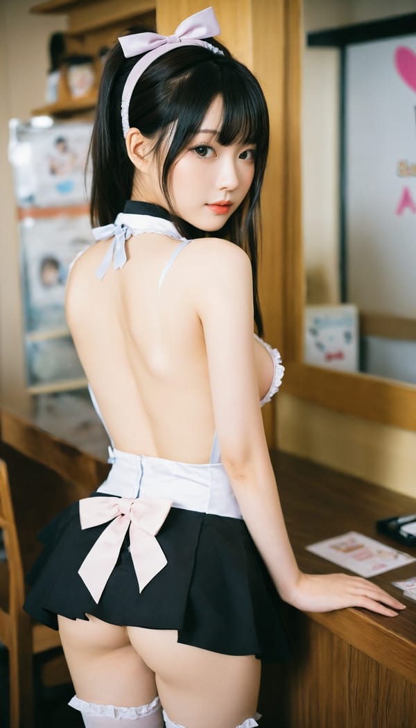 Tags: 21872187, SDXL
{"3": {"inputs": {"seed": 707333248473321, "steps": 64, "cfg": 6.75, "sampler_name": "dpmpp_2m", "scheduler": "karras", "denoise": 1.0, "model": ["27", 0], "positive": ["6", 0], "negative": ["7", 0], "latent_image": ["5", 0]}, "class_type": "KSampler"}, "4": {"inputs": {"ckpt_name": "helloworldxl.safetensors"}, "class_type": "CheckpointLoaderSimple"}, "5": {"inputs": {"width": 768, "height": 1344, "batch_size": 1}, "class_type": "EmptyLatentImage"}, "6": {"inputs": {"text": "24 year old girl, (korean:0.98), (taiwanese:0.99), (cute:1.13), (eyelashes:1.10), (blush:0.99), (idol:1.07), (double eyelids:0.98), (beautiful eyes:0.96), (seductive facial expression:0.98), (temptress:1.09), (pale skin:1.03), (seductive pose:0.97), (slim:1.00), (sexy lips:1.07), (detailed face:1.08), (on all fours:1.07), (spreading ass cheeks:1.02), (from behind:1.03), (backboob:1.13), in a (skimpy maid costume:1.00) working at a maid cafe, choker, bowtie, headband, pleated skirt, (textured skin:1.02), (detailed skin:1.06), (portra:1.08), (skin fuzz:1.08), (RAW:1.02), (soft lighting:1.04), (candid cinema:1.06), (natural looking skin:1.07), (film:1.07)", "clip": ["27", 1]}, "class_type": "CLIPTextEncode"}, "7": {"inputs": {"text": "(low resolution:1.08), (bad hands:1.08), (watermark:1.13), (distorted:1.06), (twisted:1.11), (open mouth:1.13), (worst quality:1.10)", "clip": ["27", 1]}, "class_type": "CLIPTextEncode"}, "8": {"inputs": {"samples": ["3", 0], "vae": ["4", 2]}, "class_type": "VAEDecode"}, "25": {"inputs": {"lora_name": "nudify_xl.safetensors", "strength_model": 0.06, "strength_clip": 0.35, "model": ["4", 0], "clip": ["4", 1]}, "class_type": "LoraLoader"}, "26": {"inputs": {"lora_name": "shirtlift_SDXL_v2.safetensors", "strength_model": 0.04, "strength_clip": 0.03, "model": ["25", 0], "clip": ["25", 1]}, "class_type": "LoraLoader"}, "27": {"inputs": {"lora_name": "PerfectEyesXL.safetensors", "strength_model": 0.05, "strength_clip": 0.07, "model": ["26", 0], "clip": ["26", 1]}, "class_type": "LoraLoader"}, "30": {"inputs": {"model_name": "4x_NMKD-Superscale-SP_178000_G.pth"}, "class_type": "UpscaleModelLoader"}, "31": {"inputs": {"upscale_model": ["30", 0], "image": ["8", 0]}, "class_type": "ImageUpscaleWithModel"}, "32": {"inputs": {"upscale_method": "lanczos", "scale_by": 0.5, "image": ["31", 0]}, "class_type": "ImageScaleBy"}, "33": {"inputs": {"pixels": ["32", 0], "vae": ["4", 2]}, "class_type": "VAEEncode"}, "34": {"inputs": {"seed": 707333248473321, "steps": 64, "cfg": 6.75, "sampler_name": "dpmpp_2m", "scheduler": "karras", "denoise": 0.3, "model": ["27", 0], "positive": ["6", 0], "negative": ["7", 0], "latent_image": ["33", 0]}, "class_type": "KSampler"}, "36": {"inputs": {"samples": ["34", 0], "vae": ["4", 2]}, "class_type": "VAEDecode"}, "39": {"inputs": {"filename_prefix": "comfyapi-1731376779497", "images": ["36", 0]}, "class_type": "SaveImage"}}