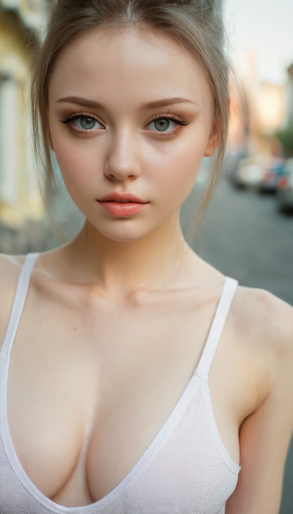 Tags: 21872187, SDXL
{"3": {"inputs": {"seed": 884549686945653, "steps": 32, "cfg": 6.72, "sampler_name": "dpmpp_2m", "scheduler": "karras", "denoise": 1.0, "model": ["27", 0], "positive": ["6", 0], "negative": ["7", 0], "latent_image": ["5", 0]}, "class_type": "KSampler"}, "4": {"inputs": {"ckpt_name": "juggernautxl.safetensors"}, "class_type": "CheckpointLoaderSimple"}, "5": {"inputs": {"width": 768, "height": 1344, "batch_size": 1}, "class_type": "EmptyLatentImage"}, "6": {"inputs": {"text": "22 year old girl, (ukrainian:0.99), (idol:1.06), (seductive facial expression:1.09), (pale skin:1.01), (sexy lips:0.98), (detailed face:1.11), (beautiful eyes:1.05), (double eyelids:1.13), (blush:0.95), (seductive pose:0.99), (cute:0.96), (temptress:1.01), (slim:0.98), (in a seductive pose:1.04), (large perky breasts:1.07), (cleavage:1.02), (thigh gap:1.01), (white tanktop:0.96), busy street, (textured skin:1.09), (natural looking skin:1.01), (film:1.03), (skin fuzz:1.04), (detailed skin:1.09), (candid cinema:1.04), (portra:1.03), (RAW:1.01), (soft lighting:1.02)", "clip": ["27", 1]}, "class_type": "CLIPTextEncode"}, "7": {"inputs": {"text": "(open mouth:1.08), (twisted:1.09), (watermark:1.14), (low resolution:1.08), (worst quality:1.13), (bad hands:1.09), (distorted:1.05)", "clip": ["27", 1]}, "class_type": "CLIPTextEncode"}, "8": {"inputs": {"samples": ["3", 0], "vae": ["4", 2]}, "class_type": "VAEDecode"}, "25": {"inputs": {"lora_name": "nudify_xl.safetensors", "strength_model": 0.16, "strength_clip": 0.3, "model": ["4", 0], "clip": ["4", 1]}, "class_type": "LoraLoader"}, "26": {"inputs": {"lora_name": "shirtlift_SDXL_v2.safetensors", "strength_model": 0.04, "strength_clip": 0.13, "model": ["25", 0], "clip": ["25", 1]}, "class_type": "LoraLoader"}, "27": {"inputs": {"lora_name": "PerfectEyesXL.safetensors", "strength_model": 0.1, "strength_clip": 0.06, "model": ["26", 0], "clip": ["26", 1]}, "class_type": "LoraLoader"}, "30": {"inputs": {"model_name": "4x_NMKD-Superscale-SP_178000_G.pth"}, "class_type": "UpscaleModelLoader"}, "31": {"inputs": {"upscale_model": ["30", 0], "image": ["8", 0]}, "class_type": "ImageUpscaleWithModel"}, "32": {"inputs": {"upscale_method": "lanczos", "scale_by": 0.5, "image": ["31", 0]}, "class_type": "ImageScaleBy"}, "33": {"inputs": {"pixels": ["32", 0], "vae": ["4", 2]}, "class_type": "VAEEncode"}, "34": {"inputs": {"seed": 884549686945653, "steps": 32, "cfg": 6.72, "sampler_name": "dpmpp_2m", "scheduler": "karras", "denoise": 0.3, "model": ["27", 0], "positive": ["6", 0], "negative": ["7", 0], "latent_image": ["33", 0]}, "class_type": "KSampler"}, "36": {"inputs": {"samples": ["34", 0], "vae": ["4", 2]}, "class_type": "VAEDecode"}, "39": {"inputs": {"filename_prefix": "comfyapi-1714065248613", "images": ["36", 0]}, "class_type": "SaveImage"}}