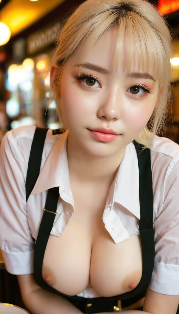 Tags: 21872187, SDXL
{"3": {"inputs": {"seed": 540635522298178, "steps": 32, "cfg": 6.82, "sampler_name": "dpmpp_2m", "scheduler": "karras", "denoise": 1.0, "model": ["27", 0], "positive": ["6", 0], "negative": ["7", 0], "latent_image": ["5", 0]}, "class_type": "KSampler"}, "4": {"inputs": {"ckpt_name": "juggernautxl.safetensors"}, "class_type": "CheckpointLoaderSimple"}, "5": {"inputs": {"width": 768, "height": 1344, "batch_size": 1}, "class_type": "EmptyLatentImage"}, "6": {"inputs": {"text": "23 year old girl, (eyelashes:1.01), (seductive pose:0.95), (cute:0.95), (detailed face:1.00), (beautiful eyes:1.03), (idol:1.11), (pale skin:1.07), (seductive facial expression:1.10), (sexy lips:1.01), (blush:1.06), (double eyelids:1.03), (slim:0.99), (on all fours:1.14), (spreading ass cheeks:0.97), (from behind:0.99), (backboob:1.14), (a waitress in uniform:1.11) working at a restaurant, (candid cinema:1.00), (soft lighting:1.08), (skin fuzz:1.06), (textured skin:1.09), (detailed skin:1.08), (film:1.01), (natural looking skin:1.02), (portra:1.04), (RAW:1.08)", "clip": ["27", 1]}, "class_type": "CLIPTextEncode"}, "7": {"inputs": {"text": "(bad hands:1.07), (open mouth:1.12), (twisted:1.08), (watermark:1.11), (distorted:1.06), (worst quality:1.10), (low resolution:1.13)", "clip": ["27", 1]}, "class_type": "CLIPTextEncode"}, "8": {"inputs": {"samples": ["3", 0], "vae": ["4", 2]}, "class_type": "VAEDecode"}, "25": {"inputs": {"lora_name": "nudify_xl.safetensors", "strength_model": 0.23, "strength_clip": 0.21, "model": ["4", 0], "clip": ["4", 1]}, "class_type": "LoraLoader"}, "26": {"inputs": {"lora_name": "shirtlift_SDXL_v2.safetensors", "strength_model": 0.17, "strength_clip": 0.07, "model": ["25", 0], "clip": ["25", 1]}, "class_type": "LoraLoader"}, "27": {"inputs": {"lora_name": "PerfectEyesXL.safetensors", "strength_model": 0.18, "strength_clip": 0.05, "model": ["26", 0], "clip": ["26", 1]}, "class_type": "LoraLoader"}, "30": {"inputs": {"model_name": "4x_NMKD-Superscale-SP_178000_G.pth"}, "class_type": "UpscaleModelLoader"}, "31": {"inputs": {"upscale_model": ["30", 0], "image": ["8", 0]}, "class_type": "ImageUpscaleWithModel"}, "32": {"inputs": {"upscale_method": "lanczos", "scale_by": 0.5, "image": ["31", 0]}, "class_type": "ImageScaleBy"}, "33": {"inputs": {"pixels": ["32", 0], "vae": ["4", 2]}, "class_type": "VAEEncode"}, "34": {"inputs": {"seed": 540635522298178, "steps": 32, "cfg": 6.82, "sampler_name": "dpmpp_2m", "scheduler": "karras", "denoise": 0.3, "model": ["27", 0], "positive": ["6", 0], "negative": ["7", 0], "latent_image": ["33", 0]}, "class_type": "KSampler"}, "36": {"inputs": {"samples": ["34", 0], "vae": ["4", 2]}, "class_type": "VAEDecode"}, "39": {"inputs": {"filename_prefix": "comfyapi-1714756025714", "images": ["36", 0]}, "class_type": "SaveImage"}}