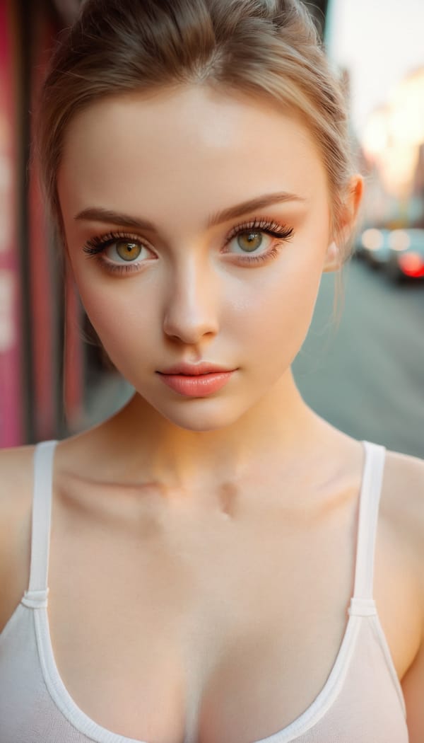 Tags: 21872187, SDXL
{"3": {"inputs": {"seed": 775879608724095, "steps": 64, "cfg": 7.4, "sampler_name": "dpmpp_2m", "scheduler": "karras", "denoise": 1.0, "model": ["27", 0], "positive": ["6", 0], "negative": ["7", 0], "latent_image": ["5", 0]}, "class_type": "KSampler"}, "4": {"inputs": {"ckpt_name": "juggernautxl.safetensors"}, "class_type": "CheckpointLoaderSimple"}, "5": {"inputs": {"width": 768, "height": 1344, "batch_size": 1}, "class_type": "EmptyLatentImage"}, "6": {"inputs": {"text": "24 year old girl, (ukrainian:1.05), (beautiful eyes:1.09), (blush:0.95), (detailed face:1.10), (eyelashes:1.06), (sexy lips:1.07), (idol:0.95), (seductive facial expression:1.00), (seductive pose:0.96), (cute:1.11), (temptress:1.03), (pale skin:0.96), (double eyelids:0.97), (slim:1.08), (in a seductive pose:0.98), (large perky breasts:1.05), (cleavage:1.07), (thigh gap:1.14), (white tanktop:1.09), busy street, (candid cinema:1.09), (skin fuzz:1.05), (RAW:1.05), (portra:1.08), (film:1.04), (soft lighting:1.08), (natural looking skin:1.07), (textured skin:1.01), (detailed skin:1.03)", "clip": ["27", 1]}, "class_type": "CLIPTextEncode"}, "7": {"inputs": {"text": "(watermark:1.10), (bad hands:1.07), (open mouth:1.14), (low resolution:1.13), (twisted:1.05), (distorted:1.06), (worst quality:1.07)", "clip": ["27", 1]}, "class_type": "CLIPTextEncode"}, "8": {"inputs": {"samples": ["3", 0], "vae": ["4", 2]}, "class_type": "VAEDecode"}, "25": {"inputs": {"lora_name": "nudify_xl.safetensors", "strength_model": 0.39, "strength_clip": 0.13, "model": ["4", 0], "clip": ["4", 1]}, "class_type": "LoraLoader"}, "26": {"inputs": {"lora_name": "shirtlift_SDXL_v2.safetensors", "strength_model": 0.04, "strength_clip": 0.11, "model": ["25", 0], "clip": ["25", 1]}, "class_type": "LoraLoader"}, "27": {"inputs": {"lora_name": "PerfectEyesXL.safetensors", "strength_model": 0.11, "strength_clip": 0.06, "model": ["26", 0], "clip": ["26", 1]}, "class_type": "LoraLoader"}, "30": {"inputs": {"model_name": "4x_NMKD-Superscale-SP_178000_G.pth"}, "class_type": "UpscaleModelLoader"}, "31": {"inputs": {"upscale_model": ["30", 0], "image": ["8", 0]}, "class_type": "ImageUpscaleWithModel"}, "32": {"inputs": {"upscale_method": "lanczos", "scale_by": 0.5, "image": ["31", 0]}, "class_type": "ImageScaleBy"}, "33": {"inputs": {"pixels": ["32", 0], "vae": ["4", 2]}, "class_type": "VAEEncode"}, "34": {"inputs": {"seed": 775879608724095, "steps": 64, "cfg": 7.4, "sampler_name": "dpmpp_2m", "scheduler": "karras", "denoise": 0.3, "model": ["27", 0], "positive": ["6", 0], "negative": ["7", 0], "latent_image": ["33", 0]}, "class_type": "KSampler"}, "36": {"inputs": {"samples": ["34", 0], "vae": ["4", 2]}, "class_type": "VAEDecode"}, "39": {"inputs": {"filename_prefix": "comfyapi-1735183315337", "images": ["36", 0]}, "class_type": "SaveImage"}}