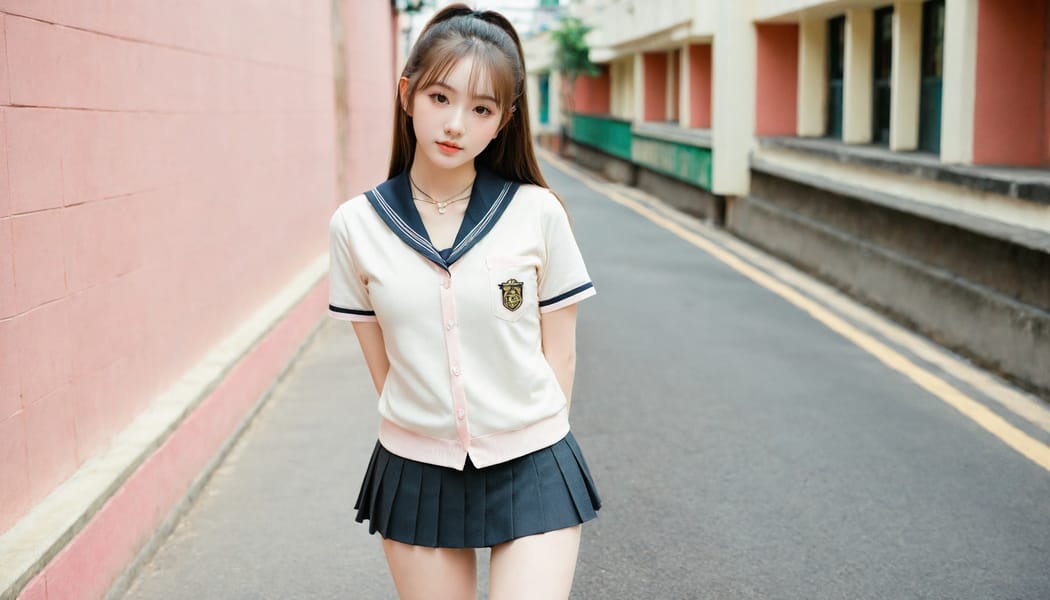 Tags: 21872187, SDXL
{"3": {"inputs": {"seed": 246285734592140, "steps": 64, "cfg": 7.97, "sampler_name": "dpmpp_2m", "scheduler": "karras", "denoise": 1.0, "model": ["27", 0], "positive": ["6", 0], "negative": ["7", 0], "latent_image": ["5", 0]}, "class_type": "KSampler"}, "4": {"inputs": {"ckpt_name": "leosamsHelloworldSDXL_helloworldSDXL32DPO.safetensors"}, "class_type": "CheckpointLoaderSimple"}, "5": {"inputs": {"width": 1344, "height": 768, "batch_size": 1}, "class_type": "EmptyLatentImage"}, "6": {"inputs": {"text": "20 year old girl, (detailed face:0.96), (eyelashes:1.01), (slim:1.01), (double eyelids:1.00), (idol:0.96), (beautiful eyes:1.14), (pale skin:1.14), (seductive facial expression:1.04), (sexy lips:1.06), (seductive pose:1.05), (cute:0.95), (blush:1.06), (perky ass:1.07), (exposed ass:0.97), (looking back:1.08), (sexy ass:1.02), (thigh gap:1.10), (school uniform:1.04), choker, busy street, (textured skin:1.08), (film:1.07), (skin fuzz:1.07), (natural looking skin:1.07), (RAW:1.06), (detailed skin:1.05), (soft lighting:1.06), (portra:1.05), (candid cinema:1.05)", "clip": ["27", 1]}, "class_type": "CLIPTextEncode"}, "7": {"inputs": {"text": "(low resolution:1.06), (watermark:1.06), (distorted:1.07), (worst quality:1.08), (twisted:1.12), (bad hands:1.06), (open mouth:1.05)", "clip": ["27", 1]}, "class_type": "CLIPTextEncode"}, "8": {"inputs": {"samples": ["3", 0], "vae": ["4", 2]}, "class_type": "VAEDecode"}, "25": {"inputs": {"lora_name": "nudify_xl.safetensors", "strength_model": 0.39, "strength_clip": 0.31, "model": ["4", 0], "clip": ["4", 1]}, "class_type": "LoraLoader"}, "26": {"inputs": {"lora_name": "shirtlift_SDXL_v2.safetensors", "strength_model": 0.01, "strength_clip": 0.18, "model": ["25", 0], "clip": ["25", 1]}, "class_type": "LoraLoader"}, "27": {"inputs": {"lora_name": "PerfectEyesXL.safetensors", "strength_model": 0.03, "strength_clip": 0.14, "model": ["26", 0], "clip": ["26", 1]}, "class_type": "LoraLoader"}, "30": {"inputs": {"model_name": "4x_NMKD-Superscale-SP_178000_G.pth"}, "class_type": "UpscaleModelLoader"}, "31": {"inputs": {"upscale_model": ["30", 0], "image": ["8", 0]}, "class_type": "ImageUpscaleWithModel"}, "32": {"inputs": {"upscale_method": "lanczos", "scale_by": 0.5, "image": ["31", 0]}, "class_type": "ImageScaleBy"}, "33": {"inputs": {"pixels": ["32", 0], "vae": ["4", 2]}, "class_type": "VAEEncode"}, "34": {"inputs": {"seed": 246285734592140, "steps": 64, "cfg": 7.97, "sampler_name": "dpmpp_2m", "scheduler": "karras", "denoise": 0.3, "model": ["27", 0], "positive": ["6", 0], "negative": ["7", 0], "latent_image": ["33", 0]}, "class_type": "KSampler"}, "36": {"inputs": {"samples": ["34", 0], "vae": ["4", 2]}, "class_type": "VAEDecode"}, "39": {"inputs": {"filename_prefix": "comfyapi-1707665804789", "images": ["36", 0]}, "class_type": "SaveImage"}}