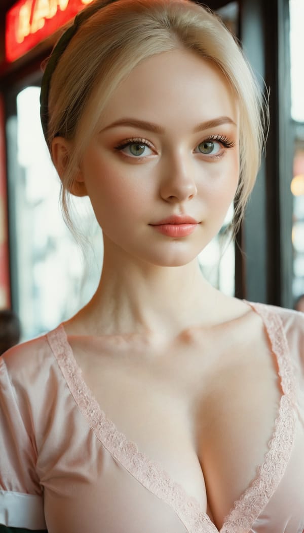 Tags: 21872187, SDXL
{"3": {"inputs": {"seed": 548865568735217, "steps": 64, "cfg": 6.38, "sampler_name": "dpmpp_2m", "scheduler": "karras", "denoise": 1.0, "model": ["27", 0], "positive": ["6", 0], "negative": ["7", 0], "latent_image": ["5", 0]}, "class_type": "KSampler"}, "4": {"inputs": {"ckpt_name": "juggernautxl.safetensors"}, "class_type": "CheckpointLoaderSimple"}, "5": {"inputs": {"width": 768, "height": 1344, "batch_size": 1}, "class_type": "EmptyLatentImage"}, "6": {"inputs": {"text": "25 year old girl, (ukrainian:1.07), (irish:1.00), (pale skin:1.09), (eyelashes:0.99), (double eyelids:1.03), (seductive facial expression:1.10), (sexy lips:1.04), (blush:1.01), (slim:1.03), (temptress:1.10), (idol:1.03), (detailed face:1.09), (seductive pose:1.06), (cute:0.95), (beautiful eyes:1.04), (in a seductive pose:1.01), (large perky breasts:1.02), (cleavage:1.14), (thigh gap:1.07), (a waitress in uniform:1.09) working at a restaurant, (RAW:1.06), (candid cinema:1.09), (soft lighting:1.07), (textured skin:1.04), (natural looking skin:1.07), (skin fuzz:1.04), (portra:1.02), (film:1.05), (detailed skin:1.02)", "clip": ["27", 1]}, "class_type": "CLIPTextEncode"}, "7": {"inputs": {"text": "(twisted:1.12), (open mouth:1.10), (watermark:1.13), (low resolution:1.08), (distorted:1.05), (worst quality:1.09), (bad hands:1.05)", "clip": ["27", 1]}, "class_type": "CLIPTextEncode"}, "8": {"inputs": {"samples": ["3", 0], "vae": ["4", 2]}, "class_type": "VAEDecode"}, "25": {"inputs": {"lora_name": "nudify_xl.safetensors", "strength_model": 0.32, "strength_clip": 0.26, "model": ["4", 0], "clip": ["4", 1]}, "class_type": "LoraLoader"}, "26": {"inputs": {"lora_name": "shirtlift_SDXL_v2.safetensors", "strength_model": 0.08, "strength_clip": 0.06, "model": ["25", 0], "clip": ["25", 1]}, "class_type": "LoraLoader"}, "27": {"inputs": {"lora_name": "PerfectEyesXL.safetensors", "strength_model": 0.08, "strength_clip": 0.08, "model": ["26", 0], "clip": ["26", 1]}, "class_type": "LoraLoader"}, "30": {"inputs": {"model_name": "4x_NMKD-Superscale-SP_178000_G.pth"}, "class_type": "UpscaleModelLoader"}, "31": {"inputs": {"upscale_model": ["30", 0], "image": ["8", 0]}, "class_type": "ImageUpscaleWithModel"}, "32": {"inputs": {"upscale_method": "lanczos", "scale_by": 0.5, "image": ["31", 0]}, "class_type": "ImageScaleBy"}, "33": {"inputs": {"pixels": ["32", 0], "vae": ["4", 2]}, "class_type": "VAEEncode"}, "34": {"inputs": {"seed": 548865568735217, "steps": 64, "cfg": 6.38, "sampler_name": "dpmpp_2m", "scheduler": "karras", "denoise": 0.3, "model": ["27", 0], "positive": ["6", 0], "negative": ["7", 0], "latent_image": ["33", 0]}, "class_type": "KSampler"}, "36": {"inputs": {"samples": ["34", 0], "vae": ["4", 2]}, "class_type": "VAEDecode"}, "39": {"inputs": {"filename_prefix": "comfyapi-1713322922218", "images": ["36", 0]}, "class_type": "SaveImage"}}