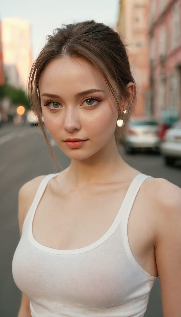 Tags: 21872187, SDXL
{"3": {"inputs": {"seed": 590542542360648, "steps": 32, "cfg": 5.89, "sampler_name": "dpmpp_2m", "scheduler": "karras", "denoise": 1.0, "model": ["27", 0], "positive": ["6", 0], "negative": ["7", 0], "latent_image": ["5", 0]}, "class_type": "KSampler"}, "4": {"inputs": {"ckpt_name": "juggernautxl.safetensors"}, "class_type": "CheckpointLoaderSimple"}, "5": {"inputs": {"width": 768, "height": 1344, "batch_size": 1}, "class_type": "EmptyLatentImage"}, "6": {"inputs": {"text": "24 year old girl, (russian:1.00), (blush:1.08), (seductive facial expression:1.13), (seductive pose:0.97), (idol:1.00), (double eyelids:0.97), (temptress:0.99), (detailed face:1.08), (beautiful eyes:1.07), (sexy lips:1.02), (eyelashes:0.99), (pale skin:0.96), (cute:0.96), (slim:1.11), (perky ass:1.03), (exposed ass:1.08), (looking back:0.97), (sexy ass:1.07), (thigh gap:0.96), (white tanktop:1.01), busy street, (soft lighting:1.03), (RAW:1.09), (candid cinema:1.03), (film:1.04), (textured skin:1.06), (skin fuzz:1.02), (portra:1.02), (natural looking skin:1.03), (detailed skin:1.02)", "clip": ["27", 1]}, "class_type": "CLIPTextEncode"}, "7": {"inputs": {"text": "(open mouth:1.12), (bad hands:1.14), (watermark:1.14), (low resolution:1.14), (distorted:1.12), (worst quality:1.11), (twisted:1.06)", "clip": ["27", 1]}, "class_type": "CLIPTextEncode"}, "8": {"inputs": {"samples": ["3", 0], "vae": ["4", 2]}, "class_type": "VAEDecode"}, "25": {"inputs": {"lora_name": "nudify_xl.safetensors", "strength_model": 0.07, "strength_clip": 0.13, "model": ["4", 0], "clip": ["4", 1]}, "class_type": "LoraLoader"}, "26": {"inputs": {"lora_name": "shirtlift_SDXL_v2.safetensors", "strength_model": 0.16, "strength_clip": 0.01, "model": ["25", 0], "clip": ["25", 1]}, "class_type": "LoraLoader"}, "27": {"inputs": {"lora_name": "PerfectEyesXL.safetensors", "strength_model": 0.07, "strength_clip": 0.01, "model": ["26", 0], "clip": ["26", 1]}, "class_type": "LoraLoader"}, "30": {"inputs": {"model_name": "4x_NMKD-Superscale-SP_178000_G.pth"}, "class_type": "UpscaleModelLoader"}, "31": {"inputs": {"upscale_model": ["30", 0], "image": ["8", 0]}, "class_type": "ImageUpscaleWithModel"}, "32": {"inputs": {"upscale_method": "lanczos", "scale_by": 0.5, "image": ["31", 0]}, "class_type": "ImageScaleBy"}, "33": {"inputs": {"pixels": ["32", 0], "vae": ["4", 2]}, "class_type": "VAEEncode"}, "34": {"inputs": {"seed": 590542542360648, "steps": 32, "cfg": 5.89, "sampler_name": "dpmpp_2m", "scheduler": "karras", "denoise": 0.3, "model": ["27", 0], "positive": ["6", 0], "negative": ["7", 0], "latent_image": ["33", 0]}, "class_type": "KSampler"}, "36": {"inputs": {"samples": ["34", 0], "vae": ["4", 2]}, "class_type": "VAEDecode"}, "39": {"inputs": {"filename_prefix": "comfyapi-1733058570255", "images": ["36", 0]}, "class_type": "SaveImage"}}