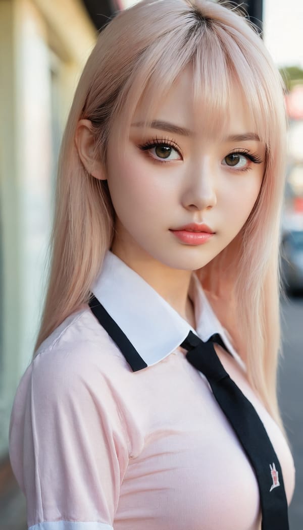 Tags: 21872187, SDXL
{"3": {"inputs": {"seed": 332237192180706, "steps": 32, "cfg": 6.12, "sampler_name": "dpmpp_2m", "scheduler": "karras", "denoise": 1.0, "model": ["27", 0], "positive": ["6", 0], "negative": ["7", 0], "latent_image": ["5", 0]}, "class_type": "KSampler"}, "4": {"inputs": {"ckpt_name": "juggernautxl.safetensors"}, "class_type": "CheckpointLoaderSimple"}, "5": {"inputs": {"width": 768, "height": 1344, "batch_size": 1}, "class_type": "EmptyLatentImage"}, "6": {"inputs": {"text": "21 year old girl, (slim:1.03), (detailed face:0.97), (idol:1.04), (temptress:1.08), (beautiful eyes:1.08), (seductive pose:1.10), (cute:1.09), (double eyelids:1.02), (blush:0.99), (eyelashes:1.11), (sexy lips:1.00), (pale skin:1.09), (seductive facial expression:1.03), (in a seductive pose:1.04), (large perky breasts:0.96), (cleavage:0.96), (thigh gap:1.02), (school uniform:1.07), choker, busy street, (detailed skin:1.01), (film:1.02), (soft lighting:1.01), (textured skin:1.02), (candid cinema:1.01), (skin fuzz:1.02), (portra:1.00), (RAW:1.04), (natural looking skin:1.04)", "clip": ["27", 1]}, "class_type": "CLIPTextEncode"}, "7": {"inputs": {"text": "(worst quality:1.12), (low resolution:1.11), (bad hands:1.08), (distorted:1.12), (open mouth:1.06), (watermark:1.14), (twisted:1.11)", "clip": ["27", 1]}, "class_type": "CLIPTextEncode"}, "8": {"inputs": {"samples": ["3", 0], "vae": ["4", 2]}, "class_type": "VAEDecode"}, "25": {"inputs": {"lora_name": "nudify_xl.safetensors", "strength_model": 0.02, "strength_clip": 0.18, "model": ["4", 0], "clip": ["4", 1]}, "class_type": "LoraLoader"}, "26": {"inputs": {"lora_name": "shirtlift_SDXL_v2.safetensors", "strength_model": 0.11, "strength_clip": 0.04, "model": ["25", 0], "clip": ["25", 1]}, "class_type": "LoraLoader"}, "27": {"inputs": {"lora_name": "PerfectEyesXL.safetensors", "strength_model": 0.06, "strength_clip": 0.02, "model": ["26", 0], "clip": ["26", 1]}, "class_type": "LoraLoader"}, "30": {"inputs": {"model_name": "4x_NMKD-Superscale-SP_178000_G.pth"}, "class_type": "UpscaleModelLoader"}, "31": {"inputs": {"upscale_model": ["30", 0], "image": ["8", 0]}, "class_type": "ImageUpscaleWithModel"}, "32": {"inputs": {"upscale_method": "lanczos", "scale_by": 0.5, "image": ["31", 0]}, "class_type": "ImageScaleBy"}, "33": {"inputs": {"pixels": ["32", 0], "vae": ["4", 2]}, "class_type": "VAEEncode"}, "34": {"inputs": {"seed": 332237192180706, "steps": 32, "cfg": 6.12, "sampler_name": "dpmpp_2m", "scheduler": "karras", "denoise": 0.3, "model": ["27", 0], "positive": ["6", 0], "negative": ["7", 0], "latent_image": ["33", 0]}, "class_type": "KSampler"}, "36": {"inputs": {"samples": ["34", 0], "vae": ["4", 2]}, "class_type": "VAEDecode"}, "39": {"inputs": {"filename_prefix": "comfyapi-1727890122213", "images": ["36", 0]}, "class_type": "SaveImage"}}