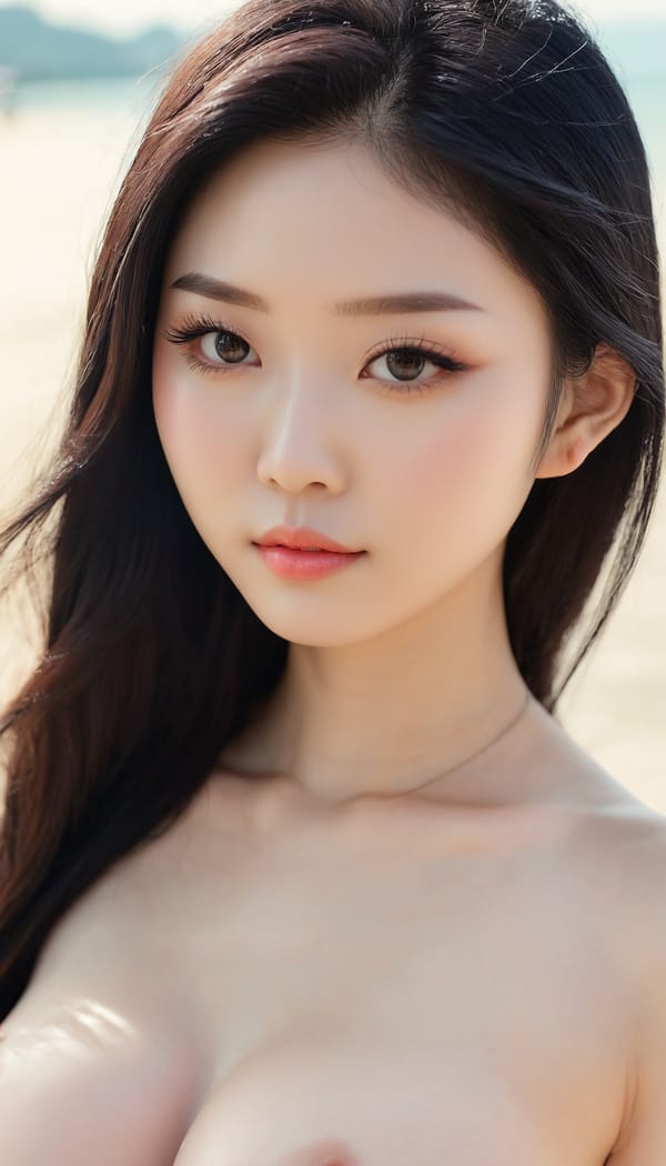 Tags: 21872187, SDXL
{"3": {"inputs": {"seed": 844316579119432, "steps": 64, "cfg": 6.53, "sampler_name": "dpmpp_2m", "scheduler": "karras", "denoise": 1.0, "model": ["27", 0], "positive": ["6", 0], "negative": ["7", 0], "latent_image": ["5", 0]}, "class_type": "KSampler"}, "4": {"inputs": {"ckpt_name": "juggernautxl.safetensors"}, "class_type": "CheckpointLoaderSimple"}, "5": {"inputs": {"width": 768, "height": 1344, "batch_size": 1}, "class_type": "EmptyLatentImage"}, "6": {"inputs": {"text": "20 year old girl, (chinese:1.13), (detailed face:1.03), (cute:1.04), (idol:0.97), (pale skin:1.10), (temptress:1.04), (seductive pose:1.00), (seductive facial expression:1.09), (sexy lips:1.08), (slim:1.04), (beautiful eyes:1.14), (eyelashes:1.08), (double eyelids:0.95), (blush:0.96), (in a seductive pose:1.03), (large perky breasts:1.11), (cleavage:1.13), (thigh gap:0.98), strolling (nude:1.14) at a beach, (RAW:1.08), (soft lighting:1.09), (detailed skin:1.06), (portra:1.01), (candid cinema:1.09), (skin fuzz:1.02), (textured skin:1.00), (natural looking skin:1.02), (film:1.07)", "clip": ["27", 1]}, "class_type": "CLIPTextEncode"}, "7": {"inputs": {"text": "(open mouth:1.12), (watermark:1.06), (distorted:1.13), (low resolution:1.07), (twisted:1.09), (bad hands:1.09)", "clip": ["27", 1]}, "class_type": "CLIPTextEncode"}, "8": {"inputs": {"samples": ["3", 0], "vae": ["4", 2]}, "class_type": "VAEDecode"}, "25": {"inputs": {"lora_name": "nudify_xl.safetensors", "strength_model": 0.28, "strength_clip": 0.12, "model": ["4", 0], "clip": ["4", 1]}, "class_type": "LoraLoader"}, "26": {"inputs": {"lora_name": "shirtlift_SDXL_v2.safetensors", "strength_model": 0.05, "strength_clip": 0.04, "model": ["25", 0], "clip": ["25", 1]}, "class_type": "LoraLoader"}, "27": {"inputs": {"lora_name": "PerfectEyesXL.safetensors", "strength_model": 0.08, "strength_clip": 0.14, "model": ["26", 0], "clip": ["26", 1]}, "class_type": "LoraLoader"}, "30": {"inputs": {"model_name": "4x_NMKD-Superscale-SP_178000_G.pth"}, "class_type": "UpscaleModelLoader"}, "31": {"inputs": {"upscale_model": ["30", 0], "image": ["8", 0]}, "class_type": "ImageUpscaleWithModel"}, "32": {"inputs": {"upscale_method": "lanczos", "scale_by": 0.5, "image": ["31", 0]}, "class_type": "ImageScaleBy"}, "33": {"inputs": {"pixels": ["32", 0], "vae": ["4", 2]}, "class_type": "VAEEncode"}, "34": {"inputs": {"seed": 844316579119432, "steps": 64, "cfg": 6.53, "sampler_name": "dpmpp_2m", "scheduler": "karras", "denoise": 0.3, "model": ["27", 0], "positive": ["6", 0], "negative": ["7", 0], "latent_image": ["33", 0]}, "class_type": "KSampler"}, "36": {"inputs": {"samples": ["34", 0], "vae": ["4", 2]}, "class_type": "VAEDecode"}, "39": {"inputs": {"filename_prefix": "comfyapi-1732874856557", "images": ["36", 0]}, "class_type": "SaveImage"}}