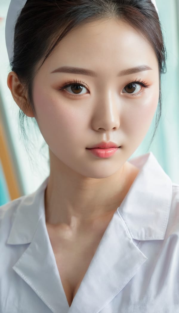 Tags: 21872187, SDXL
{"3": {"inputs": {"seed": 747326356004288, "steps": 32, "cfg": 7.24, "sampler_name": "dpmpp_2m", "scheduler": "karras", "denoise": 1.0, "model": ["27", 0], "positive": ["6", 0], "negative": ["7", 0], "latent_image": ["5", 0]}, "class_type": "KSampler"}, "4": {"inputs": {"ckpt_name": "juggernautxl.safetensors"}, "class_type": "CheckpointLoaderSimple"}, "5": {"inputs": {"width": 768, "height": 1344, "batch_size": 1}, "class_type": "EmptyLatentImage"}, "6": {"inputs": {"text": "24 year old girl, (chinese:1.11), (korean:1.10), (seductive facial expression:1.02), (double eyelids:1.10), (seductive pose:0.95), (temptress:0.99), (sexy lips:1.10), (beautiful eyes:1.08), (eyelashes:1.02), (slim:1.13), (detailed face:1.05), (blush:1.12), (pale skin:1.13), (idol:1.13), (in a seductive pose:1.06), (large perky breasts:1.13), (cleavage:0.95), (thigh gap:0.95), (nurse in uniform:1.13) working in a hospital ward, (film:1.08), (textured skin:1.04), (soft lighting:1.02), (natural looking skin:1.04), (detailed skin:1.00), (candid cinema:1.06), (RAW:1.08), (portra:1.05), (skin fuzz:1.07)", "clip": ["27", 1]}, "class_type": "CLIPTextEncode"}, "7": {"inputs": {"text": "(watermark:1.08), (twisted:1.11), (open mouth:1.10), (distorted:1.08), (low resolution:1.11), (bad hands:1.14), (worst quality:1.12)", "clip": ["27", 1]}, "class_type": "CLIPTextEncode"}, "8": {"inputs": {"samples": ["3", 0], "vae": ["4", 2]}, "class_type": "VAEDecode"}, "25": {"inputs": {"lora_name": "nudify_xl.safetensors", "strength_model": 0.37, "strength_clip": 0.22, "model": ["4", 0], "clip": ["4", 1]}, "class_type": "LoraLoader"}, "26": {"inputs": {"lora_name": "shirtlift_SDXL_v2.safetensors", "strength_model": 0.12, "strength_clip": 0.02, "model": ["25", 0], "clip": ["25", 1]}, "class_type": "LoraLoader"}, "27": {"inputs": {"lora_name": "PerfectEyesXL.safetensors", "strength_model": 0.11, "strength_clip": 0.19, "model": ["26", 0], "clip": ["26", 1]}, "class_type": "LoraLoader"}, "30": {"inputs": {"model_name": "4x_NMKD-Superscale-SP_178000_G.pth"}, "class_type": "UpscaleModelLoader"}, "31": {"inputs": {"upscale_model": ["30", 0], "image": ["8", 0]}, "class_type": "ImageUpscaleWithModel"}, "32": {"inputs": {"upscale_method": "lanczos", "scale_by": 0.5, "image": ["31", 0]}, "class_type": "ImageScaleBy"}, "33": {"inputs": {"pixels": ["32", 0], "vae": ["4", 2]}, "class_type": "VAEEncode"}, "34": {"inputs": {"seed": 747326356004288, "steps": 32, "cfg": 7.24, "sampler_name": "dpmpp_2m", "scheduler": "karras", "denoise": 0.3, "model": ["27", 0], "positive": ["6", 0], "negative": ["7", 0], "latent_image": ["33", 0]}, "class_type": "KSampler"}, "36": {"inputs": {"samples": ["34", 0], "vae": ["4", 2]}, "class_type": "VAEDecode"}, "39": {"inputs": {"filename_prefix": "comfyapi-1717345525214", "images": ["36", 0]}, "class_type": "SaveImage"}}