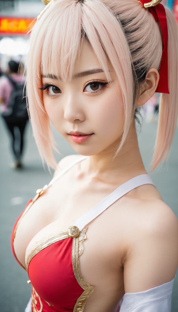 Tags: 21872187, SDXL
{"3": {"inputs": {"seed": 850463418271579, "steps": 64, "cfg": 7.27, "sampler_name": "dpmpp_2m", "scheduler": "karras", "denoise": 1.0, "model": ["27", 0], "positive": ["6", 0], "negative": ["7", 0], "latent_image": ["5", 0]}, "class_type": "KSampler"}, "4": {"inputs": {"ckpt_name": "juggernautxl.safetensors"}, "class_type": "CheckpointLoaderSimple"}, "5": {"inputs": {"width": 768, "height": 1344, "batch_size": 1}, "class_type": "EmptyLatentImage"}, "6": {"inputs": {"text": "26 year old girl, (japanese:1.13), (chinese:1.10), (temptress:1.04), (detailed face:0.95), (slim:1.09), (seductive facial expression:1.14), (cute:1.02), (beautiful eyes:0.96), (idol:1.10), (sexy lips:1.00), (double eyelids:1.11), (seductive pose:1.06), (eyelashes:1.14), (pale skin:1.14), (blush:1.11), (perky ass:1.02), (exposed ass:1.05), (looking back:1.03), (sexy ass:0.99), (thigh gap:0.96), (in a cosplay:1.11) at comiket posing for camera, (skin fuzz:1.05), (soft lighting:1.04), (portra:1.04), (RAW:1.03), (candid cinema:1.00), (textured skin:1.03), (film:1.00), (detailed skin:1.05), (natural looking skin:1.09)", "clip": ["27", 1]}, "class_type": "CLIPTextEncode"}, "7": {"inputs": {"text": "(worst quality:1.05), (bad hands:1.05), (twisted:1.08), (low resolution:1.06), (watermark:1.07), (open mouth:1.10), (distorted:1.08)", "clip": ["27", 1]}, "class_type": "CLIPTextEncode"}, "8": {"inputs": {"samples": ["3", 0], "vae": ["4", 2]}, "class_type": "VAEDecode"}, "25": {"inputs": {"lora_name": "nudify_xl.safetensors", "strength_model": 0.2, "strength_clip": 0.25, "model": ["4", 0], "clip": ["4", 1]}, "class_type": "LoraLoader"}, "26": {"inputs": {"lora_name": "shirtlift_SDXL_v2.safetensors", "strength_model": 0.01, "strength_clip": 0.04, "model": ["25", 0], "clip": ["25", 1]}, "class_type": "LoraLoader"}, "27": {"inputs": {"lora_name": "PerfectEyesXL.safetensors", "strength_model": 0.08, "strength_clip": 0.19, "model": ["26", 0], "clip": ["26", 1]}, "class_type": "LoraLoader"}, "30": {"inputs": {"model_name": "4x_NMKD-Superscale-SP_178000_G.pth"}, "class_type": "UpscaleModelLoader"}, "31": {"inputs": {"upscale_model": ["30", 0], "image": ["8", 0]}, "class_type": "ImageUpscaleWithModel"}, "32": {"inputs": {"upscale_method": "lanczos", "scale_by": 0.5, "image": ["31", 0]}, "class_type": "ImageScaleBy"}, "33": {"inputs": {"pixels": ["32", 0], "vae": ["4", 2]}, "class_type": "VAEEncode"}, "34": {"inputs": {"seed": 850463418271579, "steps": 64, "cfg": 7.27, "sampler_name": "dpmpp_2m", "scheduler": "karras", "denoise": 0.3, "model": ["27", 0], "positive": ["6", 0], "negative": ["7", 0], "latent_image": ["33", 0]}, "class_type": "KSampler"}, "36": {"inputs": {"samples": ["34", 0], "vae": ["4", 2]}, "class_type": "VAEDecode"}, "39": {"inputs": {"filename_prefix": "comfyapi-1718958572696", "images": ["36", 0]}, "class_type": "SaveImage"}}