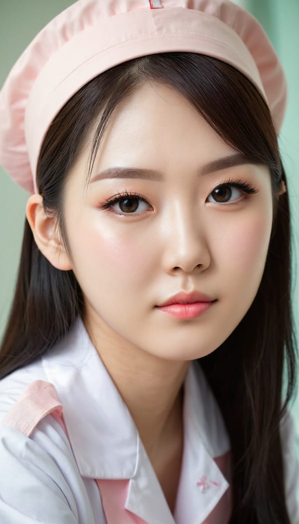 Tags: 21872187, SDXL
{"3": {"inputs": {"seed": 200207212292228, "steps": 32, "cfg": 6.94, "sampler_name": "dpmpp_2m", "scheduler": "karras", "denoise": 1.0, "model": ["27", 0], "positive": ["6", 0], "negative": ["7", 0], "latent_image": ["5", 0]}, "class_type": "KSampler"}, "4": {"inputs": {"ckpt_name": "juggernautXL_v8Rundiffusion.safetensors"}, "class_type": "CheckpointLoaderSimple"}, "5": {"inputs": {"width": 768, "height": 1344, "batch_size": 1}, "class_type": "EmptyLatentImage"}, "6": {"inputs": {"text": "27 year old girl, (japanese:1.08), (korean:1.07), (chinese:1.05), (seductive pose:1.10), (idol:1.13), (eyelashes:1.04), (cute:0.99), (seductive facial expression:1.12), (sexy lips:0.99), (beautiful eyes:1.05), (pale skin:0.97), (blush:1.07), (temptress:0.99), (detailed face:0.97), (double eyelids:1.05), (on all fours:0.96), (spreading ass cheeks:1.04), (from behind:0.99), (backboob:1.09), (nurse in uniform:1.13) working in a hospital ward, (textured skin:1.06), (detailed skin:1.07), (portra:1.03), (candid cinema:1.04), (RAW:1.08), (skin fuzz:1.08), (film:1.09), (soft lighting:1.02), (natural looking skin:1.02)", "clip": ["27", 1]}, "class_type": "CLIPTextEncode"}, "7": {"inputs": {"text": "(distorted:1.13), (watermark:1.08), (bad hands:1.11), (open mouth:1.14), (twisted:1.13), (worst quality:1.05), (low resolution:1.06)", "clip": ["27", 1]}, "class_type": "CLIPTextEncode"}, "8": {"inputs": {"samples": ["3", 0], "vae": ["4", 2]}, "class_type": "VAEDecode"}, "25": {"inputs": {"lora_name": "nudify_xl.safetensors", "strength_model": 0.27, "strength_clip": 0.18, "model": ["4", 0], "clip": ["4", 1]}, "class_type": "LoraLoader"}, "26": {"inputs": {"lora_name": "shirtlift_SDXL_v2.safetensors", "strength_model": 0.03, "strength_clip": 0.05, "model": ["25", 0], "clip": ["25", 1]}, "class_type": "LoraLoader"}, "27": {"inputs": {"lora_name": "PerfectEyesXL.safetensors", "strength_model": 0.04, "strength_clip": 0.19, "model": ["26", 0], "clip": ["26", 1]}, "class_type": "LoraLoader"}, "30": {"inputs": {"model_name": "4x_NMKD-Superscale-SP_178000_G.pth"}, "class_type": "UpscaleModelLoader"}, "31": {"inputs": {"upscale_model": ["30", 0], "image": ["8", 0]}, "class_type": "ImageUpscaleWithModel"}, "32": {"inputs": {"upscale_method": "lanczos", "scale_by": 0.5, "image": ["31", 0]}, "class_type": "ImageScaleBy"}, "33": {"inputs": {"pixels": ["32", 0], "vae": ["4", 2]}, "class_type": "VAEEncode"}, "34": {"inputs": {"seed": 200207212292228, "steps": 32, "cfg": 6.94, "sampler_name": "dpmpp_2m", "scheduler": "karras", "denoise": 0.3, "model": ["27", 0], "positive": ["6", 0], "negative": ["7", 0], "latent_image": ["33", 0]}, "class_type": "KSampler"}, "36": {"inputs": {"samples": ["34", 0], "vae": ["4", 2]}, "class_type": "VAEDecode"}, "39": {"inputs": {"filename_prefix": "comfyapi-1708045800427", "images": ["36", 0]}, "class_type": "SaveImage"}}