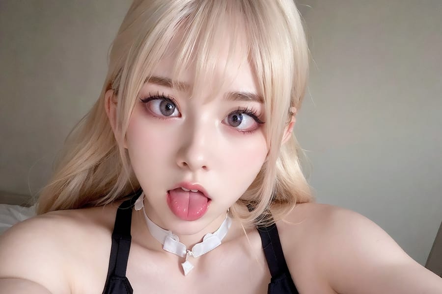Tags: 21872187
<lora:JapaneseDollLikeness_v15:0.55>, <lora:taiwanDollLikeness_v20:0.30>, <lora:YaeMiko_Test:0.33>, lingerie, bedroom, (on the bed:1.00), choker, <lora:ahegao-x-v4:0.55>, ahegao face, pleasure, extremely detailed eyes, extremely detailed face, cute, (photorealistic:0.96), sexy lips, seductive smile, double eyelids, eyelashes, pale skin, RAW, best quality, sharp, hyper realistic, (thigh gap:1.12), delicate and beautiful girl, 1girl, solo, (dramatic:1.11)
Negative prompt: drawings, black and white, fat, (worst quality:1.98)
Steps: 64, Sampler: DPM++ 2M Karras, CFG scale: 5.58, Seed: 1427123673, Size: 768x512, Model hash: fc2511737a, Model: chilloutmix_NiPrunedFp32Fix, Seed resize from: -1x-1, Denoising strength: 0.4, Version: v1.2.1, Hires upscale: 2.0, Hires steps: 16, Hires upscaler: ESRGAN_4x