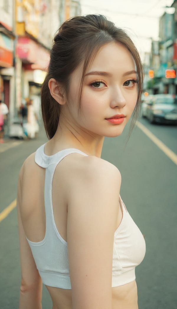 Tags: 21872187, SDXL
{"3": {"inputs": {"seed": 872317657928163, "steps": 32, "cfg": 5.63, "sampler_name": "dpmpp_2m", "scheduler": "karras", "denoise": 1.0, "model": ["27", 0], "positive": ["6", 0], "negative": ["7", 0], "latent_image": ["5", 0]}, "class_type": "KSampler"}, "4": {"inputs": {"ckpt_name": "juggernautxl.safetensors"}, "class_type": "CheckpointLoaderSimple"}, "5": {"inputs": {"width": 768, "height": 1344, "batch_size": 1}, "class_type": "EmptyLatentImage"}, "6": {"inputs": {"text": "23 year old girl, (russian:1.14), (taiwanese:1.10), (ukrainian:1.14), (irish:1.04), (pale skin:0.99), (cute:1.06), (double eyelids:1.14), (beautiful eyes:1.06), (slim:1.02), (temptress:1.10), (blush:0.99), (eyelashes:1.10), (sexy lips:1.08), (seductive facial expression:1.10), (idol:1.09), (seductive pose:1.08), (perky ass:1.01), (exposed ass:1.09), (looking back:0.96), (sexy ass:0.99), (thigh gap:0.95), (white tanktop:1.04), busy street, (film:1.03), (textured skin:1.07), (natural looking skin:1.05), (candid cinema:1.06), (portra:1.07), (skin fuzz:1.03), (detailed skin:1.04), (RAW:1.07), (soft lighting:1.05)", "clip": ["27", 1]}, "class_type": "CLIPTextEncode"}, "7": {"inputs": {"text": "(low resolution:1.05), (watermark:1.09), (twisted:1.11), (worst quality:1.11), (open mouth:1.12), (distorted:1.06)", "clip": ["27", 1]}, "class_type": "CLIPTextEncode"}, "8": {"inputs": {"samples": ["3", 0], "vae": ["4", 2]}, "class_type": "VAEDecode"}, "25": {"inputs": {"lora_name": "nudify_xl.safetensors", "strength_model": 0.35, "strength_clip": 0.33, "model": ["4", 0], "clip": ["4", 1]}, "class_type": "LoraLoader"}, "26": {"inputs": {"lora_name": "shirtlift_SDXL_v2.safetensors", "strength_model": 0.07, "strength_clip": 0.09, "model": ["25", 0], "clip": ["25", 1]}, "class_type": "LoraLoader"}, "27": {"inputs": {"lora_name": "PerfectEyesXL.safetensors", "strength_model": 0.01, "strength_clip": 0.08, "model": ["26", 0], "clip": ["26", 1]}, "class_type": "LoraLoader"}, "30": {"inputs": {"model_name": "4x_NMKD-Superscale-SP_178000_G.pth"}, "class_type": "UpscaleModelLoader"}, "31": {"inputs": {"upscale_model": ["30", 0], "image": ["8", 0]}, "class_type": "ImageUpscaleWithModel"}, "32": {"inputs": {"upscale_method": "lanczos", "scale_by": 0.5, "image": ["31", 0]}, "class_type": "ImageScaleBy"}, "33": {"inputs": {"pixels": ["32", 0], "vae": ["4", 2]}, "class_type": "VAEEncode"}, "34": {"inputs": {"seed": 872317657928163, "steps": 32, "cfg": 5.63, "sampler_name": "dpmpp_2m", "scheduler": "karras", "denoise": 0.3, "model": ["27", 0], "positive": ["6", 0], "negative": ["7", 0], "latent_image": ["33", 0]}, "class_type": "KSampler"}, "36": {"inputs": {"samples": ["34", 0], "vae": ["4", 2]}, "class_type": "VAEDecode"}, "39": {"inputs": {"filename_prefix": "comfyapi-1713320004336", "images": ["36", 0]}, "class_type": "SaveImage"}}