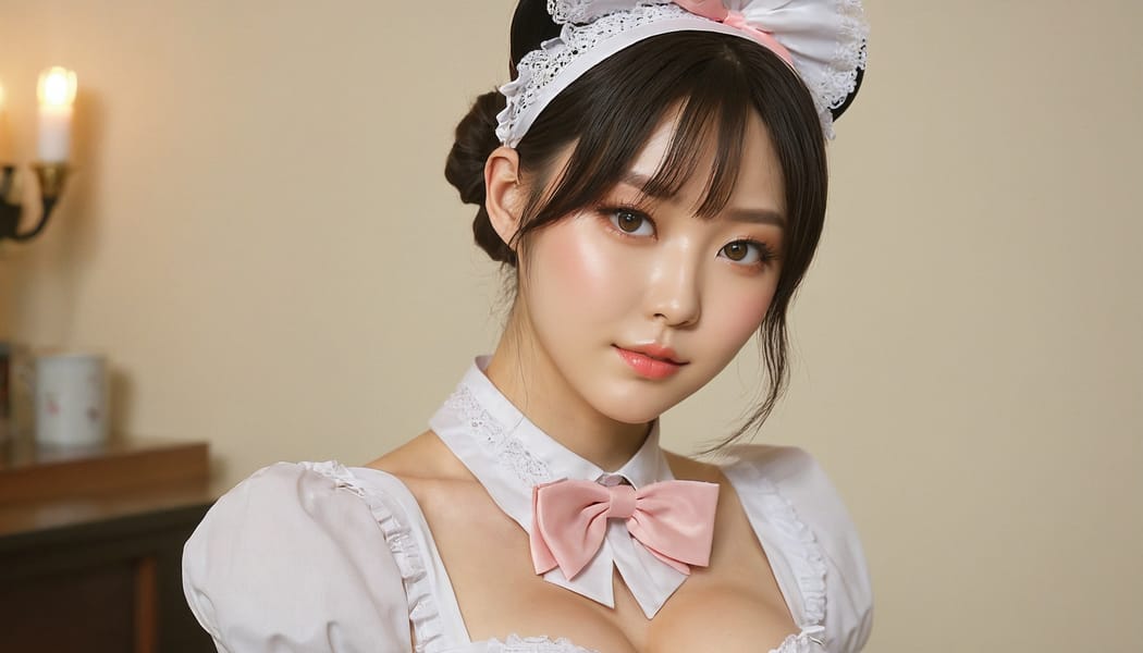 Tags: 21872187, SDXL
{"3": {"inputs": {"seed": 292979478665771, "steps": 32, "cfg": 5.78, "sampler_name": "dpmpp_2m", "scheduler": "karras", "denoise": 1.0, "model": ["27", 0], "positive": ["6", 0], "negative": ["7", 0], "latent_image": ["5", 0]}, "class_type": "KSampler"}, "4": {"inputs": {"ckpt_name": "juggernautxl.safetensors"}, "class_type": "CheckpointLoaderSimple"}, "5": {"inputs": {"width": 1344, "height": 768, "batch_size": 1}, "class_type": "EmptyLatentImage"}, "6": {"inputs": {"text": "20 year old girl, (ukrainian:0.99), (russian:1.13), (japanese:0.96), (korean:1.03), (sexy lips:1.07), (seductive facial expression:0.97), (slim:1.05), (double eyelids:1.14), (seductive pose:1.13), (pale skin:0.96), (blush:1.13), (beautiful eyes:1.14), (detailed face:1.14), (cute:0.97), (eyelashes:1.05), (idol:1.12), (on all fours:0.97), (spreading ass cheeks:1.02), (from behind:1.08), (backboob:1.09), in a (skimpy maid costume:1.11) working at a maid cafe, choker, bowtie, headband, pleated skirt, (skin fuzz:1.04), (film:1.04), (detailed skin:1.03), (candid cinema:1.06), (soft lighting:1.08), (textured skin:1.05), (portra:1.00), (RAW:1.06), (natural looking skin:1.02)", "clip": ["27", 1]}, "class_type": "CLIPTextEncode"}, "7": {"inputs": {"text": "(open mouth:1.14), (watermark:1.11), (distorted:1.12), (worst quality:1.09), (twisted:1.06), (low resolution:1.07), (bad hands:1.11)", "clip": ["27", 1]}, "class_type": "CLIPTextEncode"}, "8": {"inputs": {"samples": ["3", 0], "vae": ["4", 2]}, "class_type": "VAEDecode"}, "25": {"inputs": {"lora_name": "nudify_xl.safetensors", "strength_model": 0.17, "strength_clip": 0.17, "model": ["4", 0], "clip": ["4", 1]}, "class_type": "LoraLoader"}, "26": {"inputs": {"lora_name": "shirtlift_SDXL_v2.safetensors", "strength_model": 0.05, "strength_clip": 0.18, "model": ["25", 0], "clip": ["25", 1]}, "class_type": "LoraLoader"}, "27": {"inputs": {"lora_name": "PerfectEyesXL.safetensors", "strength_model": 0.19, "strength_clip": 0.02, "model": ["26", 0], "clip": ["26", 1]}, "class_type": "LoraLoader"}, "30": {"inputs": {"model_name": "4x_NMKD-Superscale-SP_178000_G.pth"}, "class_type": "UpscaleModelLoader"}, "31": {"inputs": {"upscale_model": ["30", 0], "image": ["8", 0]}, "class_type": "ImageUpscaleWithModel"}, "32": {"inputs": {"upscale_method": "lanczos", "scale_by": 0.5, "image": ["31", 0]}, "class_type": "ImageScaleBy"}, "33": {"inputs": {"pixels": ["32", 0], "vae": ["4", 2]}, "class_type": "VAEEncode"}, "34": {"inputs": {"seed": 292979478665771, "steps": 32, "cfg": 5.78, "sampler_name": "dpmpp_2m", "scheduler": "karras", "denoise": 0.3, "model": ["27", 0], "positive": ["6", 0], "negative": ["7", 0], "latent_image": ["33", 0]}, "class_type": "KSampler"}, "36": {"inputs": {"samples": ["34", 0], "vae": ["4", 2]}, "class_type": "VAEDecode"}, "39": {"inputs": {"filename_prefix": "comfyapi-1718319850125", "images": ["36", 0]}, "class_type": "SaveImage"}}