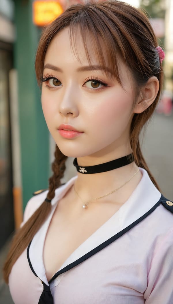 Tags: 21872187, SDXL
{"3": {"inputs": {"seed": 560316291137914, "steps": 64, "cfg": 6.63, "sampler_name": "dpmpp_2m", "scheduler": "karras", "denoise": 1.0, "model": ["27", 0], "positive": ["6", 0], "negative": ["7", 0], "latent_image": ["5", 0]}, "class_type": "KSampler"}, "4": {"inputs": {"ckpt_name": "juggernautxl.safetensors"}, "class_type": "CheckpointLoaderSimple"}, "5": {"inputs": {"width": 768, "height": 1344, "batch_size": 1}, "class_type": "EmptyLatentImage"}, "6": {"inputs": {"text": "28 year old girl, (beautiful eyes:0.96), (seductive facial expression:0.96), (seductive pose:1.08), (blush:1.08), (idol:1.06), (eyelashes:1.10), (slim:1.13), (double eyelids:1.11), (detailed face:0.95), (pale skin:1.06), (sexy lips:1.10), (cute:1.11), (temptress:1.14), (in a seductive pose:0.96), (large perky breasts:1.07), (cleavage:1.02), (thigh gap:1.07), (school uniform:1.11), choker, busy street, (soft lighting:1.00), (candid cinema:1.09), (film:1.05), (RAW:1.04), (portra:1.07), (detailed skin:1.00), (textured skin:1.06), (natural looking skin:1.00), (skin fuzz:1.02)", "clip": ["27", 1]}, "class_type": "CLIPTextEncode"}, "7": {"inputs": {"text": "(watermark:1.07), (open mouth:1.06), (low resolution:1.05), (worst quality:1.08), (distorted:1.13), (bad hands:1.11), (twisted:1.14)", "clip": ["27", 1]}, "class_type": "CLIPTextEncode"}, "8": {"inputs": {"samples": ["3", 0], "vae": ["4", 2]}, "class_type": "VAEDecode"}, "25": {"inputs": {"lora_name": "nudify_xl.safetensors", "strength_model": 0.16, "strength_clip": 0.31, "model": ["4", 0], "clip": ["4", 1]}, "class_type": "LoraLoader"}, "26": {"inputs": {"lora_name": "shirtlift_SDXL_v2.safetensors", "strength_model": 0.1, "strength_clip": 0.04, "model": ["25", 0], "clip": ["25", 1]}, "class_type": "LoraLoader"}, "27": {"inputs": {"lora_name": "PerfectEyesXL.safetensors", "strength_model": 0.15, "strength_clip": 0.09, "model": ["26", 0], "clip": ["26", 1]}, "class_type": "LoraLoader"}, "30": {"inputs": {"model_name": "4x_NMKD-Superscale-SP_178000_G.pth"}, "class_type": "UpscaleModelLoader"}, "31": {"inputs": {"upscale_model": ["30", 0], "image": ["8", 0]}, "class_type": "ImageUpscaleWithModel"}, "32": {"inputs": {"upscale_method": "lanczos", "scale_by": 0.5, "image": ["31", 0]}, "class_type": "ImageScaleBy"}, "33": {"inputs": {"pixels": ["32", 0], "vae": ["4", 2]}, "class_type": "VAEEncode"}, "34": {"inputs": {"seed": 560316291137914, "steps": 64, "cfg": 6.63, "sampler_name": "dpmpp_2m", "scheduler": "karras", "denoise": 0.3, "model": ["27", 0], "positive": ["6", 0], "negative": ["7", 0], "latent_image": ["33", 0]}, "class_type": "KSampler"}, "36": {"inputs": {"samples": ["34", 0], "vae": ["4", 2]}, "class_type": "VAEDecode"}, "39": {"inputs": {"filename_prefix": "comfyapi-1733138669856", "images": ["36", 0]}, "class_type": "SaveImage"}}