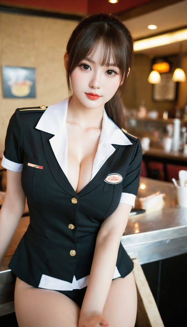 Tags: 21872187, SDXL
{"3": {"inputs": {"seed": 400762531594777, "steps": 32, "cfg": 6.33, "sampler_name": "dpmpp_2m", "scheduler": "karras", "denoise": 1.0, "model": ["27", 0], "positive": ["6", 0], "negative": ["7", 0], "latent_image": ["5", 0]}, "class_type": "KSampler"}, "4": {"inputs": {"ckpt_name": "helloworldxl.safetensors"}, "class_type": "CheckpointLoaderSimple"}, "5": {"inputs": {"width": 768, "height": 1344, "batch_size": 1}, "class_type": "EmptyLatentImage"}, "6": {"inputs": {"text": "18 year old girl, (seductive pose:0.99), (pale skin:0.96), (slim:1.08), (seductive facial expression:1.08), (detailed face:1.00), (beautiful eyes:0.98), (cute:1.07), (eyelashes:1.14), (idol:1.09), (double eyelids:1.12), (sexy lips:0.95), (blush:1.14), (temptress:0.98), (in a seductive pose:1.02), (large perky breasts:1.12), (cleavage:1.13), (thigh gap:1.03), (a waitress in uniform:1.06) working at a restaurant, (natural looking skin:1.04), (film:1.00), (detailed skin:1.09), (portra:1.01), (candid cinema:1.02), (skin fuzz:1.06), (textured skin:1.03), (RAW:1.03), (soft lighting:1.09)", "clip": ["27", 1]}, "class_type": "CLIPTextEncode"}, "7": {"inputs": {"text": "(twisted:1.08), (bad hands:1.13), (distorted:1.08), (low resolution:1.11), (open mouth:1.10), (worst quality:1.05), (watermark:1.13)", "clip": ["27", 1]}, "class_type": "CLIPTextEncode"}, "8": {"inputs": {"samples": ["3", 0], "vae": ["4", 2]}, "class_type": "VAEDecode"}, "25": {"inputs": {"lora_name": "nudify_xl.safetensors", "strength_model": 0.04, "strength_clip": 0.39, "model": ["4", 0], "clip": ["4", 1]}, "class_type": "LoraLoader"}, "26": {"inputs": {"lora_name": "shirtlift_SDXL_v2.safetensors", "strength_model": 0.06, "strength_clip": 0.19, "model": ["25", 0], "clip": ["25", 1]}, "class_type": "LoraLoader"}, "27": {"inputs": {"lora_name": "PerfectEyesXL.safetensors", "strength_model": 0.05, "strength_clip": 0.14, "model": ["26", 0], "clip": ["26", 1]}, "class_type": "LoraLoader"}, "30": {"inputs": {"model_name": "4x_NMKD-Superscale-SP_178000_G.pth"}, "class_type": "UpscaleModelLoader"}, "31": {"inputs": {"upscale_model": ["30", 0], "image": ["8", 0]}, "class_type": "ImageUpscaleWithModel"}, "32": {"inputs": {"upscale_method": "lanczos", "scale_by": 0.5, "image": ["31", 0]}, "class_type": "ImageScaleBy"}, "33": {"inputs": {"pixels": ["32", 0], "vae": ["4", 2]}, "class_type": "VAEEncode"}, "34": {"inputs": {"seed": 400762531594777, "steps": 32, "cfg": 6.33, "sampler_name": "dpmpp_2m", "scheduler": "karras", "denoise": 0.3, "model": ["27", 0], "positive": ["6", 0], "negative": ["7", 0], "latent_image": ["33", 0]}, "class_type": "KSampler"}, "36": {"inputs": {"samples": ["34", 0], "vae": ["4", 2]}, "class_type": "VAEDecode"}, "39": {"inputs": {"filename_prefix": "comfyapi-1719275933400", "images": ["36", 0]}, "class_type": "SaveImage"}}