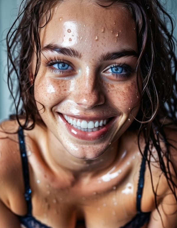 Tags: undefined
realistic photo of an attractive woman with wet transparent panties, beautiful lady, (freckles), big smile, sapphire eyes, long hair, dark makeup, hyperdetailed photography, soft light,  cover
Negative prompt: CGI, Unreal, Airbrushed, Digital
Steps: 35, Sampler: DPM++ 3M SDE Karras, CFG scale: 7, Seed: 3101185030, Size: 896x1152, Model hash: c9e3e68f89, Model: juggernautXL_v9Rundiffusionphoto2, Version: v1.7.0