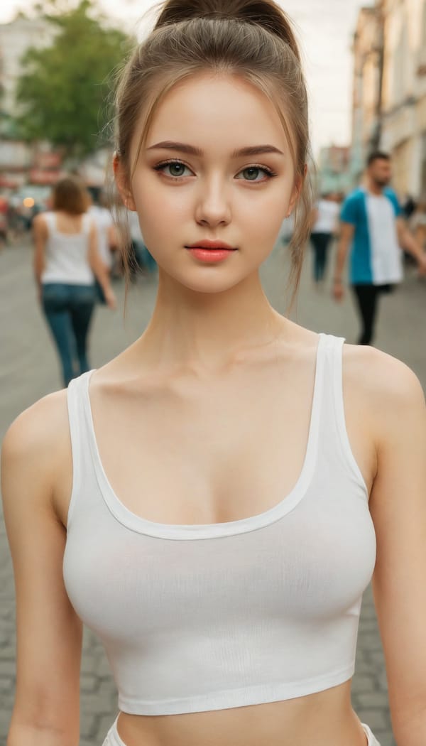 Tags: 21872187, SDXL
{"3": {"inputs": {"seed": 624987394013627, "steps": 32, "cfg": 5.97, "sampler_name": "dpmpp_2m", "scheduler": "karras", "denoise": 1.0, "model": ["27", 0], "positive": ["6", 0], "negative": ["7", 0], "latent_image": ["5", 0]}, "class_type": "KSampler"}, "4": {"inputs": {"ckpt_name": "juggernautXL_v8Rundiffusion.safetensors"}, "class_type": "CheckpointLoaderSimple"}, "5": {"inputs": {"width": 768, "height": 1344, "batch_size": 1}, "class_type": "EmptyLatentImage"}, "6": {"inputs": {"text": "20 year old girl, (russian:1.05), (ukrainian:1.12), (seductive facial expression:1.05), (slim:0.97), (temptress:0.99), (seductive pose:1.01), (cute:1.11), (detailed face:1.11), (beautiful eyes:1.03), (double eyelids:1.10), (pale skin:1.12), (eyelashes:1.03), (idol:1.01), (sexy lips:0.99), (perky ass:1.12), (exposed ass:1.06), (looking back:1.04), (sexy ass:1.06), (thigh gap:1.07), (white tanktop:1.10), busy street, (skin fuzz:1.01), (candid cinema:1.04), (film:1.01), (detailed skin:1.01), (portra:1.02), (soft lighting:1.08), (RAW:1.05), (textured skin:1.08), (natural looking skin:1.07)", "clip": ["27", 1]}, "class_type": "CLIPTextEncode"}, "7": {"inputs": {"text": "(distorted:1.10), (watermark:1.05), (low resolution:1.06), (twisted:1.14), (bad hands:1.09), (worst quality:1.08), (open mouth:1.10)", "clip": ["27", 1]}, "class_type": "CLIPTextEncode"}, "8": {"inputs": {"samples": ["3", 0], "vae": ["4", 2]}, "class_type": "VAEDecode"}, "25": {"inputs": {"lora_name": "nudify_xl.safetensors", "strength_model": 0.38, "strength_clip": 0.1, "model": ["4", 0], "clip": ["4", 1]}, "class_type": "LoraLoader"}, "26": {"inputs": {"lora_name": "shirtlift_SDXL_v2.safetensors", "strength_model": 0.03, "strength_clip": 0.06, "model": ["25", 0], "clip": ["25", 1]}, "class_type": "LoraLoader"}, "27": {"inputs": {"lora_name": "PerfectEyesXL.safetensors", "strength_model": 0.17, "strength_clip": 0.14, "model": ["26", 0], "clip": ["26", 1]}, "class_type": "LoraLoader"}, "30": {"inputs": {"model_name": "4x_NMKD-Superscale-SP_178000_G.pth"}, "class_type": "UpscaleModelLoader"}, "31": {"inputs": {"upscale_model": ["30", 0], "image": ["8", 0]}, "class_type": "ImageUpscaleWithModel"}, "32": {"inputs": {"upscale_method": "lanczos", "scale_by": 0.5, "image": ["31", 0]}, "class_type": "ImageScaleBy"}, "33": {"inputs": {"pixels": ["32", 0], "vae": ["4", 2]}, "class_type": "VAEEncode"}, "34": {"inputs": {"seed": 624987394013627, "steps": 32, "cfg": 5.97, "sampler_name": "dpmpp_2m", "scheduler": "karras", "denoise": 0.3, "model": ["27", 0], "positive": ["6", 0], "negative": ["7", 0], "latent_image": ["33", 0]}, "class_type": "KSampler"}, "36": {"inputs": {"samples": ["34", 0], "vae": ["4", 2]}, "class_type": "VAEDecode"}, "39": {"inputs": {"filename_prefix": "comfyapi-1707854686710", "images": ["36", 0]}, "class_type": "SaveImage"}}