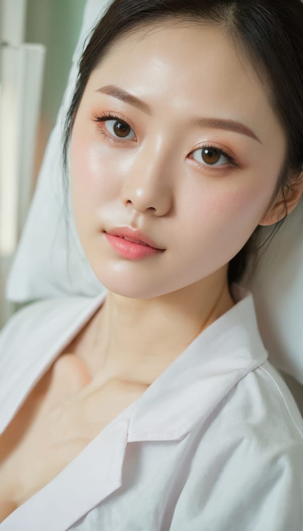 Tags: 21872187, SDXL
{"3": {"inputs": {"seed": 498278991933797, "steps": 32, "cfg": 5.78, "sampler_name": "dpmpp_2m", "scheduler": "karras", "denoise": 1.0, "model": ["27", 0], "positive": ["6", 0], "negative": ["7", 0], "latent_image": ["5", 0]}, "class_type": "KSampler"}, "4": {"inputs": {"ckpt_name": "juggernautxl.safetensors"}, "class_type": "CheckpointLoaderSimple"}, "5": {"inputs": {"width": 768, "height": 1344, "batch_size": 1}, "class_type": "EmptyLatentImage"}, "6": {"inputs": {"text": "27 year old girl, (irish:1.12), (taiwanese:1.12), (korean:1.06), (ukrainian:1.12), (pale skin:1.05), (double eyelids:1.08), (slim:1.11), (beautiful eyes:0.95), (seductive facial expression:1.05), (detailed face:1.10), (sexy lips:1.05), (temptress:1.09), (seductive pose:1.03), (blush:1.12), (cute:0.98), (idol:1.09), (in a seductive pose:1.12), (large perky breasts:1.04), (cleavage:1.10), (thigh gap:0.96), (nurse in uniform:1.02) working in a hospital ward, (textured skin:1.04), (portra:1.08), (soft lighting:1.04), (RAW:1.04), (film:1.04), (natural looking skin:1.03), (candid cinema:1.01), (skin fuzz:1.05), (detailed skin:1.01)", "clip": ["27", 1]}, "class_type": "CLIPTextEncode"}, "7": {"inputs": {"text": "(open mouth:1.14), (low resolution:1.07), (watermark:1.05), (bad hands:1.14), (worst quality:1.13), (twisted:1.13)", "clip": ["27", 1]}, "class_type": "CLIPTextEncode"}, "8": {"inputs": {"samples": ["3", 0], "vae": ["4", 2]}, "class_type": "VAEDecode"}, "25": {"inputs": {"lora_name": "nudify_xl.safetensors", "strength_model": 0.24, "strength_clip": 0.03, "model": ["4", 0], "clip": ["4", 1]}, "class_type": "LoraLoader"}, "26": {"inputs": {"lora_name": "shirtlift_SDXL_v2.safetensors", "strength_model": 0.05, "strength_clip": 0.17, "model": ["25", 0], "clip": ["25", 1]}, "class_type": "LoraLoader"}, "27": {"inputs": {"lora_name": "PerfectEyesXL.safetensors", "strength_model": 0.02, "strength_clip": 0.12, "model": ["26", 0], "clip": ["26", 1]}, "class_type": "LoraLoader"}, "30": {"inputs": {"model_name": "4x_NMKD-Superscale-SP_178000_G.pth"}, "class_type": "UpscaleModelLoader"}, "31": {"inputs": {"upscale_model": ["30", 0], "image": ["8", 0]}, "class_type": "ImageUpscaleWithModel"}, "32": {"inputs": {"upscale_method": "lanczos", "scale_by": 0.5, "image": ["31", 0]}, "class_type": "ImageScaleBy"}, "33": {"inputs": {"pixels": ["32", 0], "vae": ["4", 2]}, "class_type": "VAEEncode"}, "34": {"inputs": {"seed": 498278991933797, "steps": 32, "cfg": 5.78, "sampler_name": "dpmpp_2m", "scheduler": "karras", "denoise": 0.3, "model": ["27", 0], "positive": ["6", 0], "negative": ["7", 0], "latent_image": ["33", 0]}, "class_type": "KSampler"}, "36": {"inputs": {"samples": ["34", 0], "vae": ["4", 2]}, "class_type": "VAEDecode"}, "39": {"inputs": {"filename_prefix": "comfyapi-1732752006050", "images": ["36", 0]}, "class_type": "SaveImage"}}