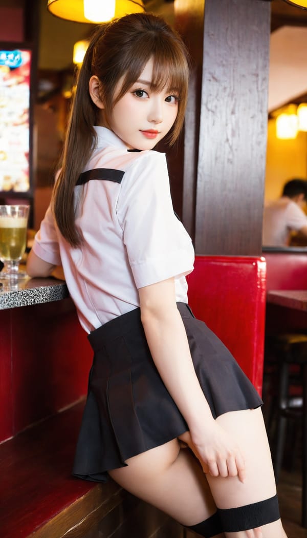 Tags: 21872187, SDXL
{"3": {"inputs": {"seed": 388660013105258, "steps": 32, "cfg": 7.09, "sampler_name": "dpmpp_2m", "scheduler": "karras", "denoise": 1.0, "model": ["27", 0], "positive": ["6", 0], "negative": ["7", 0], "latent_image": ["5", 0]}, "class_type": "KSampler"}, "4": {"inputs": {"ckpt_name": "helloworldxl.safetensors"}, "class_type": "CheckpointLoaderSimple"}, "5": {"inputs": {"width": 768, "height": 1344, "batch_size": 1}, "class_type": "EmptyLatentImage"}, "6": {"inputs": {"text": "20 year old girl, (japanese:1.04), (beautiful eyes:1.02), (seductive pose:1.13), (seductive facial expression:1.10), (blush:1.08), (detailed face:1.11), (sexy lips:1.01), (cute:1.08), (double eyelids:0.96), (slim:1.08), (idol:0.95), (eyelashes:1.08), (temptress:0.95), (pale skin:1.12), (perky ass:1.10), (exposed ass:1.12), (looking back:1.13), (sexy ass:1.07), (thigh gap:0.98), (a waitress in uniform:1.11) working at a restaurant, (textured skin:1.07), (soft lighting:1.00), (portra:1.01), (natural looking skin:1.07), (skin fuzz:1.08), (RAW:1.02), (candid cinema:1.05), (detailed skin:1.05), (film:1.03)", "clip": ["27", 1]}, "class_type": "CLIPTextEncode"}, "7": {"inputs": {"text": "(bad hands:1.09), (open mouth:1.12), (distorted:1.13), (low resolution:1.06), (worst quality:1.11), (twisted:1.08), (watermark:1.10)", "clip": ["27", 1]}, "class_type": "CLIPTextEncode"}, "8": {"inputs": {"samples": ["3", 0], "vae": ["4", 2]}, "class_type": "VAEDecode"}, "25": {"inputs": {"lora_name": "nudify_xl.safetensors", "strength_model": 0.07, "strength_clip": 0.36, "model": ["4", 0], "clip": ["4", 1]}, "class_type": "LoraLoader"}, "26": {"inputs": {"lora_name": "shirtlift_SDXL_v2.safetensors", "strength_model": 0.15, "strength_clip": 0.07, "model": ["25", 0], "clip": ["25", 1]}, "class_type": "LoraLoader"}, "27": {"inputs": {"lora_name": "PerfectEyesXL.safetensors", "strength_model": 0.16, "strength_clip": 0.03, "model": ["26", 0], "clip": ["26", 1]}, "class_type": "LoraLoader"}, "30": {"inputs": {"model_name": "4x_NMKD-Superscale-SP_178000_G.pth"}, "class_type": "UpscaleModelLoader"}, "31": {"inputs": {"upscale_model": ["30", 0], "image": ["8", 0]}, "class_type": "ImageUpscaleWithModel"}, "32": {"inputs": {"upscale_method": "lanczos", "scale_by": 0.5, "image": ["31", 0]}, "class_type": "ImageScaleBy"}, "33": {"inputs": {"pixels": ["32", 0], "vae": ["4", 2]}, "class_type": "VAEEncode"}, "34": {"inputs": {"seed": 388660013105258, "steps": 32, "cfg": 7.09, "sampler_name": "dpmpp_2m", "scheduler": "karras", "denoise": 0.3, "model": ["27", 0], "positive": ["6", 0], "negative": ["7", 0], "latent_image": ["33", 0]}, "class_type": "KSampler"}, "36": {"inputs": {"samples": ["34", 0], "vae": ["4", 2]}, "class_type": "VAEDecode"}, "39": {"inputs": {"filename_prefix": "comfyapi-1716791977791", "images": ["36", 0]}, "class_type": "SaveImage"}}