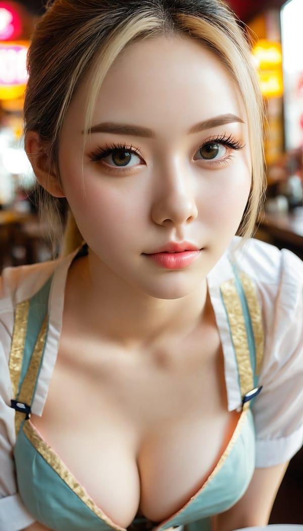 Tags: 21872187, SDXL
{"3": {"inputs": {"seed": 890122571743075, "steps": 32, "cfg": 6.88, "sampler_name": "dpmpp_2m", "scheduler": "karras", "denoise": 1.0, "model": ["27", 0], "positive": ["6", 0], "negative": ["7", 0], "latent_image": ["5", 0]}, "class_type": "KSampler"}, "4": {"inputs": {"ckpt_name": "juggernautxl.safetensors"}, "class_type": "CheckpointLoaderSimple"}, "5": {"inputs": {"width": 768, "height": 1344, "batch_size": 1}, "class_type": "EmptyLatentImage"}, "6": {"inputs": {"text": "27 year old girl, (cute:1.12), (eyelashes:1.00), (seductive pose:1.11), (pale skin:1.07), (beautiful eyes:1.02), (blush:1.01), (seductive facial expression:1.08), (idol:1.09), (slim:1.12), (double eyelids:1.12), (detailed face:1.10), (temptress:1.06), (on all fours:1.00), (spreading ass cheeks:0.96), (from behind:1.11), (backboob:0.98), (a waitress in uniform:1.12) working at a restaurant, (RAW:1.09), (detailed skin:1.00), (portra:1.01), (soft lighting:1.07), (natural looking skin:1.01), (candid cinema:1.06), (film:1.00), (skin fuzz:1.08)", "clip": ["27", 1]}, "class_type": "CLIPTextEncode"}, "7": {"inputs": {"text": "(distorted:1.08), (bad hands:1.09), (low resolution:1.13), (twisted:1.10), (watermark:1.14), (open mouth:1.12), (worst quality:1.09)", "clip": ["27", 1]}, "class_type": "CLIPTextEncode"}, "8": {"inputs": {"samples": ["3", 0], "vae": ["4", 2]}, "class_type": "VAEDecode"}, "25": {"inputs": {"lora_name": "nudify_xl.safetensors", "strength_model": 0.24, "strength_clip": 0.16, "model": ["4", 0], "clip": ["4", 1]}, "class_type": "LoraLoader"}, "26": {"inputs": {"lora_name": "shirtlift_SDXL_v2.safetensors", "strength_model": 0.12, "strength_clip": 0.02, "model": ["25", 0], "clip": ["25", 1]}, "class_type": "LoraLoader"}, "27": {"inputs": {"lora_name": "PerfectEyesXL.safetensors", "strength_model": 0.14, "strength_clip": 0.16, "model": ["26", 0], "clip": ["26", 1]}, "class_type": "LoraLoader"}, "30": {"inputs": {"model_name": "4x_NMKD-Superscale-SP_178000_G.pth"}, "class_type": "UpscaleModelLoader"}, "31": {"inputs": {"upscale_model": ["30", 0], "image": ["8", 0]}, "class_type": "ImageUpscaleWithModel"}, "32": {"inputs": {"upscale_method": "lanczos", "scale_by": 0.5, "image": ["31", 0]}, "class_type": "ImageScaleBy"}, "33": {"inputs": {"pixels": ["32", 0], "vae": ["4", 2]}, "class_type": "VAEEncode"}, "34": {"inputs": {"seed": 890122571743075, "steps": 32, "cfg": 6.88, "sampler_name": "dpmpp_2m", "scheduler": "karras", "denoise": 0.3, "model": ["27", 0], "positive": ["6", 0], "negative": ["7", 0], "latent_image": ["33", 0]}, "class_type": "KSampler"}, "36": {"inputs": {"samples": ["34", 0], "vae": ["4", 2]}, "class_type": "VAEDecode"}, "39": {"inputs": {"filename_prefix": "comfyapi-1716044568803", "images": ["36", 0]}, "class_type": "SaveImage"}}