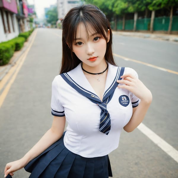 Tags: 21872187, SDXL
{"3": {"inputs": {"seed": 652476241164575, "steps": 64, "cfg": 5.41, "sampler_name": "dpmpp_2m", "scheduler": "karras", "denoise": 1.0, "model": ["27", 0], "positive": ["6", 0], "negative": ["7", 0], "latent_image": ["5", 0]}, "class_type": "KSampler"}, "4": {"inputs": {"ckpt_name": "helloworldxl.safetensors"}, "class_type": "CheckpointLoaderSimple"}, "5": {"inputs": {"width": 1024, "height": 1024, "batch_size": 1}, "class_type": "EmptyLatentImage"}, "6": {"inputs": {"text": "22 year old girl, (korean:1.05), (chinese:1.08), (seductive pose:1.11), (cute:1.02), (blush:0.99), (seductive facial expression:1.10), (pale skin:1.05), (slim:1.08), (idol:1.00), (double eyelids:1.14), (sexy lips:0.97), (beautiful eyes:1.12), (temptress:1.14), (detailed face:1.07), (in a seductive pose:1.01), (large perky breasts:1.04), (cleavage:0.95), (thigh gap:0.95), (school uniform:1.13), choker, busy street, (detailed skin:1.03), (skin fuzz:1.00), (textured skin:1.06), (candid cinema:1.08), (RAW:1.04), (natural looking skin:1.09), (soft lighting:1.03), (portra:1.00), (film:1.07)", "clip": ["27", 1]}, "class_type": "CLIPTextEncode"}, "7": {"inputs": {"text": "(twisted:1.14), (low resolution:1.11), (worst quality:1.13), (open mouth:1.08), (bad hands:1.09), (distorted:1.06), (watermark:1.12)", "clip": ["27", 1]}, "class_type": "CLIPTextEncode"}, "8": {"inputs": {"samples": ["3", 0], "vae": ["4", 2]}, "class_type": "VAEDecode"}, "25": {"inputs": {"lora_name": "nudify_xl.safetensors", "strength_model": 0.38, "strength_clip": 0.33, "model": ["4", 0], "clip": ["4", 1]}, "class_type": "LoraLoader"}, "26": {"inputs": {"lora_name": "shirtlift_SDXL_v2.safetensors", "strength_model": 0.08, "strength_clip": 0.0, "model": ["25", 0], "clip": ["25", 1]}, "class_type": "LoraLoader"}, "27": {"inputs": {"lora_name": "PerfectEyesXL.safetensors", "strength_model": 0.06, "strength_clip": 0.0, "model": ["26", 0], "clip": ["26", 1]}, "class_type": "LoraLoader"}, "30": {"inputs": {"model_name": "4x_NMKD-Superscale-SP_178000_G.pth"}, "class_type": "UpscaleModelLoader"}, "31": {"inputs": {"upscale_model": ["30", 0], "image": ["8", 0]}, "class_type": "ImageUpscaleWithModel"}, "32": {"inputs": {"upscale_method": "lanczos", "scale_by": 0.5, "image": ["31", 0]}, "class_type": "ImageScaleBy"}, "33": {"inputs": {"pixels": ["32", 0], "vae": ["4", 2]}, "class_type": "VAEEncode"}, "34": {"inputs": {"seed": 652476241164575, "steps": 64, "cfg": 5.41, "sampler_name": "dpmpp_2m", "scheduler": "karras", "denoise": 0.3, "model": ["27", 0], "positive": ["6", 0], "negative": ["7", 0], "latent_image": ["33", 0]}, "class_type": "KSampler"}, "36": {"inputs": {"samples": ["34", 0], "vae": ["4", 2]}, "class_type": "VAEDecode"}, "39": {"inputs": {"filename_prefix": "comfyapi-1712803553932", "images": ["36", 0]}, "class_type": "SaveImage"}}