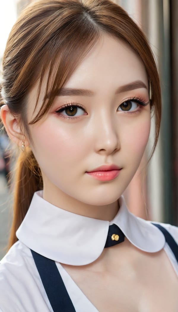 Tags: 21872187, SDXL
{"3": {"inputs": {"seed": 730159950344248, "steps": 32, "cfg": 7.01, "sampler_name": "dpmpp_2m", "scheduler": "karras", "denoise": 1.0, "model": ["27", 0], "positive": ["6", 0], "negative": ["7", 0], "latent_image": ["5", 0]}, "class_type": "KSampler"}, "4": {"inputs": {"ckpt_name": "juggernautXL_v8Rundiffusion.safetensors"}, "class_type": "CheckpointLoaderSimple"}, "5": {"inputs": {"width": 768, "height": 1344, "batch_size": 1}, "class_type": "EmptyLatentImage"}, "6": {"inputs": {"text": "25 year old girl, (ukrainian:1.11), (korean:1.06), (irish:1.00), (eyelashes:0.98), (blush:1.10), (pale skin:1.14), (detailed face:1.02), (seductive pose:1.11), (temptress:1.06), (idol:1.11), (seductive facial expression:1.08), (double eyelids:1.13), (slim:1.09), (cute:1.04), (beautiful eyes:0.96), (sexy lips:0.98), (in a seductive pose:1.14), (large perky breasts:1.09), (cleavage:0.97), (thigh gap:1.00), (school uniform:1.08), choker, busy street, (natural looking skin:1.03), (candid cinema:1.08), (portra:1.05), (detailed skin:1.00), (textured skin:1.09), (skin fuzz:1.03), (film:1.07), (RAW:1.01), (soft lighting:1.09)", "clip": ["27", 1]}, "class_type": "CLIPTextEncode"}, "7": {"inputs": {"text": "(distorted:1.12), (twisted:1.07), (low resolution:1.07), (worst quality:1.07), (watermark:1.10), (open mouth:1.14), (bad hands:1.11)", "clip": ["27", 1]}, "class_type": "CLIPTextEncode"}, "8": {"inputs": {"samples": ["3", 0], "vae": ["4", 2]}, "class_type": "VAEDecode"}, "25": {"inputs": {"lora_name": "nudify_xl.safetensors", "strength_model": 0.27, "strength_clip": 0.06, "model": ["4", 0], "clip": ["4", 1]}, "class_type": "LoraLoader"}, "26": {"inputs": {"lora_name": "shirtlift_SDXL_v2.safetensors", "strength_model": 0.12, "strength_clip": 0.07, "model": ["25", 0], "clip": ["25", 1]}, "class_type": "LoraLoader"}, "27": {"inputs": {"lora_name": "PerfectEyesXL.safetensors", "strength_model": 0.18, "strength_clip": 0.18, "model": ["26", 0], "clip": ["26", 1]}, "class_type": "LoraLoader"}, "30": {"inputs": {"model_name": "4x_NMKD-Superscale-SP_178000_G.pth"}, "class_type": "UpscaleModelLoader"}, "31": {"inputs": {"upscale_model": ["30", 0], "image": ["8", 0]}, "class_type": "ImageUpscaleWithModel"}, "32": {"inputs": {"upscale_method": "lanczos", "scale_by": 0.5, "image": ["31", 0]}, "class_type": "ImageScaleBy"}, "33": {"inputs": {"pixels": ["32", 0], "vae": ["4", 2]}, "class_type": "VAEEncode"}, "34": {"inputs": {"seed": 730159950344248, "steps": 32, "cfg": 7.01, "sampler_name": "dpmpp_2m", "scheduler": "karras", "denoise": 0.3, "model": ["27", 0], "positive": ["6", 0], "negative": ["7", 0], "latent_image": ["33", 0]}, "class_type": "KSampler"}, "36": {"inputs": {"samples": ["34", 0], "vae": ["4", 2]}, "class_type": "VAEDecode"}, "39": {"inputs": {"filename_prefix": "comfyapi-1708200019444", "images": ["36", 0]}, "class_type": "SaveImage"}}