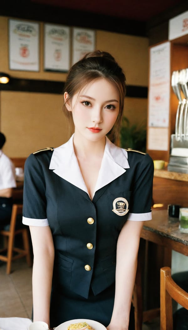 Tags: 21872187, SDXL
{"3": {"inputs": {"seed": 500746975978116, "steps": 64, "cfg": 6.01, "sampler_name": "dpmpp_2m", "scheduler": "karras", "denoise": 1.0, "model": ["27", 0], "positive": ["6", 0], "negative": ["7", 0], "latent_image": ["5", 0]}, "class_type": "KSampler"}, "4": {"inputs": {"ckpt_name": "leosamsHelloworldSDXL_helloworldSDXL32DPO.safetensors"}, "class_type": "CheckpointLoaderSimple"}, "5": {"inputs": {"width": 768, "height": 1344, "batch_size": 1}, "class_type": "EmptyLatentImage"}, "6": {"inputs": {"text": "25 year old girl, (blush:1.00), (eyelashes:0.97), (detailed face:1.01), (double eyelids:0.95), (slim:1.11), (seductive facial expression:1.06), (pale skin:1.08), (idol:1.02), (beautiful eyes:0.97), (cute:0.98), (seductive pose:0.98), (temptress:1.14), (sexy lips:0.98), (in a seductive pose:1.12), (large perky breasts:1.00), (cleavage:0.95), (thigh gap:0.95), (a waitress in uniform:1.13) working at a restaurant, (film:1.00), (portra:1.02), (RAW:1.05), (skin fuzz:1.07), (soft lighting:1.05), (candid cinema:1.00), (textured skin:1.00), (detailed skin:1.02), (natural looking skin:1.01)", "clip": ["27", 1]}, "class_type": "CLIPTextEncode"}, "7": {"inputs": {"text": "(low resolution:1.09), (open mouth:1.09), (bad hands:1.12), (distorted:1.05), (worst quality:1.08), (watermark:1.13), (twisted:1.06)", "clip": ["27", 1]}, "class_type": "CLIPTextEncode"}, "8": {"inputs": {"samples": ["3", 0], "vae": ["4", 2]}, "class_type": "VAEDecode"}, "25": {"inputs": {"lora_name": "nudify_xl.safetensors", "strength_model": 0.1, "strength_clip": 0.01, "model": ["4", 0], "clip": ["4", 1]}, "class_type": "LoraLoader"}, "26": {"inputs": {"lora_name": "shirtlift_SDXL_v2.safetensors", "strength_model": 0.01, "strength_clip": 0.02, "model": ["25", 0], "clip": ["25", 1]}, "class_type": "LoraLoader"}, "27": {"inputs": {"lora_name": "PerfectEyesXL.safetensors", "strength_model": 0.12, "strength_clip": 0.0, "model": ["26", 0], "clip": ["26", 1]}, "class_type": "LoraLoader"}, "30": {"inputs": {"model_name": "4x_NMKD-Superscale-SP_178000_G.pth"}, "class_type": "UpscaleModelLoader"}, "31": {"inputs": {"upscale_model": ["30", 0], "image": ["8", 0]}, "class_type": "ImageUpscaleWithModel"}, "32": {"inputs": {"upscale_method": "lanczos", "scale_by": 0.5, "image": ["31", 0]}, "class_type": "ImageScaleBy"}, "33": {"inputs": {"pixels": ["32", 0], "vae": ["4", 2]}, "class_type": "VAEEncode"}, "34": {"inputs": {"seed": 500746975978116, "steps": 64, "cfg": 6.01, "sampler_name": "dpmpp_2m", "scheduler": "karras", "denoise": 0.3, "model": ["27", 0], "positive": ["6", 0], "negative": ["7", 0], "latent_image": ["33", 0]}, "class_type": "KSampler"}, "36": {"inputs": {"samples": ["34", 0], "vae": ["4", 2]}, "class_type": "VAEDecode"}, "39": {"inputs": {"filename_prefix": "comfyapi-1707687487816", "images": ["36", 0]}, "class_type": "SaveImage"}}