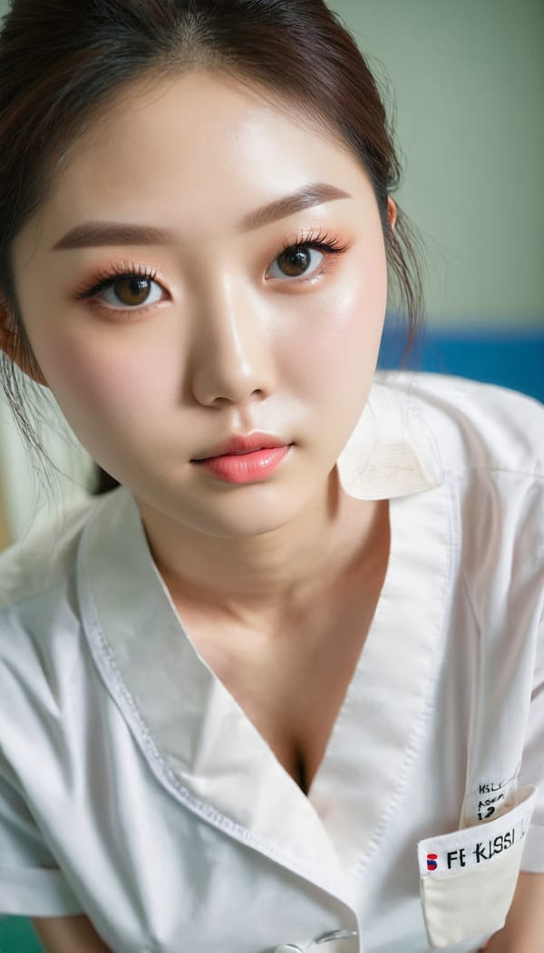 Tags: 21872187, SDXL
{"3": {"inputs": {"seed": 288923177528261, "steps": 32, "cfg": 7.06, "sampler_name": "dpmpp_2m", "scheduler": "karras", "denoise": 1.0, "model": ["27", 0], "positive": ["6", 0], "negative": ["7", 0], "latent_image": ["5", 0]}, "class_type": "KSampler"}, "4": {"inputs": {"ckpt_name": "juggernautxl.safetensors"}, "class_type": "CheckpointLoaderSimple"}, "5": {"inputs": {"width": 768, "height": 1344, "batch_size": 1}, "class_type": "EmptyLatentImage"}, "6": {"inputs": {"text": "27 year old girl, (korean:1.13), (beautiful eyes:1.13), (double eyelids:1.11), (detailed face:0.96), (eyelashes:1.14), (slim:1.04), (pale skin:1.04), (seductive pose:1.07), (temptress:1.01), (sexy lips:1.06), (cute:1.07), (idol:1.08), (blush:1.14), (seductive facial expression:1.07), (on all fours:1.06), (spreading ass cheeks:1.11), (from behind:0.98), (backboob:1.11), (nurse in uniform:1.03) working in a hospital ward, (skin fuzz:1.08), (natural looking skin:1.04), (textured skin:1.04), (candid cinema:1.07), (RAW:1.09), (detailed skin:1.03), (soft lighting:1.03), (film:1.01), (portra:1.06)", "clip": ["27", 1]}, "class_type": "CLIPTextEncode"}, "7": {"inputs": {"text": "(low resolution:1.12), (twisted:1.10), (distorted:1.11), (open mouth:1.11), (watermark:1.09), (bad hands:1.13), (worst quality:1.13)", "clip": ["27", 1]}, "class_type": "CLIPTextEncode"}, "8": {"inputs": {"samples": ["3", 0], "vae": ["4", 2]}, "class_type": "VAEDecode"}, "25": {"inputs": {"lora_name": "nudify_xl.safetensors", "strength_model": 0.32, "strength_clip": 0.36, "model": ["4", 0], "clip": ["4", 1]}, "class_type": "LoraLoader"}, "26": {"inputs": {"lora_name": "shirtlift_SDXL_v2.safetensors", "strength_model": 0.14, "strength_clip": 0.1, "model": ["25", 0], "clip": ["25", 1]}, "class_type": "LoraLoader"}, "27": {"inputs": {"lora_name": "PerfectEyesXL.safetensors", "strength_model": 0.07, "strength_clip": 0.17, "model": ["26", 0], "clip": ["26", 1]}, "class_type": "LoraLoader"}, "30": {"inputs": {"model_name": "4x_NMKD-Superscale-SP_178000_G.pth"}, "class_type": "UpscaleModelLoader"}, "31": {"inputs": {"upscale_model": ["30", 0], "image": ["8", 0]}, "class_type": "ImageUpscaleWithModel"}, "32": {"inputs": {"upscale_method": "lanczos", "scale_by": 0.5, "image": ["31", 0]}, "class_type": "ImageScaleBy"}, "33": {"inputs": {"pixels": ["32", 0], "vae": ["4", 2]}, "class_type": "VAEEncode"}, "34": {"inputs": {"seed": 288923177528261, "steps": 32, "cfg": 7.06, "sampler_name": "dpmpp_2m", "scheduler": "karras", "denoise": 0.3, "model": ["27", 0], "positive": ["6", 0], "negative": ["7", 0], "latent_image": ["33", 0]}, "class_type": "KSampler"}, "36": {"inputs": {"samples": ["34", 0], "vae": ["4", 2]}, "class_type": "VAEDecode"}, "39": {"inputs": {"filename_prefix": "comfyapi-1731277062613", "images": ["36", 0]}, "class_type": "SaveImage"}}