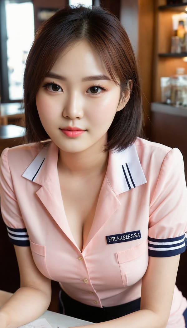 Tags: 21872187, SDXL
{"3": {"inputs": {"seed": 385886437883561, "steps": 64, "cfg": 5.58, "sampler_name": "dpmpp_2m", "scheduler": "karras", "denoise": 1.0, "model": ["27", 0], "positive": ["6", 0], "negative": ["7", 0], "latent_image": ["5", 0]}, "class_type": "KSampler"}, "4": {"inputs": {"ckpt_name": "juggernautXL_v8Rundiffusion.safetensors"}, "class_type": "CheckpointLoaderSimple"}, "5": {"inputs": {"width": 768, "height": 1344, "batch_size": 1}, "class_type": "EmptyLatentImage"}, "6": {"inputs": {"text": "26 year old girl, (korean:1.07), (blush:1.09), (detailed face:0.99), (beautiful eyes:1.00), (slim:1.01), (double eyelids:1.01), (seductive facial expression:1.04), (sexy lips:0.99), (pale skin:1.12), (eyelashes:1.13), (temptress:0.99), (idol:1.07), (cute:1.12), (seductive pose:1.04), (in a seductive pose:1.11), (large perky breasts:1.08), (cleavage:1.13), (thigh gap:0.99), (a waitress in uniform:1.12) working at a restaurant, (portra:1.00), (skin fuzz:1.09), (detailed skin:1.00), (candid cinema:1.03), (film:1.02), (RAW:1.06), (textured skin:1.07), (natural looking skin:1.07), (soft lighting:1.04)", "clip": ["27", 1]}, "class_type": "CLIPTextEncode"}, "7": {"inputs": {"text": "(twisted:1.08), (bad hands:1.14), (open mouth:1.10), (low resolution:1.07), (distorted:1.06), (worst quality:1.10), (watermark:1.10)", "clip": ["27", 1]}, "class_type": "CLIPTextEncode"}, "8": {"inputs": {"samples": ["3", 0], "vae": ["4", 2]}, "class_type": "VAEDecode"}, "25": {"inputs": {"lora_name": "nudify_xl.safetensors", "strength_model": 0.26, "strength_clip": 0.19, "model": ["4", 0], "clip": ["4", 1]}, "class_type": "LoraLoader"}, "26": {"inputs": {"lora_name": "shirtlift_SDXL_v2.safetensors", "strength_model": 0.12, "strength_clip": 0.08, "model": ["25", 0], "clip": ["25", 1]}, "class_type": "LoraLoader"}, "27": {"inputs": {"lora_name": "PerfectEyesXL.safetensors", "strength_model": 0.03, "strength_clip": 0.08, "model": ["26", 0], "clip": ["26", 1]}, "class_type": "LoraLoader"}, "30": {"inputs": {"model_name": "4x_NMKD-Superscale-SP_178000_G.pth"}, "class_type": "UpscaleModelLoader"}, "31": {"inputs": {"upscale_model": ["30", 0], "image": ["8", 0]}, "class_type": "ImageUpscaleWithModel"}, "32": {"inputs": {"upscale_method": "lanczos", "scale_by": 0.5, "image": ["31", 0]}, "class_type": "ImageScaleBy"}, "33": {"inputs": {"pixels": ["32", 0], "vae": ["4", 2]}, "class_type": "VAEEncode"}, "34": {"inputs": {"seed": 385886437883561, "steps": 64, "cfg": 5.58, "sampler_name": "dpmpp_2m", "scheduler": "karras", "denoise": 0.3, "model": ["27", 0], "positive": ["6", 0], "negative": ["7", 0], "latent_image": ["33", 0]}, "class_type": "KSampler"}, "36": {"inputs": {"samples": ["34", 0], "vae": ["4", 2]}, "class_type": "VAEDecode"}, "39": {"inputs": {"filename_prefix": "comfyapi-1707920684951", "images": ["36", 0]}, "class_type": "SaveImage"}}