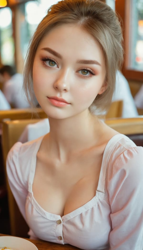 Tags: 21872187, SDXL
{"3": {"inputs": {"seed": 895055429130977, "steps": 64, "cfg": 5.12, "sampler_name": "dpmpp_2m", "scheduler": "karras", "denoise": 1.0, "model": ["27", 0], "positive": ["6", 0], "negative": ["7", 0], "latent_image": ["5", 0]}, "class_type": "KSampler"}, "4": {"inputs": {"ckpt_name": "juggernautxl.safetensors"}, "class_type": "CheckpointLoaderSimple"}, "5": {"inputs": {"width": 768, "height": 1344, "batch_size": 1}, "class_type": "EmptyLatentImage"}, "6": {"inputs": {"text": "18 year old girl, (ukrainian:1.13), (russian:1.12), (beautiful eyes:1.01), (seductive pose:0.99), (blush:1.10), (idol:1.11), (seductive facial expression:1.12), (slim:1.11), (temptress:1.01), (eyelashes:1.12), (sexy lips:0.99), (pale skin:1.00), (double eyelids:1.10), (cute:0.98), (detailed face:1.14), (in a seductive pose:1.08), (large perky breasts:0.96), (cleavage:1.00), (thigh gap:1.04), (a waitress in uniform:1.00) working at a restaurant, (natural looking skin:1.01), (detailed skin:1.07), (candid cinema:1.09), (RAW:1.01), (textured skin:1.03), (film:1.09), (soft lighting:1.02), (portra:1.01), (skin fuzz:1.08)", "clip": ["27", 1]}, "class_type": "CLIPTextEncode"}, "7": {"inputs": {"text": "(twisted:1.14), (worst quality:1.14), (open mouth:1.12), (watermark:1.08), (distorted:1.14), (low resolution:1.05), (bad hands:1.07)", "clip": ["27", 1]}, "class_type": "CLIPTextEncode"}, "8": {"inputs": {"samples": ["3", 0], "vae": ["4", 2]}, "class_type": "VAEDecode"}, "25": {"inputs": {"lora_name": "nudify_xl.safetensors", "strength_model": 0.2, "strength_clip": 0.03, "model": ["4", 0], "clip": ["4", 1]}, "class_type": "LoraLoader"}, "26": {"inputs": {"lora_name": "shirtlift_SDXL_v2.safetensors", "strength_model": 0.05, "strength_clip": 0.19, "model": ["25", 0], "clip": ["25", 1]}, "class_type": "LoraLoader"}, "27": {"inputs": {"lora_name": "PerfectEyesXL.safetensors", "strength_model": 0.15, "strength_clip": 0.13, "model": ["26", 0], "clip": ["26", 1]}, "class_type": "LoraLoader"}, "30": {"inputs": {"model_name": "4x_NMKD-Superscale-SP_178000_G.pth"}, "class_type": "UpscaleModelLoader"}, "31": {"inputs": {"upscale_model": ["30", 0], "image": ["8", 0]}, "class_type": "ImageUpscaleWithModel"}, "32": {"inputs": {"upscale_method": "lanczos", "scale_by": 0.5, "image": ["31", 0]}, "class_type": "ImageScaleBy"}, "33": {"inputs": {"pixels": ["32", 0], "vae": ["4", 2]}, "class_type": "VAEEncode"}, "34": {"inputs": {"seed": 895055429130977, "steps": 64, "cfg": 5.12, "sampler_name": "dpmpp_2m", "scheduler": "karras", "denoise": 0.3, "model": ["27", 0], "positive": ["6", 0], "negative": ["7", 0], "latent_image": ["33", 0]}, "class_type": "KSampler"}, "36": {"inputs": {"samples": ["34", 0], "vae": ["4", 2]}, "class_type": "VAEDecode"}, "39": {"inputs": {"filename_prefix": "comfyapi-1716186411624", "images": ["36", 0]}, "class_type": "SaveImage"}}