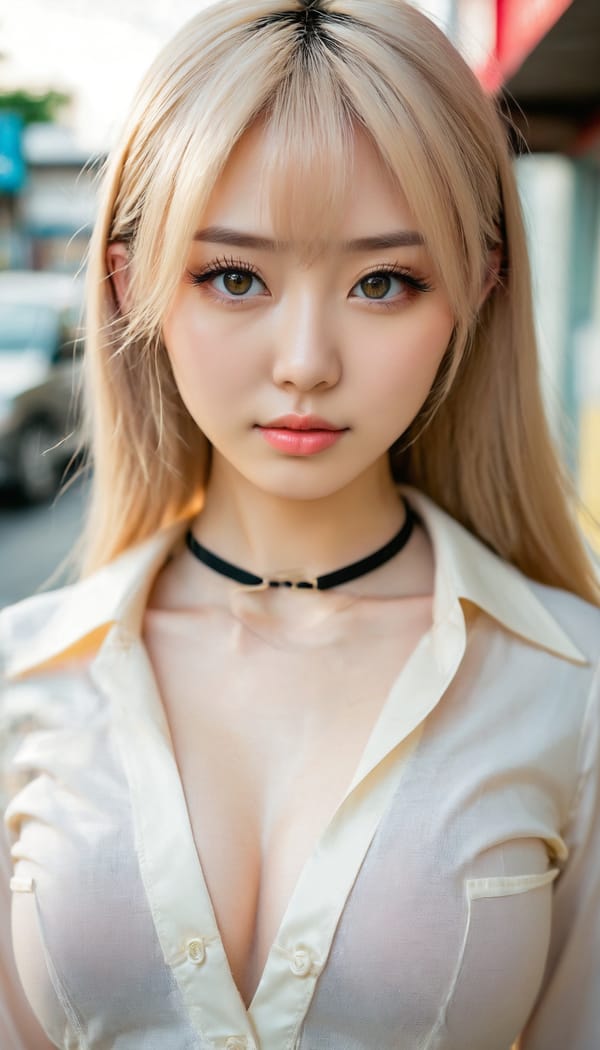 Tags: 21872187, SDXL
{"3": {"inputs": {"seed": 717648622968444, "steps": 64, "cfg": 6.88, "sampler_name": "dpmpp_2m", "scheduler": "karras", "denoise": 1.0, "model": ["27", 0], "positive": ["6", 0], "negative": ["7", 0], "latent_image": ["5", 0]}, "class_type": "KSampler"}, "4": {"inputs": {"ckpt_name": "juggernautxl.safetensors"}, "class_type": "CheckpointLoaderSimple"}, "5": {"inputs": {"width": 768, "height": 1344, "batch_size": 1}, "class_type": "EmptyLatentImage"}, "6": {"inputs": {"text": "27 year old girl, (japanese:1.11), (ukrainian:1.06), (beautiful eyes:1.14), (slim:1.12), (cute:1.14), (sexy lips:1.13), (double eyelids:0.99), (pale skin:0.96), (detailed face:1.08), (idol:1.07), (eyelashes:1.05), (temptress:0.98), (seductive pose:1.08), (blush:1.03), (on all fours:1.12), (spreading ass cheeks:1.07), (from behind:0.96), (backboob:1.09), (school uniform:1.11), choker, busy street, (RAW:1.06), (textured skin:1.01), (detailed skin:1.09), (portra:1.06), (skin fuzz:1.06), (candid cinema:1.05), (film:1.07), (natural looking skin:1.08), (soft lighting:1.07)", "clip": ["27", 1]}, "class_type": "CLIPTextEncode"}, "7": {"inputs": {"text": "(open mouth:1.12), (worst quality:1.10), (twisted:1.13), (watermark:1.08), (low resolution:1.10), (bad hands:1.08), (distorted:1.11)", "clip": ["27", 1]}, "class_type": "CLIPTextEncode"}, "8": {"inputs": {"samples": ["3", 0], "vae": ["4", 2]}, "class_type": "VAEDecode"}, "25": {"inputs": {"lora_name": "nudify_xl.safetensors", "strength_model": 0.23, "strength_clip": 0.25, "model": ["4", 0], "clip": ["4", 1]}, "class_type": "LoraLoader"}, "26": {"inputs": {"lora_name": "shirtlift_SDXL_v2.safetensors", "strength_model": 0.11, "strength_clip": 0.04, "model": ["25", 0], "clip": ["25", 1]}, "class_type": "LoraLoader"}, "27": {"inputs": {"lora_name": "PerfectEyesXL.safetensors", "strength_model": 0.19, "strength_clip": 0.14, "model": ["26", 0], "clip": ["26", 1]}, "class_type": "LoraLoader"}, "30": {"inputs": {"model_name": "4x_NMKD-Superscale-SP_178000_G.pth"}, "class_type": "UpscaleModelLoader"}, "31": {"inputs": {"upscale_model": ["30", 0], "image": ["8", 0]}, "class_type": "ImageUpscaleWithModel"}, "32": {"inputs": {"upscale_method": "lanczos", "scale_by": 0.5, "image": ["31", 0]}, "class_type": "ImageScaleBy"}, "33": {"inputs": {"pixels": ["32", 0], "vae": ["4", 2]}, "class_type": "VAEEncode"}, "34": {"inputs": {"seed": 717648622968444, "steps": 64, "cfg": 6.88, "sampler_name": "dpmpp_2m", "scheduler": "karras", "denoise": 0.3, "model": ["27", 0], "positive": ["6", 0], "negative": ["7", 0], "latent_image": ["33", 0]}, "class_type": "KSampler"}, "36": {"inputs": {"samples": ["34", 0], "vae": ["4", 2]}, "class_type": "VAEDecode"}, "39": {"inputs": {"filename_prefix": "comfyapi-1727042735899", "images": ["36", 0]}, "class_type": "SaveImage"}}