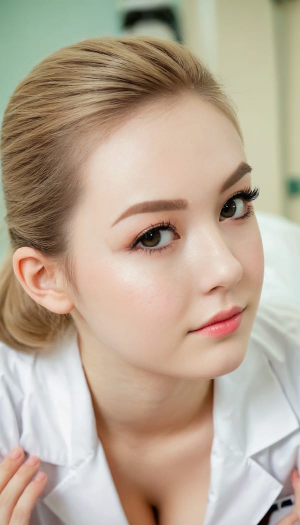 Tags: 21872187, SDXL
{"3": {"inputs": {"seed": 257393259065209, "steps": 64, "cfg": 5.83, "sampler_name": "dpmpp_2m", "scheduler": "karras", "denoise": 1.0, "model": ["27", 0], "positive": ["6", 0], "negative": ["7", 0], "latent_image": ["5", 0]}, "class_type": "KSampler"}, "4": {"inputs": {"ckpt_name": "juggernautXL_v8Rundiffusion.safetensors"}, "class_type": "CheckpointLoaderSimple"}, "5": {"inputs": {"width": 768, "height": 1344, "batch_size": 1}, "class_type": "EmptyLatentImage"}, "6": {"inputs": {"text": "21 year old girl, (seductive facial expression:0.96), (sexy lips:1.02), (blush:1.08), (eyelashes:1.08), (cute:0.99), (seductive pose:1.05), (beautiful eyes:1.09), (slim:1.07), (detailed face:0.96), (pale skin:0.98), (double eyelids:1.04), (idol:1.01), (on all fours:1.02), (spreading ass cheeks:1.10), (from behind:1.01), (backboob:0.95), (nurse in uniform:1.06) working in a hospital ward, (natural looking skin:1.03), (skin fuzz:1.04), (candid cinema:1.03), (textured skin:1.02), (detailed skin:1.06), (soft lighting:1.09), (RAW:1.04), (portra:1.03), (film:1.09)", "clip": ["27", 1]}, "class_type": "CLIPTextEncode"}, "7": {"inputs": {"text": "(watermark:1.11), (bad hands:1.12), (twisted:1.08), (low resolution:1.13), (open mouth:1.06), (distorted:1.12), (worst quality:1.06)", "clip": ["27", 1]}, "class_type": "CLIPTextEncode"}, "8": {"inputs": {"samples": ["3", 0], "vae": ["4", 2]}, "class_type": "VAEDecode"}, "25": {"inputs": {"lora_name": "nudify_xl.safetensors", "strength_model": 0.16, "strength_clip": 0.11, "model": ["4", 0], "clip": ["4", 1]}, "class_type": "LoraLoader"}, "26": {"inputs": {"lora_name": "shirtlift_SDXL_v2.safetensors", "strength_model": 0.03, "strength_clip": 0.15, "model": ["25", 0], "clip": ["25", 1]}, "class_type": "LoraLoader"}, "27": {"inputs": {"lora_name": "PerfectEyesXL.safetensors", "strength_model": 0.18, "strength_clip": 0.16, "model": ["26", 0], "clip": ["26", 1]}, "class_type": "LoraLoader"}, "30": {"inputs": {"model_name": "4x_NMKD-Superscale-SP_178000_G.pth"}, "class_type": "UpscaleModelLoader"}, "31": {"inputs": {"upscale_model": ["30", 0], "image": ["8", 0]}, "class_type": "ImageUpscaleWithModel"}, "32": {"inputs": {"upscale_method": "lanczos", "scale_by": 0.5, "image": ["31", 0]}, "class_type": "ImageScaleBy"}, "33": {"inputs": {"pixels": ["32", 0], "vae": ["4", 2]}, "class_type": "VAEEncode"}, "34": {"inputs": {"seed": 257393259065209, "steps": 64, "cfg": 5.83, "sampler_name": "dpmpp_2m", "scheduler": "karras", "denoise": 0.3, "model": ["27", 0], "positive": ["6", 0], "negative": ["7", 0], "latent_image": ["33", 0]}, "class_type": "KSampler"}, "36": {"inputs": {"samples": ["34", 0], "vae": ["4", 2]}, "class_type": "VAEDecode"}, "39": {"inputs": {"filename_prefix": "comfyapi-1707398569713", "images": ["36", 0]}, "class_type": "SaveImage"}}