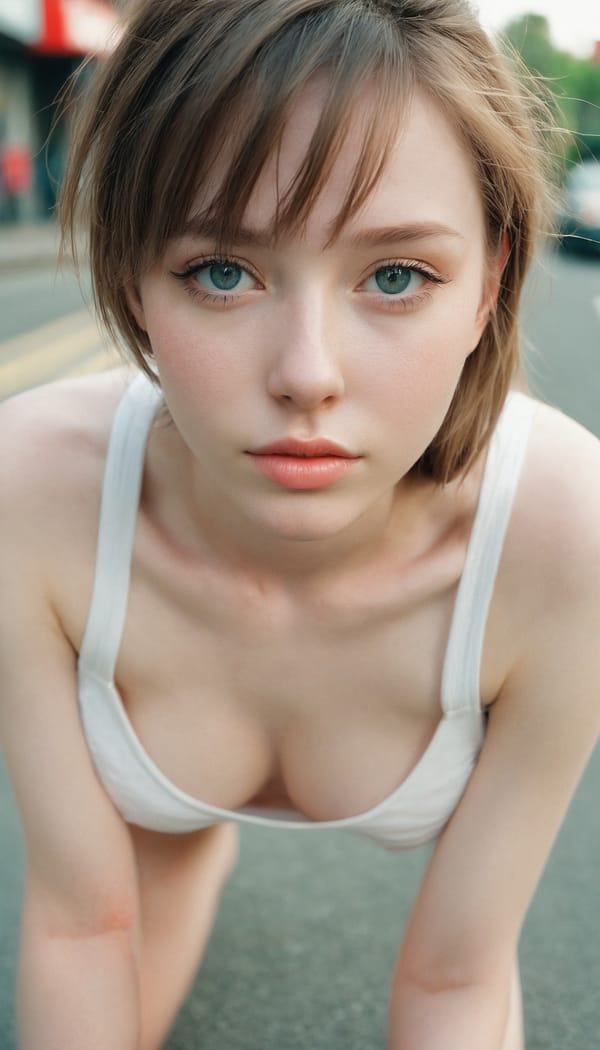 Tags: 21872187, SDXL
{"3": {"inputs": {"seed": 534945772669194, "steps": 64, "cfg": 5.33, "sampler_name": "dpmpp_2m", "scheduler": "karras", "denoise": 1.0, "model": ["27", 0], "positive": ["6", 0], "negative": ["7", 0], "latent_image": ["5", 0]}, "class_type": "KSampler"}, "4": {"inputs": {"ckpt_name": "juggernautxl.safetensors"}, "class_type": "CheckpointLoaderSimple"}, "5": {"inputs": {"width": 768, "height": 1344, "batch_size": 1}, "class_type": "EmptyLatentImage"}, "6": {"inputs": {"text": "20 year old girl, (irish:1.01), (sexy lips:0.99), (slim:1.09), (beautiful eyes:1.04), (blush:1.02), (cute:1.01), (temptress:0.96), (double eyelids:1.01), (pale skin:1.09), (seductive pose:0.98), (detailed face:1.13), (idol:1.09), (seductive facial expression:0.96), (on all fours:1.12), (spreading ass cheeks:1.02), (from behind:1.11), (backboob:0.95), (white tanktop:0.95), busy street, (textured skin:1.05), (portra:1.08), (RAW:1.07), (detailed skin:1.09), (skin fuzz:1.00), (film:1.07), (natural looking skin:1.06), (candid cinema:1.06), (soft lighting:1.04)", "clip": ["27", 1]}, "class_type": "CLIPTextEncode"}, "7": {"inputs": {"text": "(open mouth:1.11), (watermark:1.14), (low resolution:1.14), (bad hands:1.07), (twisted:1.11), (worst quality:1.05), (distorted:1.13)", "clip": ["27", 1]}, "class_type": "CLIPTextEncode"}, "8": {"inputs": {"samples": ["3", 0], "vae": ["4", 2]}, "class_type": "VAEDecode"}, "25": {"inputs": {"lora_name": "nudify_xl.safetensors", "strength_model": 0.03, "strength_clip": 0.34, "model": ["4", 0], "clip": ["4", 1]}, "class_type": "LoraLoader"}, "26": {"inputs": {"lora_name": "shirtlift_SDXL_v2.safetensors", "strength_model": 0.16, "strength_clip": 0.02, "model": ["25", 0], "clip": ["25", 1]}, "class_type": "LoraLoader"}, "27": {"inputs": {"lora_name": "PerfectEyesXL.safetensors", "strength_model": 0.04, "strength_clip": 0.02, "model": ["26", 0], "clip": ["26", 1]}, "class_type": "LoraLoader"}, "30": {"inputs": {"model_name": "4x_NMKD-Superscale-SP_178000_G.pth"}, "class_type": "UpscaleModelLoader"}, "31": {"inputs": {"upscale_model": ["30", 0], "image": ["8", 0]}, "class_type": "ImageUpscaleWithModel"}, "32": {"inputs": {"upscale_method": "lanczos", "scale_by": 0.5, "image": ["31", 0]}, "class_type": "ImageScaleBy"}, "33": {"inputs": {"pixels": ["32", 0], "vae": ["4", 2]}, "class_type": "VAEEncode"}, "34": {"inputs": {"seed": 534945772669194, "steps": 64, "cfg": 5.33, "sampler_name": "dpmpp_2m", "scheduler": "karras", "denoise": 0.3, "model": ["27", 0], "positive": ["6", 0], "negative": ["7", 0], "latent_image": ["33", 0]}, "class_type": "KSampler"}, "36": {"inputs": {"samples": ["34", 0], "vae": ["4", 2]}, "class_type": "VAEDecode"}, "39": {"inputs": {"filename_prefix": "comfyapi-1716008553111", "images": ["36", 0]}, "class_type": "SaveImage"}}