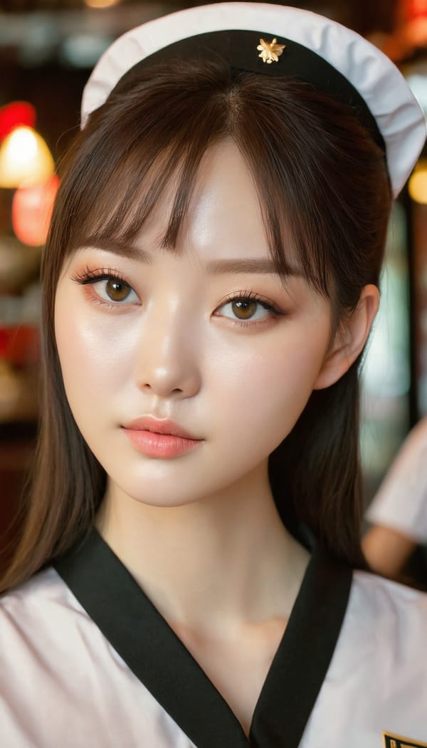 Tags: 21872187, SDXL
{"3": {"inputs": {"seed": 425204259441733, "steps": 32, "cfg": 5.74, "sampler_name": "dpmpp_2m", "scheduler": "karras", "denoise": 1.0, "model": ["27", 0], "positive": ["6", 0], "negative": ["7", 0], "latent_image": ["5", 0]}, "class_type": "KSampler"}, "4": {"inputs": {"ckpt_name": "juggernautxl.safetensors"}, "class_type": "CheckpointLoaderSimple"}, "5": {"inputs": {"width": 768, "height": 1344, "batch_size": 1}, "class_type": "EmptyLatentImage"}, "6": {"inputs": {"text": "22 year old girl, (ukrainian:0.97), (korean:0.99), (russian:1.13), (cute:1.02), (seductive facial expression:1.13), (pale skin:1.06), (slim:1.03), (double eyelids:0.99), (temptress:1.10), (detailed face:1.09), (blush:0.98), (seductive pose:1.00), (eyelashes:1.11), (beautiful eyes:0.98), (in a seductive pose:1.12), (large perky breasts:1.09), (cleavage:0.95), (thigh gap:0.96), (a waitress in uniform:1.14) working at a restaurant, (RAW:1.03), (film:1.07), (skin fuzz:1.04), (textured skin:1.01), (candid cinema:1.02), (natural looking skin:1.04), (detailed skin:1.06), (soft lighting:1.03), (portra:1.08)", "clip": ["27", 1]}, "class_type": "CLIPTextEncode"}, "7": {"inputs": {"text": "(watermark:1.07), (open mouth:1.07), (low resolution:1.12), (distorted:1.07), (bad hands:1.11), (worst quality:1.14), (twisted:1.11)", "clip": ["27", 1]}, "class_type": "CLIPTextEncode"}, "8": {"inputs": {"samples": ["3", 0], "vae": ["4", 2]}, "class_type": "VAEDecode"}, "25": {"inputs": {"lora_name": "nudify_xl.safetensors", "strength_model": 0.29, "strength_clip": 0.21, "model": ["4", 0], "clip": ["4", 1]}, "class_type": "LoraLoader"}, "26": {"inputs": {"lora_name": "shirtlift_SDXL_v2.safetensors", "strength_model": 0.03, "strength_clip": 0.14, "model": ["25", 0], "clip": ["25", 1]}, "class_type": "LoraLoader"}, "27": {"inputs": {"lora_name": "PerfectEyesXL.safetensors", "strength_model": 0.06, "strength_clip": 0.13, "model": ["26", 0], "clip": ["26", 1]}, "class_type": "LoraLoader"}, "30": {"inputs": {"model_name": "4x_NMKD-Superscale-SP_178000_G.pth"}, "class_type": "UpscaleModelLoader"}, "31": {"inputs": {"upscale_model": ["30", 0], "image": ["8", 0]}, "class_type": "ImageUpscaleWithModel"}, "32": {"inputs": {"upscale_method": "lanczos", "scale_by": 0.5, "image": ["31", 0]}, "class_type": "ImageScaleBy"}, "33": {"inputs": {"pixels": ["32", 0], "vae": ["4", 2]}, "class_type": "VAEEncode"}, "34": {"inputs": {"seed": 425204259441733, "steps": 32, "cfg": 5.74, "sampler_name": "dpmpp_2m", "scheduler": "karras", "denoise": 0.3, "model": ["27", 0], "positive": ["6", 0], "negative": ["7", 0], "latent_image": ["33", 0]}, "class_type": "KSampler"}, "36": {"inputs": {"samples": ["34", 0], "vae": ["4", 2]}, "class_type": "VAEDecode"}, "39": {"inputs": {"filename_prefix": "comfyapi-1731669327041", "images": ["36", 0]}, "class_type": "SaveImage"}}