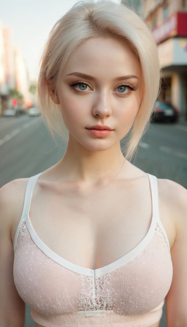 Tags: 21872187, SDXL
{"3": {"inputs": {"seed": 354745575371117, "steps": 64, "cfg": 7.27, "sampler_name": "dpmpp_2m", "scheduler": "karras", "denoise": 1.0, "model": ["27", 0], "positive": ["6", 0], "negative": ["7", 0], "latent_image": ["5", 0]}, "class_type": "KSampler"}, "4": {"inputs": {"ckpt_name": "juggernautxl.safetensors"}, "class_type": "CheckpointLoaderSimple"}, "5": {"inputs": {"width": 768, "height": 1344, "batch_size": 1}, "class_type": "EmptyLatentImage"}, "6": {"inputs": {"text": "27 year old girl, (russian:1.12), (pale skin:1.09), (beautiful eyes:1.07), (idol:0.98), (blush:1.11), (cute:1.02), (seductive pose:1.10), (eyelashes:1.08), (double eyelids:1.02), (temptress:0.95), (detailed face:1.08), (seductive facial expression:1.02), (slim:0.95), (sexy lips:0.96), (in a seductive pose:1.00), (large perky breasts:0.99), (cleavage:0.95), (thigh gap:1.03), (white tanktop:0.99), busy street, (detailed skin:1.08), (film:1.05), (textured skin:1.08), (portra:1.06), (skin fuzz:1.08), (natural looking skin:1.07), (candid cinema:1.02), (soft lighting:1.05), (RAW:1.07)", "clip": ["27", 1]}, "class_type": "CLIPTextEncode"}, "7": {"inputs": {"text": "(open mouth:1.09), (low resolution:1.05), (watermark:1.14), (bad hands:1.10), (twisted:1.08), (distorted:1.09), (worst quality:1.10)", "clip": ["27", 1]}, "class_type": "CLIPTextEncode"}, "8": {"inputs": {"samples": ["3", 0], "vae": ["4", 2]}, "class_type": "VAEDecode"}, "25": {"inputs": {"lora_name": "nudify_xl.safetensors", "strength_model": 0.02, "strength_clip": 0.34, "model": ["4", 0], "clip": ["4", 1]}, "class_type": "LoraLoader"}, "26": {"inputs": {"lora_name": "shirtlift_SDXL_v2.safetensors", "strength_model": 0.09, "strength_clip": 0.07, "model": ["25", 0], "clip": ["25", 1]}, "class_type": "LoraLoader"}, "27": {"inputs": {"lora_name": "PerfectEyesXL.safetensors", "strength_model": 0.11, "strength_clip": 0.05, "model": ["26", 0], "clip": ["26", 1]}, "class_type": "LoraLoader"}, "30": {"inputs": {"model_name": "4x_NMKD-Superscale-SP_178000_G.pth"}, "class_type": "UpscaleModelLoader"}, "31": {"inputs": {"upscale_model": ["30", 0], "image": ["8", 0]}, "class_type": "ImageUpscaleWithModel"}, "32": {"inputs": {"upscale_method": "lanczos", "scale_by": 0.5, "image": ["31", 0]}, "class_type": "ImageScaleBy"}, "33": {"inputs": {"pixels": ["32", 0], "vae": ["4", 2]}, "class_type": "VAEEncode"}, "34": {"inputs": {"seed": 354745575371117, "steps": 64, "cfg": 7.27, "sampler_name": "dpmpp_2m", "scheduler": "karras", "denoise": 0.3, "model": ["27", 0], "positive": ["6", 0], "negative": ["7", 0], "latent_image": ["33", 0]}, "class_type": "KSampler"}, "36": {"inputs": {"samples": ["34", 0], "vae": ["4", 2]}, "class_type": "VAEDecode"}, "39": {"inputs": {"filename_prefix": "comfyapi-1723716954716", "images": ["36", 0]}, "class_type": "SaveImage"}}