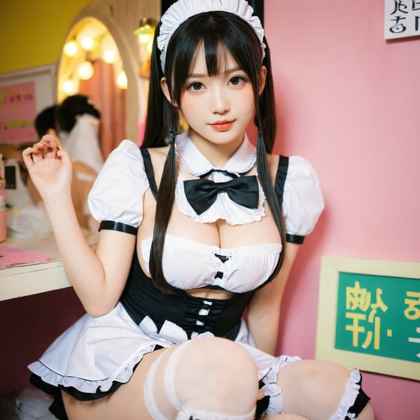 Tags: 21872187, SDXL
{"3": {"inputs": {"seed": 511726358743078, "steps": 32, "cfg": 6.23, "sampler_name": "dpmpp_2m", "scheduler": "karras", "denoise": 1.0, "model": ["27", 0], "positive": ["6", 0], "negative": ["7", 0], "latent_image": ["5", 0]}, "class_type": "KSampler"}, "4": {"inputs": {"ckpt_name": "helloworldxl.safetensors"}, "class_type": "CheckpointLoaderSimple"}, "5": {"inputs": {"width": 1024, "height": 1024, "batch_size": 1}, "class_type": "EmptyLatentImage"}, "6": {"inputs": {"text": "21 year old girl, (japanese:1.12), (taiwanese:1.04), (russian:1.06), (blush:1.07), (detailed face:1.10), (eyelashes:0.95), (sexy lips:1.14), (idol:1.05), (pale skin:1.09), (double eyelids:1.00), (seductive pose:0.96), (slim:1.01), (cute:1.07), (temptress:1.07), (in a seductive pose:0.96), (large perky breasts:1.05), (cleavage:1.07), (thigh gap:1.11), in a (skimpy maid costume:1.10) working at a maid cafe, choker, bowtie, headband, pleated skirt, (skin fuzz:1.00), (detailed skin:1.00), (textured skin:1.01), (natural looking skin:1.09), (portra:1.00), (RAW:1.09), (candid cinema:1.01), (soft lighting:1.06), (film:1.03)", "clip": ["27", 1]}, "class_type": "CLIPTextEncode"}, "7": {"inputs": {"text": "(twisted:1.05), (open mouth:1.13), (bad hands:1.05), (low resolution:1.13), (distorted:1.11), (worst quality:1.14), (watermark:1.14)", "clip": ["27", 1]}, "class_type": "CLIPTextEncode"}, "8": {"inputs": {"samples": ["3", 0], "vae": ["4", 2]}, "class_type": "VAEDecode"}, "25": {"inputs": {"lora_name": "nudify_xl.safetensors", "strength_model": 0.06, "strength_clip": 0.34, "model": ["4", 0], "clip": ["4", 1]}, "class_type": "LoraLoader"}, "26": {"inputs": {"lora_name": "shirtlift_SDXL_v2.safetensors", "strength_model": 0.12, "strength_clip": 0.05, "model": ["25", 0], "clip": ["25", 1]}, "class_type": "LoraLoader"}, "27": {"inputs": {"lora_name": "PerfectEyesXL.safetensors", "strength_model": 0.08, "strength_clip": 0.15, "model": ["26", 0], "clip": ["26", 1]}, "class_type": "LoraLoader"}, "30": {"inputs": {"model_name": "4x_NMKD-Superscale-SP_178000_G.pth"}, "class_type": "UpscaleModelLoader"}, "31": {"inputs": {"upscale_model": ["30", 0], "image": ["8", 0]}, "class_type": "ImageUpscaleWithModel"}, "32": {"inputs": {"upscale_method": "lanczos", "scale_by": 0.5, "image": ["31", 0]}, "class_type": "ImageScaleBy"}, "33": {"inputs": {"pixels": ["32", 0], "vae": ["4", 2]}, "class_type": "VAEEncode"}, "34": {"inputs": {"seed": 511726358743078, "steps": 32, "cfg": 6.23, "sampler_name": "dpmpp_2m", "scheduler": "karras", "denoise": 0.3, "model": ["27", 0], "positive": ["6", 0], "negative": ["7", 0], "latent_image": ["33", 0]}, "class_type": "KSampler"}, "36": {"inputs": {"samples": ["34", 0], "vae": ["4", 2]}, "class_type": "VAEDecode"}, "39": {"inputs": {"filename_prefix": "comfyapi-1716537133623", "images": ["36", 0]}, "class_type": "SaveImage"}}