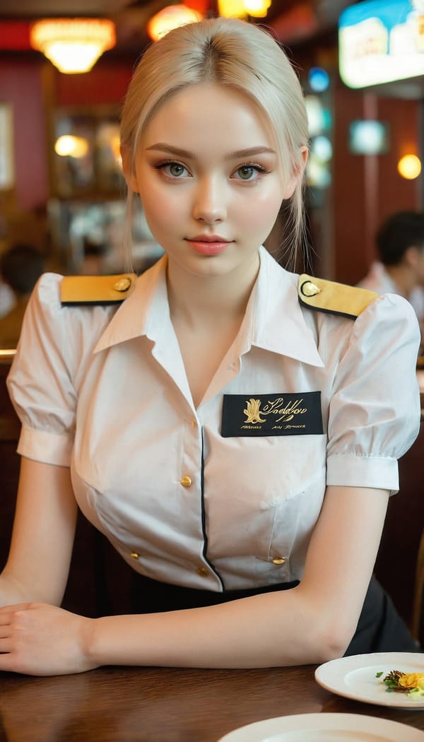 Tags: 21872187, SDXL
{"3": {"inputs": {"seed": 345519586735618, "steps": 32, "cfg": 6.94, "sampler_name": "dpmpp_2m", "scheduler": "karras", "denoise": 1.0, "model": ["27", 0], "positive": ["6", 0], "negative": ["7", 0], "latent_image": ["5", 0]}, "class_type": "KSampler"}, "4": {"inputs": {"ckpt_name": "juggernautxl.safetensors"}, "class_type": "CheckpointLoaderSimple"}, "5": {"inputs": {"width": 768, "height": 1344, "batch_size": 1}, "class_type": "EmptyLatentImage"}, "6": {"inputs": {"text": "22 year old girl, (ukrainian:0.95), (eyelashes:1.12), (sexy lips:0.97), (cute:1.13), (pale skin:1.03), (slim:1.13), (seductive facial expression:1.10), (blush:0.99), (beautiful eyes:1.00), (double eyelids:1.00), (idol:1.03), (detailed face:1.14), (in a seductive pose:1.00), (large perky breasts:0.96), (cleavage:0.98), (thigh gap:1.13), (a waitress in uniform:1.07) working at a restaurant, (candid cinema:1.05), (skin fuzz:1.03), (soft lighting:1.03), (RAW:1.09), (detailed skin:1.04), (textured skin:1.08), (film:1.03), (portra:1.05), (natural looking skin:1.05)", "clip": ["27", 1]}, "class_type": "CLIPTextEncode"}, "7": {"inputs": {"text": "(twisted:1.05), (worst quality:1.06), (open mouth:1.05), (bad hands:1.08), (low resolution:1.12), (watermark:1.11), (distorted:1.11)", "clip": ["27", 1]}, "class_type": "CLIPTextEncode"}, "8": {"inputs": {"samples": ["3", 0], "vae": ["4", 2]}, "class_type": "VAEDecode"}, "25": {"inputs": {"lora_name": "nudify_xl.safetensors", "strength_model": 0.36, "strength_clip": 0.01, "model": ["4", 0], "clip": ["4", 1]}, "class_type": "LoraLoader"}, "26": {"inputs": {"lora_name": "shirtlift_SDXL_v2.safetensors", "strength_model": 0.04, "strength_clip": 0.06, "model": ["25", 0], "clip": ["25", 1]}, "class_type": "LoraLoader"}, "27": {"inputs": {"lora_name": "PerfectEyesXL.safetensors", "strength_model": 0.13, "strength_clip": 0.08, "model": ["26", 0], "clip": ["26", 1]}, "class_type": "LoraLoader"}, "30": {"inputs": {"model_name": "4x_NMKD-Superscale-SP_178000_G.pth"}, "class_type": "UpscaleModelLoader"}, "31": {"inputs": {"upscale_model": ["30", 0], "image": ["8", 0]}, "class_type": "ImageUpscaleWithModel"}, "32": {"inputs": {"upscale_method": "lanczos", "scale_by": 0.5, "image": ["31", 0]}, "class_type": "ImageScaleBy"}, "33": {"inputs": {"pixels": ["32", 0], "vae": ["4", 2]}, "class_type": "VAEEncode"}, "34": {"inputs": {"seed": 345519586735618, "steps": 32, "cfg": 6.94, "sampler_name": "dpmpp_2m", "scheduler": "karras", "denoise": 0.3, "model": ["27", 0], "positive": ["6", 0], "negative": ["7", 0], "latent_image": ["33", 0]}, "class_type": "KSampler"}, "36": {"inputs": {"samples": ["34", 0], "vae": ["4", 2]}, "class_type": "VAEDecode"}, "39": {"inputs": {"filename_prefix": "comfyapi-1734412071791", "images": ["36", 0]}, "class_type": "SaveImage"}}