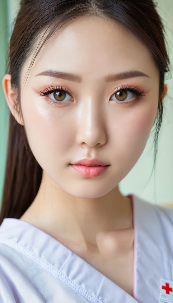 Tags: 21872187, SDXL
{"3": {"inputs": {"seed": 300082661131194, "steps": 64, "cfg": 7.57, "sampler_name": "dpmpp_2m", "scheduler": "karras", "denoise": 1.0, "model": ["27", 0], "positive": ["6", 0], "negative": ["7", 0], "latent_image": ["5", 0]}, "class_type": "KSampler"}, "4": {"inputs": {"ckpt_name": "juggernautxl.safetensors"}, "class_type": "CheckpointLoaderSimple"}, "5": {"inputs": {"width": 768, "height": 1344, "batch_size": 1}, "class_type": "EmptyLatentImage"}, "6": {"inputs": {"text": "24 year old girl, (japanese:1.14), (ukrainian:0.95), (blush:1.01), (sexy lips:0.97), (idol:1.07), (detailed face:1.03), (temptress:1.14), (cute:1.05), (seductive facial expression:0.99), (pale skin:0.97), (beautiful eyes:0.95), (double eyelids:1.06), (seductive pose:1.01), (eyelashes:1.11), (slim:1.14), (in a seductive pose:1.05), (large perky breasts:0.99), (cleavage:1.14), (thigh gap:1.01), (nurse in uniform:1.07) working in a hospital ward, (skin fuzz:1.08), (textured skin:1.08), (detailed skin:1.09), (portra:1.00), (soft lighting:1.07), (RAW:1.04), (film:1.08), (candid cinema:1.06), (natural looking skin:1.07)", "clip": ["27", 1]}, "class_type": "CLIPTextEncode"}, "7": {"inputs": {"text": "(open mouth:1.14), (worst quality:1.14), (watermark:1.11), (bad hands:1.08), (twisted:1.10), (distorted:1.06), (low resolution:1.13)", "clip": ["27", 1]}, "class_type": "CLIPTextEncode"}, "8": {"inputs": {"samples": ["3", 0], "vae": ["4", 2]}, "class_type": "VAEDecode"}, "25": {"inputs": {"lora_name": "nudify_xl.safetensors", "strength_model": 0.35, "strength_clip": 0.29, "model": ["4", 0], "clip": ["4", 1]}, "class_type": "LoraLoader"}, "26": {"inputs": {"lora_name": "shirtlift_SDXL_v2.safetensors", "strength_model": 0.19, "strength_clip": 0.15, "model": ["25", 0], "clip": ["25", 1]}, "class_type": "LoraLoader"}, "27": {"inputs": {"lora_name": "PerfectEyesXL.safetensors", "strength_model": 0.16, "strength_clip": 0.02, "model": ["26", 0], "clip": ["26", 1]}, "class_type": "LoraLoader"}, "30": {"inputs": {"model_name": "4x_NMKD-Superscale-SP_178000_G.pth"}, "class_type": "UpscaleModelLoader"}, "31": {"inputs": {"upscale_model": ["30", 0], "image": ["8", 0]}, "class_type": "ImageUpscaleWithModel"}, "32": {"inputs": {"upscale_method": "lanczos", "scale_by": 0.5, "image": ["31", 0]}, "class_type": "ImageScaleBy"}, "33": {"inputs": {"pixels": ["32", 0], "vae": ["4", 2]}, "class_type": "VAEEncode"}, "34": {"inputs": {"seed": 300082661131194, "steps": 64, "cfg": 7.57, "sampler_name": "dpmpp_2m", "scheduler": "karras", "denoise": 0.3, "model": ["27", 0], "positive": ["6", 0], "negative": ["7", 0], "latent_image": ["33", 0]}, "class_type": "KSampler"}, "36": {"inputs": {"samples": ["34", 0], "vae": ["4", 2]}, "class_type": "VAEDecode"}, "39": {"inputs": {"filename_prefix": "comfyapi-1734023628199", "images": ["36", 0]}, "class_type": "SaveImage"}}