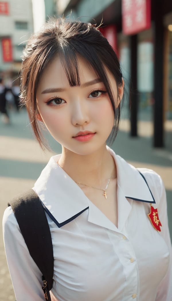 Tags: 21872187, SDXL
{"3": {"inputs": {"seed": 825002977444251, "steps": 64, "cfg": 6.96, "sampler_name": "dpmpp_2m", "scheduler": "karras", "denoise": 1.0, "model": ["27", 0], "positive": ["6", 0], "negative": ["7", 0], "latent_image": ["5", 0]}, "class_type": "KSampler"}, "4": {"inputs": {"ckpt_name": "juggernautxl.safetensors"}, "class_type": "CheckpointLoaderSimple"}, "5": {"inputs": {"width": 768, "height": 1344, "batch_size": 1}, "class_type": "EmptyLatentImage"}, "6": {"inputs": {"text": "19 year old girl, (russian:1.11), (japanese:1.13), (chinese:1.04), (sexy lips:1.07), (pale skin:0.99), (slim:1.01), (double eyelids:1.04), (temptress:0.97), (seductive facial expression:1.10), (blush:0.99), (idol:0.97), (seductive pose:1.12), (detailed face:1.08), (eyelashes:0.98), (cute:1.06), (in a seductive pose:1.11), (large perky breasts:1.09), (cleavage:1.12), (thigh gap:1.03), (school uniform:1.13), choker, busy street, (detailed skin:1.07), (candid cinema:1.05), (soft lighting:1.04), (natural looking skin:1.08), (textured skin:1.00), (film:1.08), (RAW:1.08), (skin fuzz:1.09), (portra:1.01)", "clip": ["27", 1]}, "class_type": "CLIPTextEncode"}, "7": {"inputs": {"text": "(watermark:1.09), (low resolution:1.13), (bad hands:1.13), (distorted:1.10), (open mouth:1.14), (twisted:1.10), (worst quality:1.10)", "clip": ["27", 1]}, "class_type": "CLIPTextEncode"}, "8": {"inputs": {"samples": ["3", 0], "vae": ["4", 2]}, "class_type": "VAEDecode"}, "25": {"inputs": {"lora_name": "nudify_xl.safetensors", "strength_model": 0.1, "strength_clip": 0.33, "model": ["4", 0], "clip": ["4", 1]}, "class_type": "LoraLoader"}, "26": {"inputs": {"lora_name": "shirtlift_SDXL_v2.safetensors", "strength_model": 0.03, "strength_clip": 0.02, "model": ["25", 0], "clip": ["25", 1]}, "class_type": "LoraLoader"}, "27": {"inputs": {"lora_name": "PerfectEyesXL.safetensors", "strength_model": 0.05, "strength_clip": 0.08, "model": ["26", 0], "clip": ["26", 1]}, "class_type": "LoraLoader"}, "30": {"inputs": {"model_name": "4x_NMKD-Superscale-SP_178000_G.pth"}, "class_type": "UpscaleModelLoader"}, "31": {"inputs": {"upscale_model": ["30", 0], "image": ["8", 0]}, "class_type": "ImageUpscaleWithModel"}, "32": {"inputs": {"upscale_method": "lanczos", "scale_by": 0.5, "image": ["31", 0]}, "class_type": "ImageScaleBy"}, "33": {"inputs": {"pixels": ["32", 0], "vae": ["4", 2]}, "class_type": "VAEEncode"}, "34": {"inputs": {"seed": 825002977444251, "steps": 64, "cfg": 6.96, "sampler_name": "dpmpp_2m", "scheduler": "karras", "denoise": 0.3, "model": ["27", 0], "positive": ["6", 0], "negative": ["7", 0], "latent_image": ["33", 0]}, "class_type": "KSampler"}, "36": {"inputs": {"samples": ["34", 0], "vae": ["4", 2]}, "class_type": "VAEDecode"}, "39": {"inputs": {"filename_prefix": "comfyapi-1714332337355", "images": ["36", 0]}, "class_type": "SaveImage"}}